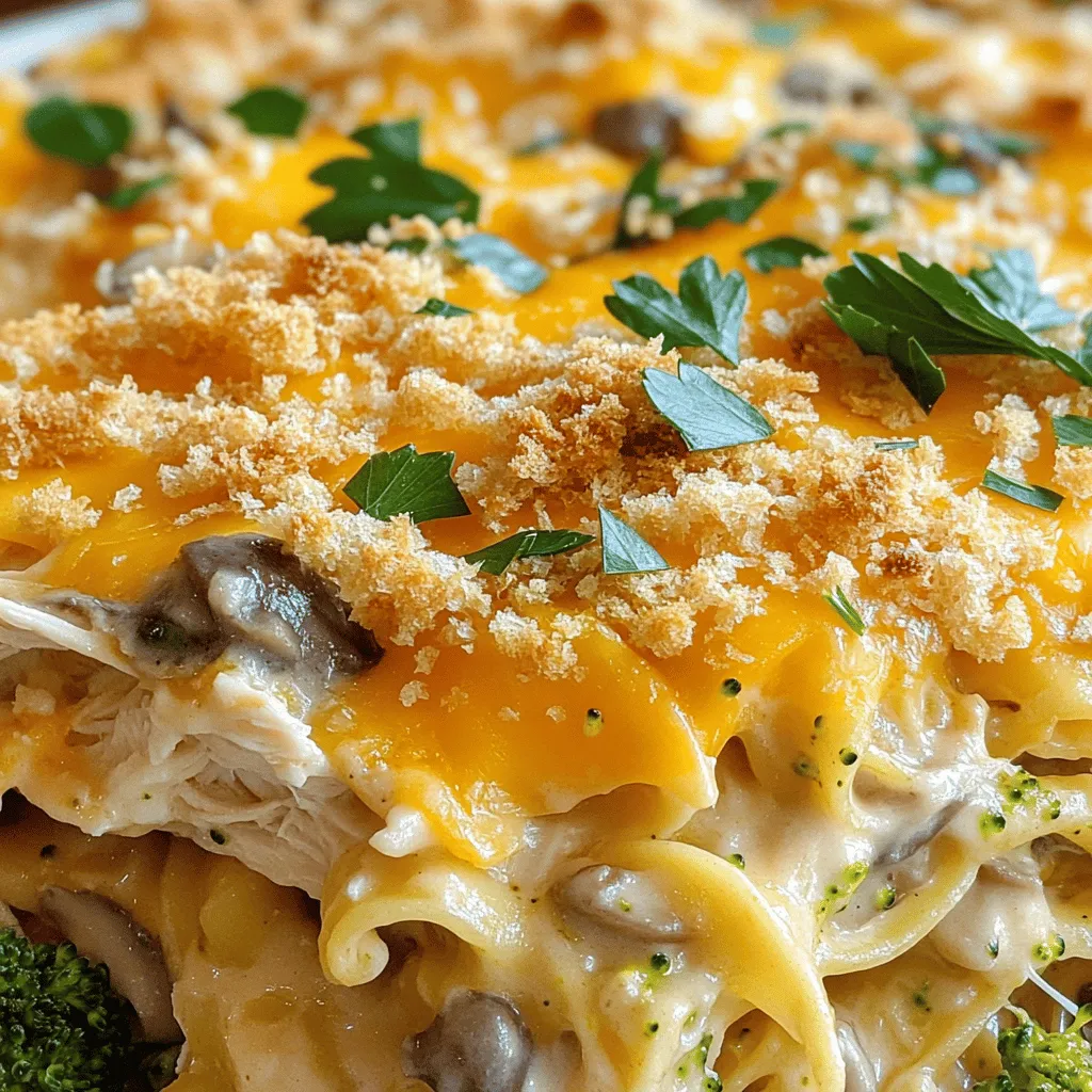 To make a tasty Chicken Noodle Casserole, you'll need these main ingredients: