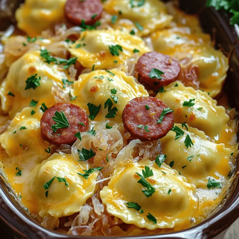 - 1 lb frozen pierogies (potato and cheese variety) - 12 oz kielbasa, sliced - 1 medium onion, finely chopped