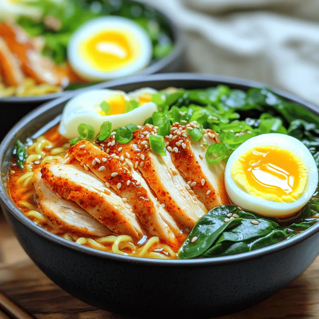 - 2 boneless, skinless chicken thighs - 4 cups chicken broth - 2 packages of ramen noodles (discard seasoning packets)