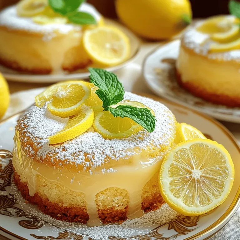 - 1 ½ cups all-purpose flour - 1 cup granulated sugar - ½ cup unsalted butter, softened - 2 large eggs - ½ cup buttermilk - Zest of 2 lemons - ¼ cup fresh lemon juice - 1 teaspoon baking powder - ½ teaspoon baking soda - ¼ teaspoon salt - 1 teaspoon vanilla extract For those with dietary needs, consider these swaps: - Gluten-free alternatives: Use a gluten-free flour blend. This will help keep the texture light. - Dairy-free options: Substitute buttermilk with almond milk or coconut milk mixed with lemon juice. Choosing the right ingredients can make a big difference. Here are my top tips: - Choosing fresh lemons: Look for bright yellow lemons. They should feel heavy for their size. This means they have more juice. - Importance of room temperature ingredients: Use eggs and butter at room temperature. This helps them mix better, leading to a fluffy cake. You can find the Full Recipe at the beginning of this article. 1. First, preheat your oven to 350°F (175°C). This makes sure the oven is hot enough when you bake. 2. Prepare a 9-inch round cake pan. Grease the pan well. Line the bottom with parchment paper. This helps the cake come out easily. 3. In a large bowl, cream together the softened butter and granulated sugar. Mix until it is light and fluffy. This should take about 3 minutes. 4. Next, add the eggs. Add them one at a time. Mix well after each one. Then stir in the vanilla extract and lemon zest. This gives the cake a fresh flavor. 5. In another bowl, whisk together the all-purpose flour, baking powder, baking soda, and salt. This helps to mix the dry ingredients well. 6. Gradually add the dry mix to the butter mix. Alternate with buttermilk and fresh lemon juice. Start and finish with the flour mix. Mix until just combined. Be careful not to overmix; this keeps the cake light. 7. Now, pour the batter into your prepared pan. Smooth the top with a spatula. 8. Bake in the preheated oven for 25-30 minutes. Check if it’s done by inserting a toothpick into the center. If it comes out clean, the cake is ready. 9. Let the cake cool in the pan for 10 minutes. Then, transfer it to a wire rack to cool completely. Once cooled, you can dust it with powdered sugar or make a lemon glaze. Mix 1 cup of powdered sugar with 2 tablespoons of lemon juice. Drizzle it over the cake for a zesty finish. For the full recipe, check out the details above. To keep your lemon cake moist, follow a few key steps. First, cream the butter and sugar well. This adds air and makes the cake light. Use room temperature butter for the best results. Next, mix in the buttermilk and fresh lemon juice. These ingredients add moisture and flavor. Fresh lemon juice really boosts the taste, making your cake zing with brightness. Don't skip the lemon zest either; it adds depth. For a simple decoration, dust your cake with powdered sugar. This gives it a nice, sweet finish. For a zesty touch, make a lemon glaze. Mix 1 cup of powdered sugar with 2 tablespoons of lemon juice until smooth. Drizzle the glaze over the cooled cake for a bright look and flavor. Pair your lemon cake with tea or lemonade for a refreshing treat. Coffee also complements the sweet and tangy flavors. When serving at gatherings, slice the cake and place it on beautiful dessert plates. Add thin lemon slices and fresh mint leaves for color and flair. This makes your cake not just tasty but also visually appealing. For the complete recipe, check out the Full Recipe section. {{image_2}} You can make this lemon cake even more fun! Here are two ways to add flavor: - Poppy seeds: Mix in a few tablespoons for a nice crunch. - Blueberries: Fold in some fresh blueberries for a fruity twist. You can also think outside the box. Adding herbs like rosemary gives a unique taste. Just a bit can make your cake special. Try using finely chopped rosemary in the batter. This adds a fresh touch that pairs well with lemon. Frosting is key to making your cake shine! Here are a couple of tasty choices: - Cream cheese frosting: This makes a rich, tangy topping. Mix 8 ounces of cream cheese with 1 cup of powdered sugar. Add a bit of lemon juice for that zesty kick. - Whipped cream: You can keep it light and fluffy. Whip 1 cup of heavy cream with 2 tablespoons of sugar until soft peaks form. This is great for a summer dessert. Want to bake smaller treats? You can turn this lemon cake into mini cakes or cupcakes! Here’s how: - If using a cupcake tin, fill each cup about 2/3 full with batter. - Bake them for about 18-20 minutes. Check with a toothpick to see if they are done. - For mini cakes, use smaller cake pans and adjust the baking time. Start with 20-25 minutes and check for doneness. These variations make your lemon cake even more delightful. Each option adds a new layer of flavor and fun! For the full recipe, check the earlier section. Store your lemon cake at room temperature for up to three days. Wrap it in plastic wrap or place it under a cake dome. A cake dome helps keep the cake fresh by blocking air. Plastic wrap is great too, but it can stick to the frosting if you use it. Both methods work well, so choose what you prefer. To save your lemon cake for later, freeze slices. Wrap each slice tightly in plastic wrap and then place them in a freezer bag. This helps keep the cake moist. To thaw, take a slice out and leave it in the fridge overnight. For a quick thaw, leave it at room temperature for about an hour. Check your cake for signs of spoilage. If you see mold or if it smells off, throw it away. To extend freshness, keep it covered at all times. You can also add a slice of bread to the storage container. The bread helps keep the cake moist while it sits. For the best flavor and texture, eat it within three days. For the full recipe, check out the Lemon Cake to Die For. To keep your lemon cake moist, use buttermilk and fresh lemon juice. They add moisture and flavor. Wrap the cake in plastic wrap after it cools. Store it in a cool place. You can also brush the cake with a lemon syrup for extra moisture. Yes, you can make this lemon cake ahead of time. Once it cools, wrap it tightly in plastic wrap. Store it at room temperature for up to two days. For longer storage, freeze the cake. Just remember to thaw it overnight in the fridge before serving. To prevent sticking, grease the pan well with butter. Line the bottom with parchment paper for easy release. Dust the sides with flour after greasing. This helps the cake slide out smoothly once baked. You can use gluten-free flour if needed. Just replace all-purpose flour with a gluten-free blend. Almond flour is another tasty option, but it may change the cake's texture. Be sure to adjust the liquid if you use a different flour. One common mistake is overmixing the batter. Mix until just combined to keep the cake light. Another mistake is not measuring ingredients accurately. Use a kitchen scale for precision. Lastly, always preheat your oven. This helps the cake bake evenly. For the Full Recipe and detailed instructions, check out the earlier sections! This blog post covered the key ingredients and steps to make a delicious lemon cake. I shared ingredient substitutions for special diets, tips for quality, and tricks to ensure moisture and flavor. You can mix up flavors or try different frostings, too. Baking is about experimenting and having fun. Enjoy your lemon cake creation and share it with others! Trust in your skills, and happy baking!