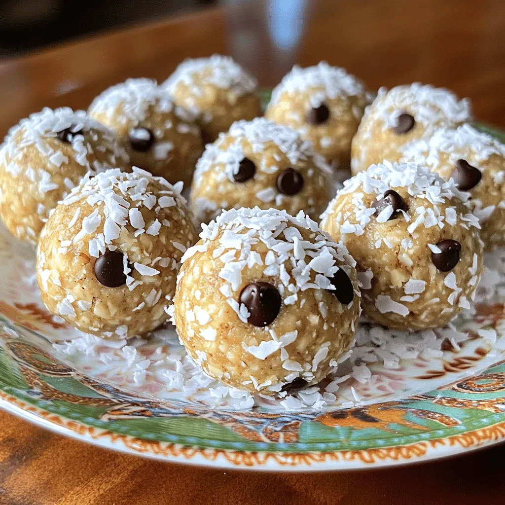 To make Almond Joy Energy Balls, gather these simple ingredients: - 1 cup rolled oats - 1/2 cup almond butter - 1/2 cup unsweetened shredded coconut - 1/4 cup honey or maple syrup - 1/4 cup dark chocolate chips - 1/4 cup chopped almonds - 1 teaspoon vanilla extract - 1/2 teaspoon sea salt These ingredients blend well and create a tasty snack. You can add extra flavors and textures to your energy balls. Try these options: - Chia seeds for added fiber - Dried fruit like cranberries or apricots for sweetness - A pinch of cinnamon for spice - Peanut butter instead of almond butter for a different taste Feel free to mix and match based on what you enjoy! These ingredients not only taste great, but they also provide good nutrition. Here’s how: - Rolled oats offer fiber and energy, helping you feel full. - Almond butter is packed with healthy fats and protein, great for muscle repair. - Shredded coconut adds healthy fats and a touch of sweetness. - Honey or maple syrup gives natural sugars, which boost energy. - Dark chocolate chips provide antioxidants and can lift your mood. - Chopped almonds add crunch and are rich in vitamins and minerals. - Vanilla extract enhances flavor and can help with digestion. - Sea salt balances flavors and helps with hydration. These ingredients work together for a tasty snack that fuels your day! For the full recipe, visit the recipe section. Making Almond Joy Energy Balls is simple and fun. You need just a few steps to create this tasty snack. First, gather all your ingredients. You will need rolled oats, almond butter, shredded coconut, honey or maple syrup, dark chocolate chips, chopped almonds, vanilla extract, and sea salt. This mix gives you energy and flavor in every bite. 1. Start mixing: In a large bowl, combine 1 cup of rolled oats, 1/2 cup of shredded coconut, 1/4 cup of chopped almonds, and 1/2 teaspoon of sea salt. Mix them well with a spoon. 2. Prepare the wet mix: In a separate bowl, add 1/2 cup of almond butter, 1/4 cup of honey or maple syrup, and 1 teaspoon of vanilla extract. Stir until it looks smooth and creamy. 3. Combine the mixtures: Pour the almond butter mix into the dry ingredients. Use a spoon or your hands to mix everything together until well combined. 4. Add chocolate: Gently fold in 1/4 cup of dark chocolate chips. This adds a rich taste to your energy balls. 5. Shape the balls: With your hands, form small balls, about 1 inch in size. You should get around 12-15 balls. 6. Chill: Place the energy balls on a parchment-lined baking sheet or plate. Put them in the fridge for at least 30 minutes. This helps them firm up nicely. - Mix well: Ensure all ingredients are mixed fully. This helps the balls hold together. - Chill longer: If the mixture feels too soft, chill it for a bit longer. The cold helps them firm up. - Wet hands: If the mixture sticks to your hands, wet them slightly. This makes shaping easier. You can find the full recipe for Almond Joy Energy Balls in the earlier section. Enjoy making these tasty bites! When making Almond Joy Energy Balls, avoid using too much liquid. If you add too much almond butter or honey, the mixture gets too sticky. It won't hold its shape. Make sure to measure carefully. Another mistake is not chilling the balls long enough. They need time to set in the fridge. If you skip this step, they might fall apart when you eat them. To make these energy balls vegan, swap honey for maple syrup. This keeps the sweetness without using animal products. For a gluten-free option, choose oats labeled gluten-free. This ensures no cross-contamination with gluten. Always check your chocolate chips too. Some contain dairy, so look for vegan brands. Store your Almond Joy Energy Balls in an airtight container. This keeps them fresh longer. If you plan to eat them later, put them in the fridge. They last up to a week this way. For longer storage, freeze them. They can stay fresh in the freezer for up to three months. Just thaw a few before you want to eat them! {{image_2}} You can easily change the flavor of Almond Joy Energy Balls. Nut butters like peanut or cashew add a creamy twist. You can also mix in spices like cinnamon or nutmeg for warmth. Try adding a bit of cocoa powder for extra chocolatey goodness. Each addition makes the energy balls more fun and unique. Switching up the chocolate can change the taste. Use milk chocolate chips for a sweeter bite. Dark chocolate gives a rich flavor and pairs well with coconut. You can also try white chocolate for a creamy touch. Each chocolate type brings its own charm to these energy balls. Mix-ins can add texture and flavor. Consider adding seeds like chia or flax for a boost of nutrition. Dried fruits like cranberries or apricots add sweetness and chewiness. You can even throw in some spices, like ginger or cardamom, for a kick. The options are endless, and you can customize them to fit your taste. Check the Full Recipe for the base ingredients and enjoy your creations! Store your Almond Joy Energy Balls in an airtight container. This helps keep them fresh. You can choose a glass jar or a plastic container. If the balls are chilled, they stay firm and tasty. Keep the container in the fridge for the best results. In the fridge, these energy balls last about one week. If you freeze them, they can last up to three months. Just remember to wrap them well in plastic wrap or freezer bags. This keeps them from getting freezer burn. You won’t need to reheat these energy balls. They taste great cold or at room temperature. Just take them out of the fridge and enjoy! If you prefer, you can let them sit out for a few minutes to warm slightly. Almond Joy Energy Balls are tasty snacks inspired by the popular candy. They mix oats, almond butter, coconut, and chocolate. These energy balls are perfect for a quick boost. They are healthy and easy to make. You can enjoy them anytime, anywhere! Yes, you can make these energy balls without nuts. Use sunflower seed butter instead of almond butter. This swap keeps the flavor rich and creamy. Just ensure the other ingredients fit your needs. Check for any allergy concerns when using substitutes. To make these energy balls sugar-free, use sugar-free chocolate chips. You can also replace honey or maple syrup with a sugar-free sweetener. Options like stevia or erythritol work well. Adjust the sweetness to your taste. The energy balls will still be delicious and satisfying! Serve Almond Joy Energy Balls on a fun plate. You can sprinkle extra shredded coconut around them for flair. They look great in a glass jar too. This makes them easy to grab when you need a snack. Pair them with a cold drink for a tasty treat! You can find the full recipe for Almond Joy Energy Balls in this article. Following the steps will help you create these yummy snacks quickly. Enjoy making them and sharing with family and friends! In this post, we covered how to make delicious Almond Joy Energy Balls. We looked at the key ingredients and their health benefits. I shared step-by-step instructions and essential tips to avoid mistakes. You learned about different flavor variations and how to store your energy balls for freshness. Try these easy and fun snacks at home. They are tasty, healthy, and perfect for any time. Enjoy experimenting with your own custom flavors!