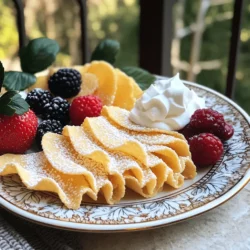 - 2 cups all-purpose flour - 1 teaspoon baking powder - 1/2 teaspoon baking soda - 1/2 teaspoon salt - 3/4 cup unsalted butter, softened - 1 cup granulated sugar - 1 large egg - 2 teaspoons pure vanilla extract - 1 teaspoon almond extract (optional for extra flavor) - 1/2 cup powdered sugar (for dusting) When I measure ingredients, I make sure to level off the flour. This helps me avoid too much flour in my dough. For the butter, I let it soften at room temperature. This step makes it easy to cream with sugar. I use a standard measuring cup for dry and wet ingredients. Accurate measurements lead to better cookies. If you want to mix things up, try adding 1/2 cup of mini chocolate chips. They add a rich touch to the cookies. You can also use 1/2 cup of chopped nuts for some crunch. Dried fruits like raisins or cranberries can bring a bit of sweetness. These add-ins let you customize your wafers for different tastes. First, gather all your ingredients. You need flour, baking powder, baking soda, salt, butter, sugar, an egg, and vanilla extract. If you want a twist, add almond extract. Preheat your oven to 350°F (175°C). Line two baking sheets with parchment paper. This step helps the cookies not stick. In a medium bowl, whisk together the flour, baking powder, baking soda, and salt. Set this bowl aside. In a larger bowl, use an electric mixer to beat the softened butter and granulated sugar. Mix until it looks light and fluffy, about 2-3 minutes. Then, add in the egg and vanilla extract. If you’re using almond extract, add that too. Mix everything until it blends well. Slowly add your dry mix to the wet mix. Keep mixing on low speed until just combined. Don’t overmix; it’s key for soft cookies. Now it’s time to bake! Use a teaspoon or small cookie scoop to drop rounded tablespoons of dough onto your baking sheets. Space them about 2 inches apart. Flatten each cookie slightly with your fingers or a spoon. Place them in the oven and bake for 10-12 minutes. Look for golden edges; that’s how you know they’re done. After baking, let them cool on the sheets for about 5 minutes. Then, move them to a wire rack to cool completely. Once cool, dust the cookies with powdered sugar to make them look fancy. Enjoy your delightful homemade vanilla wafers! For a complete guide, check the Full Recipe. Baking is fun but can be tricky. Here are some common mistakes to watch out for: - Overmixing the dough: This can make your cookies tough. Mix just until combined. - Not measuring flour correctly: Use the spoon and level method for accuracy. - Baking on a cold sheet: Always preheat your oven and use a lined baking sheet. To get that crisp yet tender texture, follow these tips: - Use room temperature butter: Softened butter blends better, helping to create air and lightness. - Flatten the cookies slightly: This gives them a traditional wafer shape and helps even baking. - Watch the bake time: Take them out when the edges are golden brown, not too dark. These vanilla wafers are great on their own but can shine even more: - Serve with fresh berries: A burst of color and flavor adds a lovely touch. - Pair with whipped cream: This makes for a delightful dessert experience. - Use as a base for banana pudding: Layer them with pudding and bananas for a classic treat. For the full recipe, check out the Delightful Vanilla Wafer Cookies . {{image_2}} You can give your vanilla wafers a twist by adding flavors. Try using lemon zest for a fresh taste. A bit of cocoa powder makes chocolate wafers. You can even add spices like cinnamon or nutmeg for warmth. Almond extract adds a nice depth, too. Each option gives a new spin to your homemade treats. If you want to swap out some ingredients, you have options. Substitute coconut oil for butter for a dairy-free choice. You can use whole wheat flour instead of all-purpose flour for more fiber. Maple syrup can replace granulated sugar for a unique flavor. Experimenting with these swaps can lead to fun results. Making these wafers fit different diets is easy. For vegan wafers, use a flax egg instead of a real egg. You can replace the butter with vegan margarine or coconut oil. If you need gluten-free wafers, use a gluten-free flour blend. These changes keep the cookies tasty while meeting dietary needs. To keep your homemade vanilla wafers fresh, store them in an airtight container. This will stop air from making them soft. Layer the wafers with parchment paper to keep them from sticking together. You can also use a cookie tin for a charming touch. Homemade vanilla wafers last about one week at room temperature. If you want to keep them longer, freeze them. Place the cooled cookies in a freezer bag, squeezing out as much air as possible. They can last up to three months in the freezer. When you're ready to enjoy them, just thaw at room temperature. If your cookies lose their crunch, you can easily refresh them. Preheat your oven to 300°F (150°C). Place the cookies on a baking sheet and warm them for about 5 minutes. This restores their crispness. Enjoy your delicious wafers again! Yes, you can use whole wheat flour. The cookies will have a nuttier taste. They may also be a bit denser, but they will still taste great. Start with a mix of half whole wheat and half all-purpose for best results. To make gluten-free cookies, use a gluten-free flour blend. Look for blends made for baking. Make sure your baking powder is gluten-free too. This swap keeps the texture light and crispy. You can serve vanilla wafers with many treats. They pair well with whipped cream, fresh berries, or ice cream. Try them in a banana pudding for a classic dessert. You can even enjoy them plain with a cup of tea or coffee. Cookies are done when the edges turn golden brown. The center may look a bit soft, but that’s fine. They will firm up as they cool. Avoid overbaking for the best texture. You can find the full recipe for Delightful Vanilla Wafer Cookies here. It includes all the steps and tips you need to make these tasty treats! We covered how to make delightful vanilla wafers step by step. You learned the key ingredients, measurements, and tips for mixing and baking. I shared common mistakes and ways to achieve that perfect texture. We explored fun flavor variations and how to store your cookies. Creating these treats can be simple and fun. With the right guidance, you can enjoy perfect vanilla wafers every time. Happy baking!