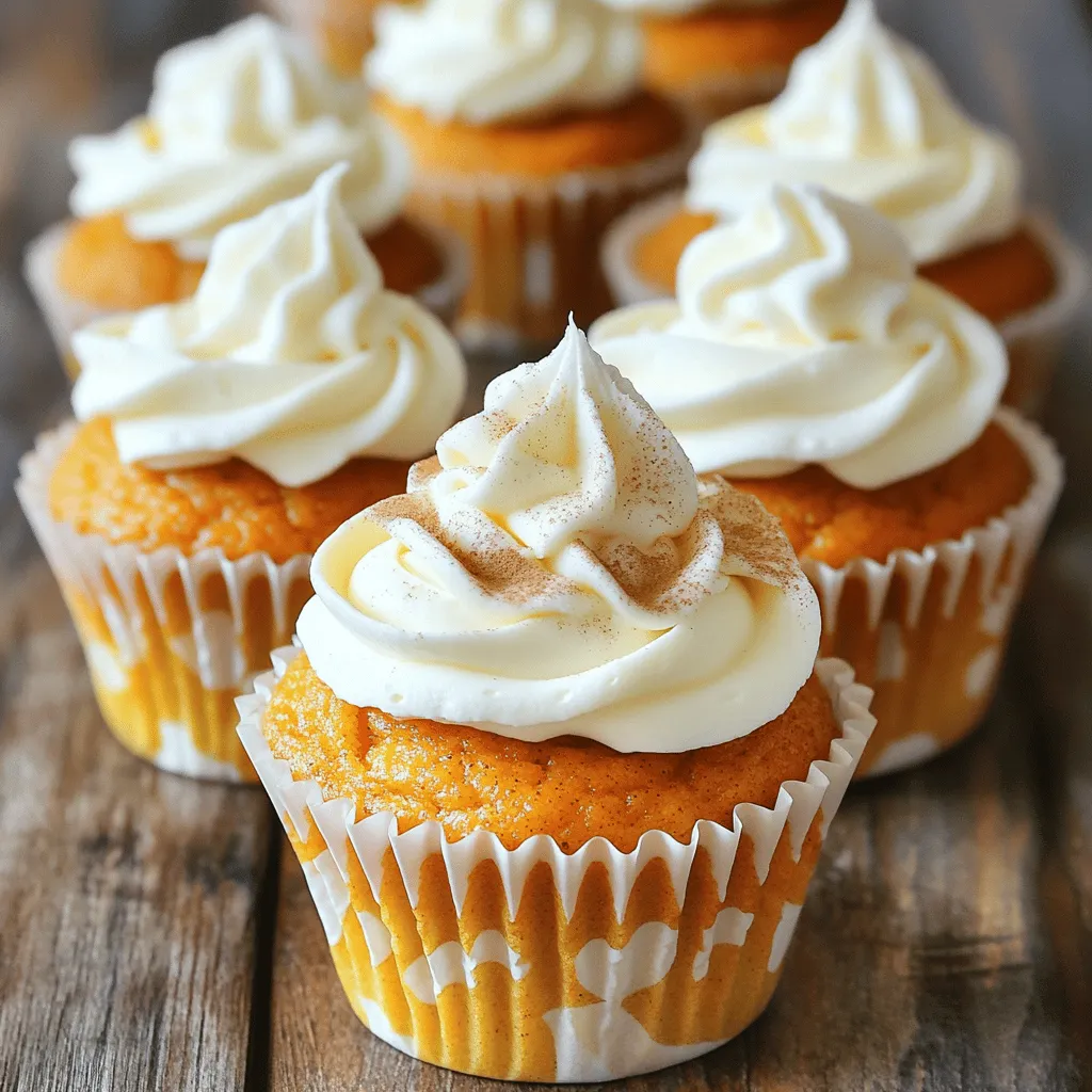 - 1 cup all-purpose flour - 1/2 tsp baking powder - 1/2 tsp baking soda - 1/2 tsp ground cinnamon - 1/4 tsp ground nutmeg - 1/4 tsp ground ginger - 1/4 tsp ground cloves - 1/2 tsp salt I start with the dry ingredients. They form the base of our cupcakes. All-purpose flour gives structure. Baking powder and baking soda help them rise. The ground spices add that classic pumpkin spice flavor. I love using fresh spices; they taste better! A pinch of salt balances the sweetness nicely. - 1/2 cup unsalted butter, softened - 1 cup granulated sugar - 2 large eggs - 1 cup pure pumpkin puree - 1/4 cup brewed and cooled coffee - 1 tsp vanilla extract Next, we mix the wet ingredients. Softened butter and sugar create a creamy base. I always beat them until fluffy. This step is key for light cupcakes. Then, I add eggs one at a time. This helps them blend well. Pumpkin puree gives moisture and flavor. Coffee adds depth; it makes the flavor pop. Lastly, I include vanilla extract for that warm aroma. - 1/2 cup cream cheese, softened - 2 cups powdered sugar - 1/2 tsp vanilla extract - Whipped cream (for topping) - Ground cinnamon (for sprinkling) For the frosting, I use cream cheese. It adds a rich, tangy flavor. I beat it smooth before adding powdered sugar. This creates a sweet and creamy texture. A touch of vanilla enhances the taste. Whipped cream adds a lovely finish on top. I like to sprinkle ground cinnamon for a festive touch. Find the full recipe to make these delightful cupcakes at home! - Preheat oven to 350°F (175°C) - Line the cupcake tin with paper liners First, set your oven to 350°F (175°C). This warm temperature helps the cupcakes rise well. While the oven heats, grab your cupcake tin and line it with paper liners. This makes clean-up easy and keeps your cupcakes moist. - Whisk dry ingredients together - Cream butter and sugar, mix in eggs, pumpkin, coffee, and vanilla In a large bowl, whisk together the flour, baking powder, baking soda, cinnamon, nutmeg, ginger, cloves, and salt. This blends the dry ingredients well. In another bowl, cream the softened butter and sugar with a mixer. Mix until it’s light and fluffy. Then, add eggs one at a time, stirring well after each. Next, mix in the pumpkin puree, brewed coffee, and vanilla extract. This creates a rich flavor. - Gradually mix dry into wet ingredients - Divide batter, fill cupcake liners, and bake Now, slowly add the dry mix into the wet ingredients. Stir gently until just combined; avoid overmixing. Then, divide the batter evenly among the cupcake liners, filling each about two-thirds full. Bake the cupcakes in the oven for 18-20 minutes. To check if they’re done, insert a toothpick in the center. If it comes out clean, they’re ready! - Let cupcakes cool - Prepare and apply cream cheese frosting Once baked, let the cupcakes cool in the tin for five minutes. Then, move them to a wire rack to cool completely. For the frosting, beat the softened cream cheese until smooth. Gradually mix in the powdered sugar until well-blended. Finally, add vanilla extract. Once the cupcakes are cool, frost them generously with the cream cheese mix. Top each one with a dollop of whipped cream and a sprinkle of ground cinnamon. Enjoy your delicious pumpkin spice latte cupcakes! For a full recipe, refer to the provided details. To get soft and fluffy cupcakes, avoid overmixing the batter. When you combine the wet and dry ingredients, mix just until you see no dry flour. This keeps the cupcakes light. After baking, check for doneness with a toothpick. Insert it into the center of a cupcake. If it comes out clean, your cupcakes are ready! Use freshly brewed coffee for the best taste. It adds a rich depth that pairs well with pumpkin. You can also experiment with different spices. Try adding a pinch of cardamom or allspice to create your unique twist. Just a small change can make a big impact on the flavor. For the perfect frosting, aim for a smooth consistency. Beat the softened cream cheese until creamy. Gradually add powdered sugar to avoid lumps. To decorate, use a piping bag with your favorite tip for a fun look. You can also use a knife for a rustic touch. Each style gives a different vibe to your cupcakes. {{image_2}} You can easily change the flavor of your pumpkin spice latte cupcakes. Here are some ideas: - Add chocolate chips or nuts. This boosts texture and flavor. A handful of semi-sweet chocolate chips can add a rich taste. Chopped walnuts or pecans give a nice crunch. - Incorporate caramel or maple flavors. Swirling in caramel sauce can make these cupcakes even more decadent. Maple syrup adds a warm, sweet note that pairs well with pumpkin. If you have specific dietary needs, you can still enjoy these cupcakes. Consider these options: - Gluten-free option using almond or coconut flour. This swap keeps the cupcakes moist and tender. Almond flour gives a nutty flavor, while coconut flour adds a hint of sweetness. - Dairy-free frosting alternatives. Use coconut cream or vegan cream cheese for a dairy-free version. This keeps the frosting creamy without using dairy. Make these cupcakes fit any festive occasion with a few simple tweaks: - Holiday-themed decorations. Use colored sprinkles or themed toppers to match the season. For Halloween, add candy pumpkins. For Thanksgiving, top with fall leaves. - Adjusting spices for festive occasions. You can enhance the spices for more warmth. A pinch of allspice or cardamom can add a unique twist. This makes them perfect for holiday gatherings. For the full recipe, check out the complete guide on making pumpkin spice latte cupcakes. To keep your pumpkin spice latte cupcakes fresh, store them in the fridge. Place them in an airtight container. This protects them from drying out and keeps their flavor intact. If you want to enjoy them later, you can freeze them. Wrap each cupcake in plastic wrap. Then, put them in a freezer-safe bag. This helps prevent freezer burn. In the fridge, these cupcakes last about 4 to 5 days. If you freeze them, they can last up to 3 months. To check for spoilage, look for changes in texture or smell. If they feel dry or smell off, it’s best to toss them. To safely reheat your cupcakes, use the microwave. Heat them for about 10 to 15 seconds. This warms them without drying them out. For the frosting, avoid direct heat. If you see the frosting melting, stop reheating. You want to keep that creamy texture intact. Enjoy your warm cupcakes as a cozy treat! Yes, you can use pumpkin pie filling. However, it has added spices and sugar. This may change the taste of your cupcakes. If you want full control over the flavor, stick with pure pumpkin puree. It gives a rich, natural pumpkin taste. To make these pumpkin spice latte cupcakes vegan, swap the eggs for flaxseed meal. Use one tablespoon of flaxseed meal mixed with three tablespoons of water for each egg. Additionally, choose a vegan butter substitute and replace cream cheese with a plant-based option. For the best frosting, use a piping bag. This helps create beautiful swirls. If you don’t have one, a knife works too. Simply spread the frosting evenly on top. Add whipped cream and a sprinkle of cinnamon for a nice finishing touch. Yes, you can substitute cream cheese with vegan cream cheese or a dairy-free yogurt. This keeps the frosting creamy. You can also use whipped coconut cream for a lighter option. Just ensure it’s thick enough to hold shape. To check if your cupcakes are done, insert a toothpick into the center. If it comes out clean or with a few crumbs, they are ready. If it has wet batter, bake for a few more minutes. Keep an eye on them to avoid overbaking. These pumpkin cupcakes blend simple ingredients and easy steps for a delightful treat. You start by mixing dry and wet elements, then bake and frost them. Remember to avoid overmixing for fluffy cupcakes. Feel free to experiment with flavors and adjust for dietary needs. Proper storage keeps them fresh longer. With these tips and tricks, you'll create delicious cupcakes every time. Enjoy baking and sharing your sweet creations!