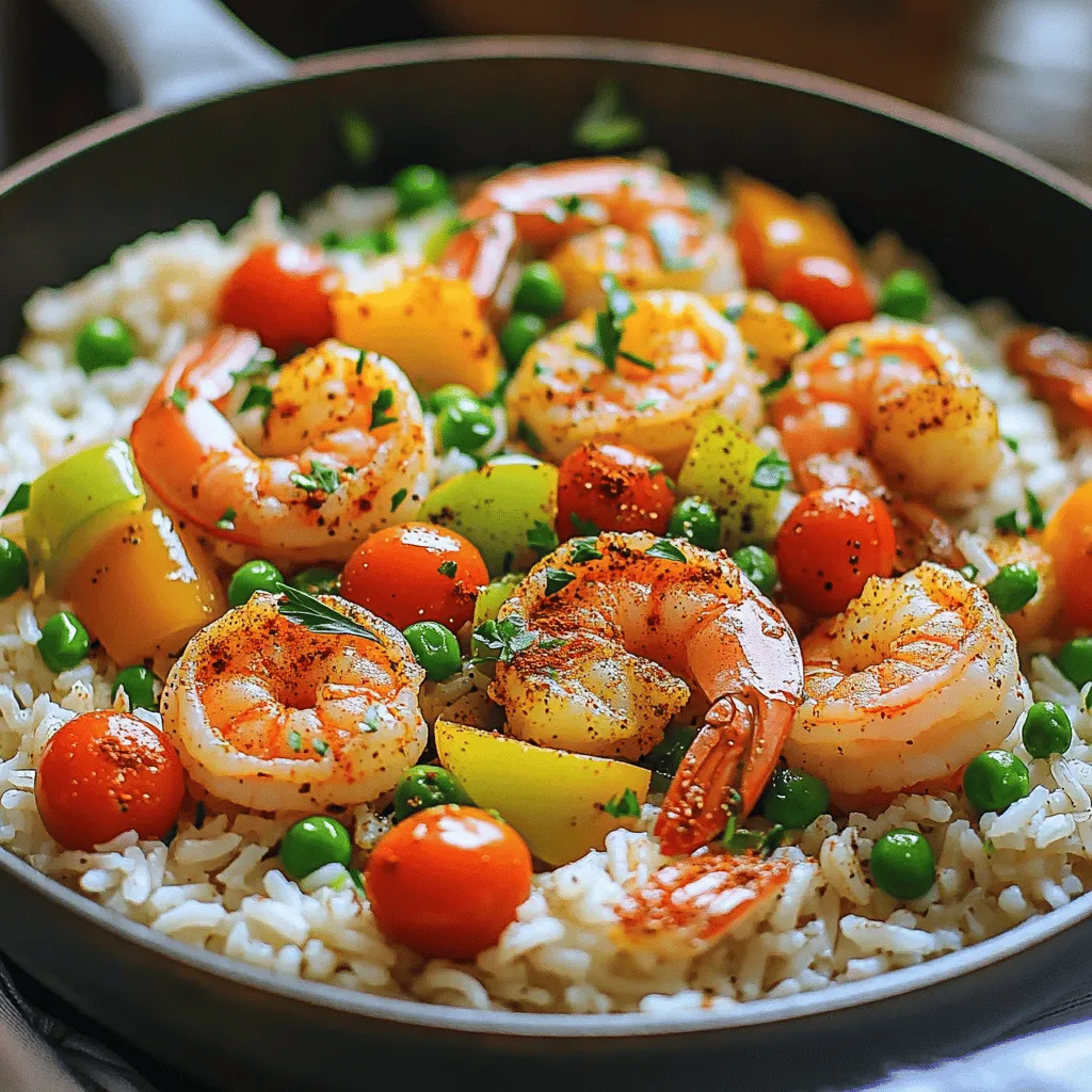 To make Cajun shrimp and rice skillet, you need: - 1 lb large shrimp, peeled and deveined - 1 cup long-grain white rice - 2 cups chicken broth - 1 medium onion, diced - 1 bell pepper (red or green), diced - 2 cloves garlic, minced - 2 tablespoons Cajun seasoning - 1 teaspoon smoked paprika - 1 cup cherry tomatoes, halved - 1 cup frozen peas - 2 tablespoons olive oil - Salt and pepper to taste - Fresh parsley, chopped (for garnish) You can swap some ingredients if needed. For shrimp, you can use chicken or tofu for a different flavor. If you prefer brown rice, use it but adjust the cooking time. Vegetable broth works well instead of chicken broth for a vegetarian option. You can also add other veggies like zucchini or corn. If you don't have Cajun seasoning, you can mix paprika, cayenne, and garlic powder for a similar taste. When buying shrimp, look for bright shells and a clean scent. The shrimp should be firm and not sticky. If buying frozen shrimp, check that they are properly sealed. Avoid shrimp that smell fishy or have black spots. Fresh shrimp should have a slight saltwater smell, like the ocean. If possible, buy shrimp from local markets for better quality. Start by heating 2 tablespoons of olive oil in a large skillet over medium heat. Once the oil is warm, add 1 medium diced onion and 1 diced bell pepper. Cook these for about 5 minutes. The goal is to soften them. Next, add 2 cloves of minced garlic and cook for another minute. The garlic will smell great when ready. Now, sprinkle in 2 tablespoons of Cajun seasoning and 1 teaspoon of smoked paprika. Mix it well so the veggies get coated. Once the veggies are ready, add 1 cup of long-grain white rice to the skillet. Stir it into the mix for about 2 minutes. This step helps toast the rice and lets it soak up the flavors. Next, pour in 2 cups of chicken broth and bring everything to a simmer. Cover the skillet and turn the heat down low. Let it cook for 15 minutes. After that time, the rice should be tender and most of the broth should be absorbed. After the rice is ready, add 1 cup of halved cherry tomatoes and 1 cup of frozen peas to the skillet. Stir everything together and cook for another 5 minutes. This warms up the tomatoes and peas. Now it’s time to fold in 1 pound of peeled and deveined shrimp. Cook them for about 3-5 minutes. You’ll know they are done when they turn pink. Taste and add salt and pepper if needed. You can find the full recipe for Cajun Shrimp and Rice Skillet to ensure you don't miss any steps. For this dish, a large, deep skillet or a heavy pot works best. A non-stick surface helps to prevent sticking and makes cleanup easy. Look for a pan that can hold all the ingredients without spilling. An even heat source is key for cooking the rice well. Cajun food packs a punch, but you can control the heat. If you prefer milder flavors, cut back on the Cajun seasoning. You can also add more tomatoes or peas to balance the spice. If you love heat, consider adding cayenne pepper or hot sauce for an extra kick. One common mistake is not to toast the rice. Toasting helps the rice soak up flavors. Another mistake is overcooking the shrimp. Cook them just until pink. If you skip resting the dish, the flavors won’t blend well. Let it sit for a few minutes to enhance the taste. For more details, check the full recipe. {{image_2}} To make a vegetarian version of Cajun shrimp and rice skillet, simply swap the shrimp for tofu or your favorite plant-based protein. Firm tofu works best as it holds its shape. Cut it into cubes and sauté it until golden. You can keep the other ingredients the same, or add more veggies like zucchini or corn for extra flavor. This way, you still get a hearty meal while keeping it meat-free. Feel free to mix in other vegetables based on your taste. You can add diced carrots, green beans, or even spinach. These veggies add color and texture. Adjust the cooking time slightly if you use harder vegetables. For example, carrots may need a few more minutes to soften. The key is to maintain the vibrant flavors of Cajun seasoning while making the dish your own. If shrimp isn’t your thing, you can use chicken or sausage. For chicken, cut it into small pieces and cook it until browned before adding the rice. If you opt for sausage, slice it and cook until crispy. Both options will add a unique flavor. Don’t forget to adjust the cooking time based on your protein choice. For detailed methods, check the Full Recipe. Once you finish your Cajun shrimp and rice skillet, let it cool. Place it in an airtight container. You can store it in the fridge for up to three days. Make sure to label it with the date. This helps you know when to eat it. When you're ready to eat your leftovers, reheat them on the stove. Add a splash of water or broth to keep it moist. Stir the skillet over medium heat until it's warm. You can also use the microwave. Heat in short bursts, stirring in between, until hot. You can freeze this meal for later. Place cooled shrimp and rice in a freezer-safe bag. Remove as much air as you can before sealing. It will last up to three months in the freezer. When ready, thaw it overnight in the fridge before reheating. For the full recipe, check the details above. To make Cajun Shrimp and Rice Skillet from scratch, follow these simple steps: 1. Heat olive oil in a large skillet. 2. Sauté diced onion and bell pepper for about 5 minutes. 3. Add minced garlic and cook for 1 more minute. 4. Mix in Cajun seasoning and smoked paprika. 5. Stir in long-grain rice and toast for 2 minutes. 6. Pour in chicken broth, cover, and simmer for 15 minutes. 7. Add halved cherry tomatoes and frozen peas, cooking for 5 minutes. 8. Fold in shrimp and cook until they turn pink, about 3-5 minutes. You can find the Full Recipe above for detailed measurements and instructions. Cajun Shrimp and Rice Skillet pairs well with many sides. Here are some options: - A fresh green salad with vinaigrette. - Garlic bread or crusty French bread. - Roasted or sautéed vegetables for extra color. - A tangy coleslaw to balance the spices. These sides enhance the meal and add more flavor. Cajun Shrimp and Rice Skillet lasts about 3-4 days in the fridge. Store it in an airtight container. Make sure it cools down before sealing. To enjoy it later, reheat in the microwave or on the stove, adding a splash of broth if it looks dry. This way, you can savor this delightful dish again! This post covered everything you need for Cajun shrimp and rice. You learned about ingredients, tips for fresh shrimp, and how to cook. I shared ideas for variations and how to store leftovers. Cooking can be fun and tasty. With these steps, you can impress friends and family. Keep these tips in mind to make your dish just right every time. Enjoy your cooking journey!