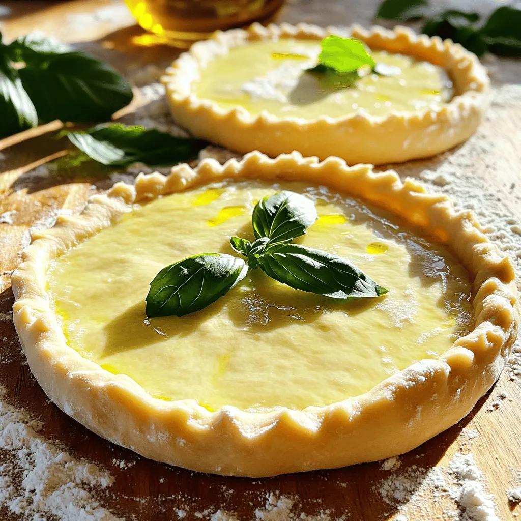 To make great pizza dough, you need a few key items. Here they are: - 2 cups all-purpose flour - 1 teaspoon instant yeast - 1 teaspoon salt - 1 tablespoon olive oil - 3/4 cup warm water (about 110°F or 43°C) - 1 teaspoon sugar These ingredients work together to create a soft, stretchy dough. The flour gives the dough structure. Yeast helps it rise, while salt adds flavor. Olive oil gives it richness, and sugar helps the yeast activate. You can add more fun to your pizza dough! Here are some ideas: - Dried herbs like oregano or basil - Garlic powder for extra flavor - Cornmeal for a crunchy base - Whole wheat flour for a healthier twist Using these extras lets you make your pizza unique. Try different herbs to match your toppings! Using good quality ingredients is key. Fresh flour and yeast make a big difference. Old or stale ingredients can ruin your dough. Always check the expiration dates. Fresh ingredients help your dough rise better and taste great. You want your pizza to be delicious, right? So, invest a little in quality ingredients. They will pay off in flavor and texture. For the full recipe, check the section above. Start by mixing warm water and sugar in a large bowl. The water should be about 110°F. Add the instant yeast on top and let it sit for five minutes. You will see bubbles form; this shows the yeast is alive. This step is key for a good rise. In another bowl, whisk together the all-purpose flour and salt. This helps to mix the salt evenly throughout the flour. Once the yeast mixture is frothy, add the olive oil to it. Stir gently. Now, slowly add the flour mix to the wet ingredients. Use a wooden spoon to mix until a shaggy dough forms. Transfer the dough to a floured surface. Knead the dough for about five to seven minutes. You want it smooth and elastic. If it feels sticky, sprinkle a little more flour on it. Shape the dough into a ball and place it in a greased bowl. Turn it to coat in oil. Cover it with a towel and let it rise in a warm spot for one hour. After it doubles in size, punch it down to release air. Now it’s ready to roll out for your pizza! For the full recipe, check the earlier section. To get the best pizza dough, focus on the kneading. Knead the dough for 5-7 minutes. You want it smooth and elastic. A good test is the "windowpane" test. Stretch a small piece of dough. If it forms a thin sheet without breaking, you’re golden. This shows gluten is well-developed. One big mistake is using cold water. Always use warm water, around 110°F. Cold water slows down yeast growth. Another mistake is not letting the dough rise long enough. It needs about an hour to double in size. If your dough feels tough, you might have added too much flour. If your dough sticks to your hands, don’t panic. Lightly flour your hands and the surface. You can also add a bit more flour to the dough. Just do it a little at a time. Too much flour can make the dough dry. Remember, some stickiness is normal. Enjoy the process! For the full recipe, check out the Simple and Fun Pizza Dough section. {{image_2}} If you need a gluten-free option, I have a simple switch. Use a gluten-free flour blend. Many blends work well, like almond or brown rice flour. Add the same yeast, salt, and oil as before. You may need to adjust water. Aim for a dough that feels soft but not sticky. Let it rise the same way. Want to add more taste? Infuse your dough with herbs. Try mixing in dried oregano, basil, or garlic powder into the flour. Just a teaspoon of each adds great flavor. Fresh herbs can work too! Chop them finely and blend them in. This gives your pizza a fresh twist that everyone will love. Making thin or thick crust is easy. For thin crust, roll your dough out very thin. Aim for about 1/4 inch thick. This keeps it crispy. For thick crust, leave the dough thicker, about 1/2 inch. Let it rise a bit longer after shaping. This gives it a nice airy texture. Both styles are delicious and fun to try! For all these variations, you can follow the full recipe as a guide. Enjoy creating your perfect pizza! If you have extra dough, store it properly. Place the unused dough in a bowl. Cover it tightly with plastic wrap. This keeps air out and moisture in. You can store it in the fridge for up to three days. Freezing is a great way to save dough for later. Shape the dough into a ball first. Wrap it well in plastic wrap. Then, place it in a freezer bag. You can freeze the dough for up to three months. When ready to use, thaw it in the fridge overnight. To keep dough fresh in the fridge, monitor the temperature. Dough likes a cool, steady spot. Make sure it is covered well to prevent drying out. If the dough rises too much, punch it down gently. This helps keep the texture right for your next pizza night. For the full recipe, check the earlier sections. Enjoy your homemade pizza! Homemade pizza dough lasts about 3 days in the fridge. Store it in a sealed bag or container. If you want to keep it longer, freeze it. Frozen dough can last up to 3 months. Just thaw it in the fridge when ready to use. Yes, you can use bread flour instead of all-purpose flour. Bread flour has more protein. This gives your dough a chewier texture. If you want a crispier crust, all-purpose flour works well. Both types of flour will make tasty pizza. If your dough does not rise, check the yeast. It may be old or inactive. Try using fresh yeast next time. Also, make sure your water is warm, not hot. Hot water can kill yeast. You can also try placing the dough in a warm spot to help it rise. In this post, I shared how to make delicious pizza dough. We explored essential ingredients and discussed the importance of quality. I provided step-by-step instructions for making the dough. Tips helped you avoid common mistakes and achieve the perfect texture. We also touched on variations, from gluten-free options to crust styles. Lastly, I covered how to store or freeze dough. Making great pizza at home is fun and rewarding. With these tips, you can enjoy fresh pizza anytime. Happy baking!