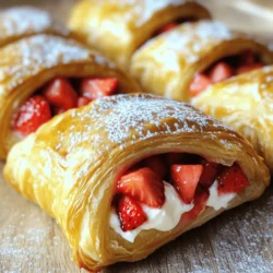 To make a delightful Strawberry Danish, you need a few key items. Here’s what you should gather: - 1 sheet of puff pastry, thawed - 1 cup fresh strawberries, diced - 2 tablespoons granulated sugar - 1 tablespoon cornstarch - 1 teaspoon vanilla extract - 1 cream cheese (8 oz), softened - 1/4 cup powdered sugar - 1 egg, beaten (for egg wash) - 1 tablespoon milk These ingredients create a sweet and flaky treat. The puff pastry gives it a light, airy texture, while the strawberries add a burst of flavor. To enhance your Danish, consider these optional toppings: - Powdered sugar for dusting - Fresh mint leaves for garnish These toppings not only look great but also add a hint of extra taste. Using high-quality ingredients makes a big difference. Fresh strawberries provide the best flavor. Choose ripe, sweet berries for the best results. The cream cheese should be smooth and creamy. If it’s too cold, it won't mix well. Quality puff pastry is also key. Look for brands that use real butter for a richer taste. When you invest in good ingredients, your Strawberry Danish will shine! Start by preheating your oven to 400°F (200°C). This heat is perfect for baking our Strawberry Danish. While your oven warms up, line a baking sheet with parchment paper. This helps prevent sticking and makes cleanup easy. In a medium bowl, add 1 cup of diced strawberries. Sprinkle in 2 tablespoons of granulated sugar and 1 tablespoon of cornstarch. Finally, add 1 teaspoon of vanilla extract. Mix these ingredients gently until they blend together. Let the mixture sit for a few minutes to allow the strawberries to release their juices. Grab another bowl and add an 8-ounce package of softened cream cheese. To this, mix in 1/4 cup of powdered sugar. Stir until the mixture is smooth. For a little extra flavor, you can add a splash of vanilla extract if you like. On a lightly floured surface, roll out 1 sheet of puff pastry until it’s about 1/8-inch thick. Cut this into a larger rectangle, about 12x8 inches. With a sharp knife, score a 1-inch border around the edges. Be careful not to cut all the way through the pastry. Spread your cream cheese filling evenly within the scored border. Then, spoon the strawberry filling over the cream cheese. Brush the edges with the beaten egg mixed with 1 tablespoon of milk. This gives it a lovely golden color. Bake the pastry for 20-25 minutes. It should puff up and turn golden brown. Once done, let it cool on the baking sheet for about 10 minutes. Dust with powdered sugar before slicing. For more details, check the Full Recipe. To get the best puff pastry, use cold ingredients. Cold butter helps create those flaky layers. Make sure your puff pastry is fully thawed before using it. Roll it out gently to avoid tearing. Always use a sharp knife to score the edges. This scoring allows the pastry to rise properly. Keep an eye on the baking time. Every oven is a bit different, so adjust as needed. You can switch strawberries for other fruits like raspberries or blueberries. If you want a richer taste, add lemon zest to your cream cheese mix. For a nutty flavor, sprinkle some chopped nuts on top. You might also try adding a touch of almond extract to the cream cheese. This can give it a nice twist. Use honey instead of sugar for a natural sweetener. One mistake is not preheating your oven. This can lead to uneven baking. Another is overfilling your pastry. Too much filling can make it hard to seal. Make sure to brush the edges with egg wash. This helps the pastry stick together. Lastly, let your Danish cool a bit before slicing. This helps keep the filling from spilling out. For more tips, check out the Full Recipe for a deeper dive. {{image_2}} You can switch up the fruit in your Danish. Blueberries, raspberries, and peaches work well. Each fruit brings its unique flavor and color. For example, blueberries add a sweet burst, while raspberries bring a tangy touch. This way, you can enjoy a variety of flavors all year round. Cream cheese is the base, but you can mix it up. Try adding lemon zest for a fresh taste. You can also mix in a bit of almond extract for a nutty flavor. If you want something lighter, blend in Greek yogurt. This keeps the creaminess while adding protein. Feel free to get creative with your blends! You can make this Danish gluten-free by using a gluten-free puff pastry. Many stores offer great brands now. For a vegan version, swap cream cheese for a plant-based alternative, like cashew cream. Use a flax egg instead of a regular egg for the wash. These options ensure everyone can enjoy this delicious treat. Don't forget to check the Full Recipe for guidance! To keep your Strawberry Danish fresh, place it in an airtight container. This helps it stay moist and tasty. Store it at room temperature for up to two days. If you want to keep it longer, refrigerate it. In the fridge, it will last for about a week. Just remember that the puff pastry may lose some crispness over time. When it's time to enjoy your leftovers, reheating correctly is key. Preheat your oven to 350°F (175°C). Place the Danish on a baking sheet. Bake for about 10 minutes. This will help restore some of the original crispiness. You can also microwave it for 15-20 seconds if you are in a hurry. However, this method may make it a bit soggy. Freezing is a great way to save your Danish for later. First, let it cool completely. Next, wrap the Danish tightly in plastic wrap. Then, place it in a freezer-safe bag. It can last up to three months in the freezer. When you're ready to eat it, simply thaw it overnight in the fridge and follow the reheating tips for the best taste. To keep your Strawberry Danish fresh, place it in an airtight container. Store it in the fridge. This method helps maintain the flaky texture and flavor. If you want to keep it longer, wrap it tightly in plastic wrap and freeze it. When ready to eat, thaw it overnight in the fridge. Yes, you can make Strawberry Danish ahead of time. Prepare the filling and puff pastry separately. Store the strawberry filling in the fridge for up to two days. Roll out the puff pastry and keep it covered in the fridge for one day. Assemble and bake it fresh when you're ready to enjoy. Strawberries are low in calories and high in vitamins. They are rich in vitamin C, which can boost your immune system. Strawberries also contain fiber, which aids digestion. They have antioxidants that can help reduce inflammation. Eating strawberries can support heart health and improve skin quality. You can find high-quality puff pastry at your local grocery store. Look in the freezer section, often near the desserts. Brands like Dufour and Pepperidge Farm offer good options. You can also check specialty baking shops or online retailers. Choose a brand that uses real butter for the best flavor. The Strawberry Danish has roots in Denmark, where it became popular in the 19th century. Danish bakers used a light, flaky pastry known as "wienerbrød." They filled it with various fruits, including strawberries. This pastry gained fame in the United States in the 20th century. Today, it remains a beloved treat worldwide. To make a delicious Strawberry Danish, gather these simple ingredients: - 1 sheet of puff pastry, thawed - 1 cup fresh strawberries, diced - 2 tablespoons granulated sugar - 1 tablespoon cornstarch - 1 teaspoon vanilla extract - 1 cream cheese (8 oz), softened - 1/4 cup powdered sugar - 1 egg, beaten (for egg wash) - 1 tablespoon milk - Optional: powdered sugar for dusting Follow the Full Recipe to create this delightful treat. - Use Cold Puff Pastry: Make sure your puff pastry is cold. This helps it puff well. - Don’t Overfill: Be careful not to add too much fruit filling. This keeps it neat. - Check the Oven: Ovens can vary. Start checking for doneness at 20 minutes. - Cool Before Cutting: Let the Danish cool before slicing. This helps the filling set. - Serve Warm: Enjoy the Danish warm from the oven for the best flavor. - Pair with Ice Cream: Serve with vanilla ice cream for a tasty dessert. - Brewed Coffee: Enjoy with a fresh cup of coffee or tea for a perfect breakfast. - Add Fresh Mint: Garnish with mint leaves for a pop of color and flavor. In this blog post, we explored how to make a delicious Strawberry Danish. We looked at key ingredients and their quality. I shared step-by-step instructions to guide your baking process. Tips and tricks helped you avoid common mistakes and add flavor. We also covered cool variations and storage options. Now it's time to bake your own! Enjoy the sweet flavors and share with friends and family. Happy baking!