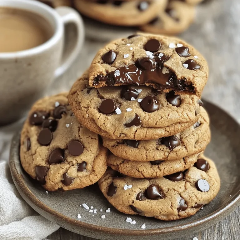 - 1 cup unsalted butter, softened - 1 cup brown sugar, packed - 1/2 cup granulated sugar - 1 large egg - 1 tablespoon vanilla extract - 2 tablespoons brewed espresso (cooled) - 2 1/4 cups all-purpose flour - 1 teaspoon baking soda - 1/2 teaspoon salt - 1 cup semi-sweet chocolate chips - 1/2 cup dark chocolate chips - 1 teaspoon instant coffee granules (optional, for stronger flavor) To make these cookies, gather all your ingredients first. Each ingredient plays a key role. The butter gives richness, while brown sugar adds moisture. Granulated sugar helps with crispness. The egg binds everything together. Espresso adds a lovely coffee flavor. If you want more coffee taste, try the instant coffee granules. They boost the mocha flavor without any fuss. Flour is the base of the dough. Baking soda helps the cookies rise. Salt balances the sweetness and enhances the flavors. Finally, the chocolate chips are the stars of the show. Semi-sweet gives a nice sweetness. Dark chocolate adds depth. Each cookie has around 150 calories. They have some sugar and fat, but they bring joy too! Enjoy them as a treat. If you want to swap out butter, try coconut oil for a dairy-free option. Use brown sugar or coconut sugar for a different sweetness. You can replace the egg with a flax egg, made from ground flaxseed and water. If you lack espresso, strong coffee works too. You can skip the instant coffee granules if you prefer a milder flavor. For gluten-free cookies, try almond flour or a gluten-free flour blend. Just keep an eye on the texture. This recipe is all about balance and flavor. Use the Full Recipe for step-by-step guidance! Start by preheating your oven to 350°F (175°C). Line two baking sheets with parchment paper. In a large bowl, mix 1 cup of softened butter, 1 cup of brown sugar, and 1/2 cup of granulated sugar. Cream these together until the mixture is light and fluffy. Next, add 1 large egg, 1 tablespoon of vanilla extract, and 2 tablespoons of cooled brewed espresso. Mix until everything is well combined. In another bowl, whisk together 2 1/4 cups of all-purpose flour, 1 teaspoon of baking soda, 1/2 teaspoon of salt, and 1 teaspoon of instant coffee granules if you want a stronger flavor. Gradually add the dry mix to the wet mix. Stir until just combined; avoid over-mixing. Finally, gently fold in 1 cup of semi-sweet chocolate chips and 1/2 cup of dark chocolate chips. Use a cookie scoop or tablespoons to drop rounded balls of dough onto the prepared baking sheets. Leave enough space between each ball for spreading. Bake in your preheated oven for 10-12 minutes. Look for golden brown edges; the centers may look slightly underbaked. Don't worry; they will set as they cool. Once baked, let the cookies cool on the sheets for 5 minutes. After that, transfer them to a wire rack to cool completely. Store your cookies in an airtight container at room temperature. They stay fresh for up to a week. For the full recipe, check the ingredients and instructions above. To bake great cookies, start with cold ingredients. Use cold eggs and butter. This helps create the right texture. Always measure your flour correctly. Too much flour can make cookies dry. Use the scoop and level method for accuracy. Mix your dough until just combined. Over-mixing makes cookies tough. Space your cookie dough balls apart. This allows them to spread evenly. For a strong mocha flavor, use espresso. Brew it fresh and let it cool. Add two tablespoons to the dough. If you want more coffee taste, use instant coffee granules. One teaspoon is enough for a rich flavor. You can also try dark chocolate chips. They add depth and enhance the mocha notes. To keep your cookies fresh, store them in an airtight container. Place a slice of bread inside. The bread keeps the cookies soft. If you want them crispy, leave them uncovered for a bit. You can freeze cookies too. Just wrap them well in plastic wrap. They will last for up to three months. For a quick treat, thaw them at room temperature. For the full recipe, check earlier sections. {{image_2}} You can make gluten-free mocha cookies easily. Just swap the all-purpose flour for a gluten-free blend. Look for a mix that includes xanthan gum. This will help the cookies hold together well. The taste will still be rich and chocolatey. The texture might be slightly different, but they will still be delicious. For a vegan version, replace the butter with coconut oil or vegan butter. Use a flax egg instead of a regular egg. To make a flax egg, mix one tablespoon of ground flaxseed with three tablespoons of water. Let it sit for five minutes until it thickens. This will help bind your cookies together. The coffee flavor will shine through, and the chocolate will be just as rich. Adding nuts can give your cookies a nice crunch. Try walnuts or pecans for extra flavor. You can also mix in dried fruit like cherries or cranberries for a sweet twist. If you want more chocolate, add even more chocolate chips. These little changes make your cookies unique. You can enjoy a new taste every time you bake them. Serve your mocha chocolate chip cookies warm. Stack them on a lovely plate. A sprinkle of sea salt on top adds a tasty touch. You can use a fun napkin or a colorful dish to make it pop. This makes them look fancy, even if they are simple to make. Pair these cookies with coffee for a perfect match. A warm cappuccino or latte works great. You can also try a glass of cold milk or a rich hot chocolate. These drinks enhance the mocha flavor and make for a cozy snack time. To make cookie sandwiches, take two cookies and add filling in between. You can use frosting, whipped cream, or even ice cream. Press the cookies together gently. This makes a sweet treat that everyone will love. It adds a fun twist to your regular cookie experience. To soften butter fast, cut it into small cubes. Place the cubes in a bowl. Leave them at room temperature for about 10 minutes. You can also use a microwave. Heat it on low for about 5 seconds. Be careful, as you don’t want to melt it. Yes, you can! Feel free to mix and match. Use milk chocolate, dark chocolate, or even white chocolate. Each type will give your cookies a unique taste. If you want a rich flavor, dark chocolate works best. To make chewier cookies, add an extra egg yolk. This helps create a softer texture. Another tip is to chill the dough for at least 30 minutes before baking. Chilling helps the cookies hold their shape better when they bake. You can find the full recipe for Mocha Chocolate Chip Cookies above, but here’s a quick recap. You need unsalted butter, brown sugar, granulated sugar, an egg, vanilla extract, brewed espresso, flour, baking soda, salt, and two types of chocolate chips. Follow the steps, and you’ll have delicious cookies in no time! In this post, I covered the essential ingredients needed for delicious mocha chocolate chip cookies. I also shared tips on baking, storing, and serving. You learned about variations like gluten-free and vegan options. Explore the delicious flavors of these cookies and enjoy them with your favorite drink. Baking is fun and rewarding, and you now have the tools to make it happen. Happy baking!