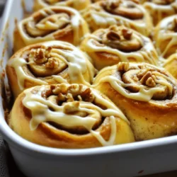 - 2 ripe bananas, mashed - 1/2 cup granulated sugar - 1/4 cup brown sugar - 1/3 cup melted butter - 1 egg - 1 teaspoon vanilla extract - 2 cups all-purpose flour - 1 teaspoon baking powder - 1/2 teaspoon baking soda - 1/4 teaspoon salt - 1 tablespoon ground cinnamon - 1/2 cup chopped walnuts or pecans (optional) - 1/2 cup cream cheese, softened - 1 cup powdered sugar - 2 tablespoons milk - Mixing bowls - Rolling pin - Baking dish - Whisk and spatula The right ingredients make all the difference in your banana bread cinnamon rolls. Start with ripe bananas. They should be soft and brown. This ensures a sweet, rich flavor. Combining both granulated and brown sugar adds depth. The brown sugar gives a nice caramel taste. Next, melted butter adds moisture and richness. Make sure to let it cool slightly before mixing in the egg. This keeps the egg from cooking too fast. Add vanilla extract for a warm, sweet note. When it comes to dry ingredients, use all-purpose flour. This is the backbone of your dough. Baking powder and baking soda help the rolls rise. A pinch of salt balances the sweetness. Cinnamon is key in this recipe. It gives that cozy, warm flavor. If you enjoy nuts, add chopped walnuts or pecans. They add a nice crunch and extra flavor. For the frosting, cream cheese is a must. It brings a creamy texture that pairs well with the rolls. Powdered sugar sweetens it up, while milk helps achieve the right consistency. Gather these ingredients and tools, and you’re ready to make some magic. Check the [Full Recipe] for detailed steps! First, preheat your oven to 350°F (175°C). Grease a large baking dish with non-stick spray or butter. This step helps the rolls not stick. Next, in a mixing bowl, mash the bananas until smooth. Add the granulated sugar, brown sugar, melted butter, egg, and vanilla extract. Mix everything until it looks creamy and well combined. In another bowl, whisk together the flour, baking powder, baking soda, and salt. This mix adds the right rise and texture. Gradually add the dry mixture to the banana mix. Stir gently until just combined. Don't overmix! This keeps your rolls soft and fluffy. Now, it's time to roll out the dough. On a floured surface, roll the dough into a rectangle, about 1/4-inch thick. In a small bowl, mix the brown sugar and ground cinnamon. Spread melted butter over the dough, leaving a small border. Sprinkle the cinnamon-sugar mix evenly on top. If you like, add chopped nuts for extra crunch. Starting from the edge closest to you, roll the dough into a log. Pinch the seams to seal the roll, then cut it into 1-2 inch pieces. Place the rolls in your prepared baking dish, giving them a little space. Bake in the oven for 25-30 minutes until they turn golden brown. While the rolls bake, prepare the cream cheese frosting. In a bowl, beat together the softened cream cheese, powdered sugar, and milk until smooth. After the rolls are done, let them cool for about 5 minutes. Drizzle the frosting over the warm rolls. Enjoy your soft and sweet banana bread cinnamon rolls! For the full recipe, check the earlier section. To make great banana bread cinnamon rolls, start with ripe bananas. Ripe bananas have brown spots and are sweeter. This sweetness makes your rolls soft and tasty. If your bananas are not ripe, they won't add the right flavor. Mixing is key. Avoid overmixing the dough. When you mix too much, the rolls can turn out tough. Stir gently until the dry and wet ingredients just come together. This keeps your rolls fluffy and light. For a creamy and smooth cream cheese frosting, keep your cream cheese soft. Cold cream cheese can lead to lumps. So, let it sit at room temperature before mixing. Add powdered sugar and milk slowly. This helps achieve the right consistency. If your frosting is too thick, add a little more milk. If you want to change things up, try using honey or maple syrup instead of sugar in the frosting. These alternatives can add a unique twist to your rolls. Serve your banana bread cinnamon rolls warm. They taste best with a cup of coffee or tea. The warmth enhances the flavors and makes the rolls even more inviting. For a special touch, present the rolls in the baking dish. Drizzle extra frosting on top and sprinkle chopped walnuts for a lovely look. This makes them perfect for gatherings or special occasions. Enjoy! {{image_2}} You can make your banana bread cinnamon rolls even better! Adding chocolate chips gives a sweet twist. I love using semi-sweet chips, but dark chocolate works too. Dried fruits like raisins or cranberries add a nice chew. You might wonder which nuts to choose. Pecans offer a buttery taste, while walnuts bring a slightly earthy flavor. Try both to see which you like best! If you need gluten-free options, swap regular flour for a gluten-free blend. Look for a mix that works well in baking. This change keeps your rolls soft and delicious. For vegan versions, you can use applesauce instead of eggs. Substitute coconut oil or vegan butter for the regular butter. These simple swaps keep your rolls tasty and kind to all diets. Want to turn these rolls into a coffee cake? Roll the dough into a thicker layer. Then, top with a crumbly mix of flour, brown sugar, and butter before baking. This adds a lovely crunchy layer. For a great finish, consider a streusel topping. Mix oats, cinnamon, and brown sugar together. Sprinkle it on top for a delightful texture. You’ll enjoy this sweet spin on a classic! For the complete recipe, check out the Full Recipe section. After you bake your banana bread cinnamon rolls, let them cool. Once cool, wrap them in plastic wrap. This keeps them soft and fresh. You can also place them in an airtight container. They will stay fresh for up to three days in the fridge. You can freeze both unbaked and baked rolls. For unbaked rolls, prepare them and then freeze them on a baking sheet. Once frozen, transfer them to a freezer bag. For baked rolls, cool them completely first. Wrap them in plastic wrap and then foil. They can last up to three months in the freezer. To thaw, take them out and let them sit at room temperature. For reheating, bake them at 350°F (175°C) for 10-15 minutes. If your rolls get stale, don't worry! You can repurpose them. Cut them into pieces and toast them for breakfast. Another option is to make a bread pudding. If you just want to soften them, sprinkle a little water on top. Then, cover them with a damp paper towel and microwave for 10-15 seconds. This helps bring back their softness. For more details on making these delicious rolls, check out the Full Recipe. You can tell the rolls are done by their color and smell. Look for a golden-brown top. You can also poke one roll with a toothpick. If it comes out clean, the rolls are ready. They should feel firm, not doughy. The sweet smell will fill your kitchen, too! Yes, you can prepare the rolls ahead of time. Make the dough and shape the rolls. Place them in the baking dish and cover tightly with plastic wrap. You can store them in the fridge overnight. In the morning, let them sit at room temperature for 30 minutes before baking. This way, they rise nicely! If you can’t use bananas, try using applesauce. It gives a similar moist texture. You can also use pureed pumpkin or mashed sweet potatoes. These options will change the flavor a bit, but they still taste great! Just use the same amount as the bananas in the recipe. Yes, you can make this recipe healthier. Try using whole wheat flour instead of all-purpose flour. You can also cut the sugar in half and add a bit of honey for sweetness. Use unsweetened applesauce instead of some butter. These changes help reduce sugar and fat! Absolutely! You can add more spice to these rolls. Try adding nutmeg or cardamom for a warm flavor. You could also mix in some pumpkin pie spice for a fun twist. Just remember to keep the cinnamon as the main spice so the flavor stays balanced. This blog post guides you through making delicious banana rolls. We covered the main and frosting ingredients, essential tools, and step-by-step instructions. I shared tips for perfect dough and explored fun variations. You learned how to store leftovers and repurpose stale rolls. Try these recipes to create a tasty treat for yourself or loved ones. Baking can be simple and fun, bringing joy to your kitchen. Enjoy exploring different flavors and impressing everyone with your delicious rolls!