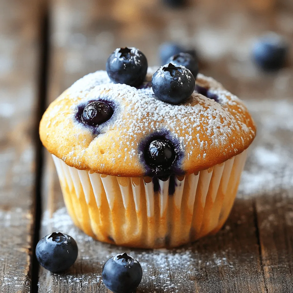 - Whole wheat flour: This flour gives the muffins a hearty base. It adds fiber and nutrients. Whole wheat flour also boosts the flavor. - Almond flour: This nutty flour adds moisture and a delicate texture. It’s lower in carbs and high in protein. Almond flour makes these muffins soft and rich. - Sweeteners: honey vs. maple syrup: Both honey and maple syrup bring natural sweetness. Honey is thicker and stickier. Maple syrup has a lighter, more distinct flavor. Choose based on your taste preference. - Unsweetened applesauce: This ingredient keeps the muffins moist. It also reduces the need for added fats. Applesauce adds a subtle sweetness without extra sugar. - Almond milk and its alternatives: Almond milk is a great dairy-free option. You can also use oat milk or soy milk. Each milk brings a unique taste to the muffins. - Eggs and their role in the recipe: Eggs bind the ingredients together. They also provide structure and help the muffins rise. You can replace eggs with flaxseed meal for a vegan option. - Additional flavoring options: vanilla extract and lemon zest: Vanilla extract enhances sweetness. Lemon zest gives a bright, fresh flavor. Both ingredients add depth to your muffins. Try this simple recipe for berrylicious blueberry muffins, which is packed with healthy ingredients. You can find the full recipe for a delicious treat that everyone will love! First, you need to preheat your oven to 350°F (175°C). This helps the muffins bake evenly. While the oven heats, prepare your muffin tin. You can use paper liners or grease the cups with a bit of oil. Liners make cleanup easy, but greasing helps the muffins pop out smoothly. In a medium bowl, combine these dry ingredients: - 1 cup whole wheat flour - 1 cup almond flour - 1 tablespoon baking powder - 1/2 teaspoon baking soda - 1/4 teaspoon salt Whisk them together well. This step is key for even rising and flavor. In a separate large bowl, mix your wet ingredients. Whisk together: - 1/3 cup honey or maple syrup - 1/2 cup unsweetened applesauce - 1/4 cup almond milk - 2 large eggs - 1 teaspoon vanilla extract - Zest of 1 lemon (optional) Make sure everything is smoothly blended. The sweeteners and applesauce add moisture and flavor. Now, gently add the dry mixture to the wet mixture. Stir just until combined. It’s important not to overmix, as this can make the muffins tough. You want a soft batter. Fold in 1 cup of fresh blueberries. Be gentle to avoid crushing them. Next, spoon the batter evenly into the muffin tin. Fill each cup about 2/3 full. Bake in your preheated oven for 18-20 minutes. Check for doneness by inserting a toothpick into the center of a muffin. If it comes out clean, they’re ready! You can find the complete process in the Full Recipe. Enjoy your baking! Getting the right texture in your muffins is key. Always use room temperature ingredients. Cold eggs or milk can make your muffins dense. Let them sit out for about 30 minutes before you start. When adding blueberries, be gentle. Fold them in slowly. This helps keep them whole and prevents them from breaking. If you crush the berries, you’ll end up with a blue batter instead of beautiful muffins. You can easily swap ingredients for common allergens. For nut-free muffins, use oat or coconut flour instead of almond flour. If you want to lower sugar, use half the amount of honey or maple syrup. You can also try mashed bananas as a sweetener. To cut calories, replace some of the almond milk with water. This keeps moisture without adding extra calories. You can also use less applesauce if you want to save calories. Presentation matters! Serve your muffins warm for the best taste. Dust them with a little powdered sugar for a sweet look. Top with fresh blueberries to make them pop. Pair these muffins with herbal tea or coffee. The warm drinks enhance the flavor. This makes for a cozy breakfast or snack. Enjoy with family or friends for a delightful treat. {{image_2}} You can easily adapt this blueberry muffin recipe to fit different diets. For gluten-free options, use gluten-free flour instead of whole wheat and almond flour. This swap keeps the muffins soft while making them safe for those with gluten sensitivities. If you're vegan, you can replace the eggs. Try using flaxseed meal or applesauce as an egg substitute. For milk, choose any plant-based milk like soy or oat milk. These changes keep the muffins tasty and healthy for everyone. Want to mix things up? You can add other fruits like raspberries or diced apples. Spices are also a fun way to change the flavor. A pinch of cinnamon or nutmeg adds warmth and richness to the muffins. To make the texture even better, mix in some chopped nuts or seeds. Walnuts, pecans, or chia seeds work great. These additions will make your muffins crunchy and delightful. Muffins can celebrate the seasons, too! In spring, toss in fresh strawberries or rhubarb. Summer brings peaches or cherries. In fall, use pumpkin puree or apples to capture those cozy flavors. Winter can be brightened with citrus zest or cranberries. Each season brings new tastes, making your muffins unique all year round. For the full recipe, check out the Berrylicious Blueberry Muffins. To keep your healthy blueberry muffins fresh, you have two main options. You can store them at room temperature or in the fridge. - Room temperature: Place muffins in an airtight container. They stay good for about 2-3 days. This option keeps them soft and ready to eat. - Refrigerated storage: If you prefer, you can store them in the fridge. This helps them last longer, about a week. However, they might dry out a bit. To keep them moist, wrap each muffin in plastic wrap before placing them in a container. If you have leftover muffins, freezing is a great way to save them. Here’s how to do it right: - First, let the muffins cool completely. Warm muffins can create moisture, which leads to freezer burn. - Wrap each muffin in plastic wrap, then place them in a freezer bag. This helps keep them fresh for up to 3 months. - When you are ready to eat one, take it out and thaw it. You can leave it at room temperature or use the microwave for about 30 seconds. This method helps maintain the soft texture. With these tips, your blueberry muffins will always taste fresh and delicious! For the full recipe, check out the Berrylicious Blueberry Muffins section above. You can swap out some ingredients for healthier options. Here are my top suggestions: - Replace honey or maple syrup with mashed bananas for less sugar. - Use Greek yogurt in place of applesauce for added protein. - Add nuts or seeds for healthy fats and crunch. - Choose a gluten-free flour if you need a gluten-free option. - Try adding chia seeds or flaxseeds for fiber and omega-3s. These swaps keep the muffins tasty while boosting their health benefits. Yes, you can use frozen blueberries. Here are some pros and cons: Pros: - Frozen blueberries are often picked at peak ripeness, so they taste great. - They are available year-round, making them easy to find. Cons: - They can release extra juice while baking, making the muffins a bit wetter. - You may want to adjust baking time slightly when using frozen berries. Overall, frozen blueberries work well and provide a great flavor. Measuring flour correctly is important for good muffins. Here are some tips: - Use a spoon to scoop flour into your measuring cup. - Avoid packing the flour down; it should be light and fluffy. - Level off the top with a knife for an accurate amount. - If you have a kitchen scale, measuring by weight is best. These tips help you avoid common mistakes that can affect your muffins' texture. These muffins stay fresh for a few days. Here are best practices for storage: - Store them in an airtight container at room temperature. - If you want them to last longer, keep them in the fridge for up to a week. - To keep muffins moist, add a slice of bread in the container. For longer storage, you can freeze them. Just wrap each muffin well in plastic wrap and place them in a freezer bag. These blueberry muffins combine wholesome ingredients for tasty, healthy snacks. We discussed choosing the right flours and sweeteners, along with baking steps that ensure great texture and flavor. Tips help perfect your muffins, plus variations fit any diet. Remember, fresh muffins are best enjoyed right away, but you can store or freeze them for later. Now you can bake delicious muffins that everyone will love! Enjoy making them your own!