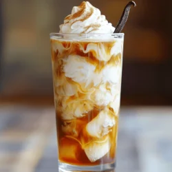 To make a delicious Vanilla Bean Iced Coffee, gather the following ingredients: - 2 cups brewed coffee (preferably chilled) - 1 vanilla bean, split and scraped - 1/4 cup milk (or milk alternative) - 2 tablespoons vanilla syrup (store-bought or homemade) - Ice cubes - Whipped cream (optional, for topping) - Ground cinnamon (for garnish, optional) These ingredients work together to create a creamy, sweet, and refreshing drink. The coffee is the base, and the vanilla bean gives it a rich flavor. The milk adds creaminess, while the vanilla syrup boosts the sweetness. You can add ice cubes to keep it cool, and whipped cream makes it extra special. A sprinkle of cinnamon on top adds a nice touch. When picking your coffee, choose one that you enjoy. A medium roast works well but feel free to experiment. The vanilla bean is key for that authentic taste. You can find it in most grocery stores. If you want to make your own vanilla syrup, just combine sugar and water with vanilla extract. This recipe is simple and perfect for hot days. Just gather your ingredients and get ready to enjoy a tasty treat. For the full recipe, check out the detailed steps later in the article. 1. Brew your coffee of choice. I like using a medium roast. 2. Chill the coffee in the fridge. Cold coffee gives a nice refreshment. 1. Split the vanilla bean down the middle and scrape out the seeds. 2. In a small saucepan, combine the vanilla bean and seeds with the milk. 3. Heat gently over low heat. You want the milk warm, not boiling. 4. This step helps the milk soak up that great vanilla flavor. Let it cool before moving on. 1. In a large glass or pitcher, mix the chilled coffee with the vanilla-infused milk. 2. Stir in two tablespoons of vanilla syrup. Adjust the sweetness to how you like it. 1. Fill a glass with ice cubes. 2. Pour the coffee mixture over the ice. 3. If you want, add whipped cream on top. Sprinkle ground cinnamon for a fun twist. Now, you have a delicious Vanilla Bean Iced Coffee to enjoy! For the full recipe, check out the details above. What is the best coffee for iced preparation? I recommend using a medium to dark roast. These roasts have rich flavors that shine when cold. Try using Arabica beans. They give a smooth taste, perfect for iced coffee. For brewing techniques, cold brew is great. It makes coffee smooth and not bitter. If you prefer hot coffee, brew it strong. Let it cool before mixing with ice. How do you adjust vanilla syrup according to taste? Start with two tablespoons. If you like it sweeter, add more syrup. Taste as you go. This way, you can find your perfect balance. Want to make homemade vanilla syrup? It’s easy! Mix equal parts water and sugar in a pot. Add a split vanilla bean. Heat until the sugar dissolves. Let it cool, and you have a great syrup! What are some creative serving ideas? Use fun glasses to make your drink pop. You can also layer the coffee and milk for a pretty look. For garnishing suggestions, try whipped cream on top. A sprinkle of ground cinnamon adds a lovely touch. You can even add chocolate shavings for extra flair. These little details make your drink feel gourmet! {{image_2}} You can boost the flavor of your vanilla bean iced coffee in fun ways. Adding chocolate or caramel can make it rich and sweet. Just drizzle some syrup on top or stir in a spoonful of chocolate sauce. You can also try different syrups. Swap the vanilla syrup for hazelnut or caramel. This change makes your drink unique and exciting. Each option gives a new taste, keeping your iced coffee fresh. If you want a dairy-free drink, use oat milk or almond milk instead of regular milk. Both options are creamy and pair well with coffee. You can find these at most grocery stores. For sweetness, look for vegan vanilla syrups. These syrups are made without animal products and taste great. They add sweetness without dairy, making your drink smooth and delicious. Cold brew vanilla bean iced coffee is another great option. Cold brew coffee is smooth and less bitter. You can make it by steeping coffee grounds in cold water overnight. You can also blend your vanilla bean iced coffee with other flavored coffees. Try mixing it with caramel coffee or mocha for a tasty twist. Each blend gives you different flavors to enjoy. Check out the [Full Recipe] for more details! To store brewed coffee, first, let it cool. Pour it into a clean jar or container. Seal it tightly to keep out air. Refrigerate your coffee to maintain its freshness. Avoid storing coffee in the pot. This can cause it to taste bitter. Use it within three days for the best flavor. Vanilla-infused milk lasts about five days in the fridge. Store it in a clean, sealed container. Make sure to label the container with the date. This helps you track its freshness. If you see any changes in smell or color, it’s best to discard it. Always keep infused milk chilled to ensure safety. You can prepare your ingredients in advance. Brew your coffee and infuse your milk the day before. Store both in the fridge. Use glass or plastic containers with lids for storage. This keeps everything fresh and ready to go. When you're ready to make your iced coffee, just combine everything. Enjoy a refreshing drink in no time! Vanilla bean iced coffee is a cold drink made with brewed coffee and vanilla. It has a rich, smooth flavor from the real vanilla bean, which adds depth. Unlike regular vanilla iced coffee, which uses vanilla extract or syrup, this drink uses fresh vanilla pods. This gives it a more natural and intense flavor profile. You can taste the tiny black seeds from the vanilla bean, adding a lovely touch to your drink. Yes, you can use instant coffee if you want a quick option. However, it won’t taste as rich or smooth. Instant coffee often lacks the deep flavor of brewed coffee. If you choose instant coffee, try to find a high-quality brand. This will help improve the taste, but nothing beats freshly brewed coffee in this recipe. To make your vanilla bean iced coffee stronger, use less milk. You can also add more coffee to the mix. If you want an extra kick, try using espresso instead of brewed coffee. Blending the coffee and milk together can also help enhance the flavor. A good blender will mix the flavors well and create a frothy texture. You can find vanilla bean iced coffee at many popular coffee shops. Starbucks and local cafes often have it on their menus. Some grocery stores also sell bottled versions. To find it easily, check the refrigerated section. Look for brands that focus on quality coffee. If you can't find it, you can always make your own at home using the Full Recipe. In this post, we explored how to make vanilla bean iced coffee. We covered the essential ingredients, step-by-step instructions, and helpful tips. I shared variations and storage info to keep your coffee fresh. Enjoying this drink can be a fun experience, whether you personalize it or stick with the basics. Remember, experimenting with flavors and techniques can lead to your perfect cup. So, grab your ingredients and start brewing your refreshing iced coffee today!