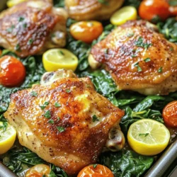 - Chicken thighs: I love using chicken thighs for this dish. They stay juicy and tender. Their rich flavor pairs well with the garlic and butter, making each bite delightful. - Garlic and butter: These ingredients are the stars of this recipe. Garlic gives a strong and tasty punch. Butter adds creaminess and depth to the sauce. Together, they create a beautiful base for the chicken. - Optional ingredients: You can add a few extras for more flavor. Try fresh herbs like thyme or rosemary. Cherry tomatoes bring sweetness, while spinach adds a nice green touch. A squeeze of lemon brightens the dish, making it even tastier. - Recommended cookware: A large skillet works best for this recipe. Choose one that heats evenly. This way, you get a nice sear on the chicken. - Measuring tools: Use measuring spoons for precise amounts. This helps ensure the flavors balance perfectly. A meat thermometer can also be handy to check if the chicken is cooked through. For the complete recipe, check out the Full Recipe. To make One Pan Garlic Butter Chicken, start by prepping your chicken and veggies. First, take 4 boneless, skinless chicken thighs. Pat them dry with paper towels. This helps the seasoning stick well. Now, season the chicken. Use salt, pepper, dried thyme, and smoked paprika. Rub this mixture over both sides of the chicken. The spices will add great flavor. For the veggies, wash 1 cup of cherry tomatoes and slice them in half. Rinse 1 cup of fresh spinach. Having everything ready makes cooking easier and faster. Now let's cook! First, heat a large skillet over medium-high heat. Add 2 tablespoons of unsalted butter. Once it melts, place the seasoned chicken in the skillet. Sear the chicken for 5-7 minutes on each side. You want it golden brown and cooked through. After cooking, remove the chicken and set it aside. In the same skillet, add the remaining 2 tablespoons of butter and 8 minced garlic cloves. Sauté for about 1 minute. The garlic should smell amazing. Next, add the halved cherry tomatoes and spinach to the skillet. Cook for 2-3 minutes. You want the tomatoes to soften and the spinach to wilt. Finally, return the chicken to the skillet. Squeeze juice from 1 lemon over everything. Simmer for another 2 minutes. This brings all the flavors together. To finish, taste the dish and adjust the seasoning if needed. Add more salt or pepper to your liking. Now it's time to serve. Use a large plate or a serving dish. Place the chicken in the center and pour the veggies around it. Garnish with chopped fresh parsley. This adds a nice pop of color. Your One Pan Garlic Butter Chicken is ready to enjoy! Check the Full Recipe for all the details. To get the best sear on chicken, start with a hot pan. Heat your skillet on medium-high before adding the butter. This helps the chicken brown nicely. Pat the chicken thighs dry with paper towels. This step removes extra moisture and helps with searing. Season both sides well with salt, pepper, thyme, and smoked paprika. Cook for 5-7 minutes per side. The skin should be golden brown when done. If you use different chicken cuts, adjust your cooking time. Chicken breasts cook faster than thighs. For breasts, aim for about 4-6 minutes per side. Use a meat thermometer to check for doneness. Chicken should reach 165°F (75°C). This ensures it's safe to eat but still juicy. To boost flavor, consider adding more spices or herbs. Try rosemary or oregano for a fresh twist. A pinch of red pepper flakes can add heat. Mix in fresh basil for a fragrant kick too. You can also add a splash of white wine to the skillet. This adds depth and richness to the sauce. Adjusting acidity and sweetness can elevate your dish. Squeeze more lemon juice for extra brightness. If you prefer sweetness, drizzle honey or maple syrup. This balance makes your dish more complex and enjoyable. Check your flavors as you go. Taste often and adjust to your liking. For more ideas, check out the Full Recipe for One Pan Garlic Butter Chicken. {{image_2}} You can easily adapt this dish for different diets. If you need gluten-free options, use gluten-free soy sauce or tamari in place of regular soy sauce. This will keep the flavor while meeting your needs. For dairy-free requirements, swap out the butter for olive oil or a dairy-free butter alternative. These changes still give you a rich taste without the dairy. If you prefer a plant-based diet, you can substitute the chicken with firm tofu or tempeh. Cut them into slices and follow the same cooking method. They will soak up the garlic and butter flavors well. You can also use chickpeas for a protein-packed option that adds great texture. To switch up the flavor, try different herbs and spices. Fresh herbs like basil or oregano can add a unique taste. You can also use dried herbs, such as rosemary or dill, to change the profile. If you want to add a bit of heat, consider red pepper flakes or diced jalapeños. For a twist, include some lemon zest along with the juice. This will brighten the dish and give it a fresh kick. You can also toss in some olives or capers for a briny burst of flavor. Each of these options creates a different experience while keeping the dish simple and delicious. For the full recipe, check out [Full Recipe]. To keep your One Pan Garlic Butter Chicken fresh, use airtight containers. This keeps moisture in and air out. You can store it in the refrigerator for up to three days. For longer storage, freeze it. Place it in freezer-safe bags or containers. Be sure to squeeze out excess air. This way, it can last for about three months. Label your bags so you know when to use them. When reheating, I recommend using the stove or the oven. These methods help keep the chicken juicy. For the stove, heat a skillet over low heat. Add a splash of chicken broth or water to prevent drying. Cover it with a lid to trap steam. For the oven, set it to 350°F (175°C). Place the chicken in an oven-safe dish and cover it with foil. Heat for about 15-20 minutes. This keeps the chicken tender and flavorful. Avoid the microwave if you can, as it can make the chicken rubbery. How can I make One Pan Garlic Butter Chicken ahead of time? You can prepare this dish ahead of time. Cook the chicken and veggies, then cool them. Store them in an airtight container in the fridge for up to three days. When you are ready to eat, reheat in a skillet over medium heat. Add a splash of chicken broth to keep it moist. Can I use chicken breasts instead of thighs for this recipe? Yes, you can use chicken breasts. They will cook faster than thighs. Make sure to check the internal temperature. It should reach 165°F for safe eating. Adjust the cooking time to avoid overcooking. What can I serve with One Pan Garlic Butter Chicken? This dish pairs well with rice or quinoa. You can also serve it with a fresh salad. Garlic bread is a great option too. These sides will soak up the tasty butter sauce. What to do if the chicken is overcooked? If your chicken is overcooked, try slicing it thinly. Serve it in a sauce or with a side of broth. This can help add moisture back to the meat. How to fix an overly salty dish? To fix an overly salty dish, add a few slices of raw potato and let them cook for a few minutes. They can absorb some of the salt. You can also add more veggies or a splash of cream to balance the flavors. In this blog post, we explored the key ingredients and tools for making One Pan Garlic Butter Chicken. I shared preparation steps and cooking techniques to ensure perfect results. You also learned helpful tips for flavor and variations to suit dietary needs. Finally, we discussed storing leftovers and reheating methods. This dish brings comfort and flavor to your table. With these tips, you can cook with confidence. Enjoy delicious meals and impress your family with your skills!