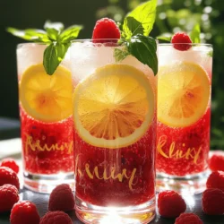 - 1 cup fresh raspberries - 1/2 cup fresh lemon juice - 2 tablespoons honey or agave syrup - 1/4 cup fresh basil leaves - Garnishes (lemon slices and extra raspberries) For this Raspberry Lemon Basil Fizz, using fresh ingredients is key to great taste. I love how the raspberries burst with flavor, and the lemon adds a nice zing. You can even pick the basil from your garden, adding a lovely smell to your drink. - Alternative sweeteners - Carbonated beverage options If you want to switch things up, look at alternative sweeteners. You can try maple syrup or stevia. For the fizz, you can use soda water or lemon-lime soda to give it a fun twist. This recipe is flexible, so feel free to play with what you have. You can find the full recipe above to get started on this refreshing drink. To start, gather your fresh raspberries, lemon juice, and honey. Add them all to your blender. Blend until smooth and creamy. This step brings out the sweet and tart flavors. You will love how vibrant the mix looks! Next, grab a fine mesh sieve. Pour your blended mixture into the sieve over a pitcher. Use a spatula to push the liquid through. This helps remove the seeds and leaves you with a smooth drink. You want every sip to be refreshing! Now it's time to add some herb magic. Tear the basil leaves and mix them into your strained raspberry mixture. This adds a unique flavor. Then, right before serving, pour in the sparkling water. Stir gently to combine. Serve the drink over ice in tall glasses. Garnish with lemon slices and extra raspberries for a beautiful touch. This will make your drink pop! To make the best Raspberry Lemon Basil Fizz, start with the right balance of sweetness. If your drink tastes too tart, you can add more honey or agave syrup. This small change can make a big difference. Use fresh raspberries for the best flavor. Look for bright red berries that are plump and firm. When picking lemons, choose ones that feel heavy for their size. Juicy lemons give you more juice and enhance the drink's taste. Presentation matters! Use tall glasses to show off the vibrant colors of your drink. You can also use mason jars for a fun, rustic look. Serve your Raspberry Lemon Basil Fizz with light snacks. Think fresh salads, fruit platters, or even grilled chicken. These pairings will elevate your drink experience. Herbs can add a unique twist to this drink. Try mixing in mint or thyme along with basil. Each herb brings its own flavor, making your drink stand out. You can also add slices of strawberries or peaches. These fruits add complexity and make the drink even more refreshing. For the full recipe, check the previous section. {{image_2}} You can make this drink more fun by adding vodka or gin. A splash of vodka gives it a smooth finish. If you prefer gin, its herbal notes pair well with basil. Just add about 1.5 ounces to each glass before pouring in the fizz. This twist makes for a refreshing summer cocktail that’s perfect for gatherings. To create a mocktail, simply add more sparkling water. This keeps all the fresh flavors while removing the alcohol. Fill your glass with ice, then pour in the raspberry lemon basil mixture. Top it off with sparkling water for a bubbly, thirst-quenching drink. You can also add a bit of soda for extra sweetness. If you can’t find fresh raspberries, frozen ones work too. Just thaw them before blending. They still give great flavor, and you can use them all year round. For a different taste, try mint or thyme instead of basil. These herbs add a unique twist to the drink, making it even more special. To keep your Raspberry Lemon Basil Fizz fresh, store any unused mixture in the fridge. Use an airtight container for best results. This will help maintain the flavors and keep the drink cool. It should last for about three days in the refrigerator. Just give it a gentle stir before serving again. If you want to save the raspberry mixture for later, freezing is a great option. Pour the cooled mixture into ice cube trays or freezer-safe bags. Make sure to leave some space for expansion. When you’re ready to enjoy it, thaw the cubes in the fridge or at room temperature. You can also blend the frozen cubes with sparkling water for a quick drink. To maintain the best flavor and freshness, consume your Raspberry Lemon Basil Fizz within three days. After that, the taste may start to fade. Always check for any off smells or changes in color. When stored properly, the flavor stays bright and vibrant. Keeping ingredients fresh is key to a delicious drink! You can use any fresh raspberries. Red raspberries are popular for their sweet and tart taste. Black raspberries offer a richer flavor. You can also try golden raspberries, which are sweeter and milder. Each type adds a unique twist to your drink. Yes, you can prepare the raspberry mixture early. Blend the raspberries, lemon juice, and honey. Strain it and keep it in the fridge. Just add the sparkling water right before serving. This keeps it fizzy and fresh! If the drink is too tart, add more honey or agave syrup. You can also mix in a bit of sugar or simple syrup. Taste it as you go to find your perfect balance. This way, you can customize the sweetness to your liking. This blog post provides a simple way to make a refreshing raspberry drink. Start with fresh raspberries and lemon juice, and blend them together. Strain the mixture, add basil and sparkling water, then serve over ice. You can adjust the sweetness or try different herbs for flavor. In the end, be creative and make this drink your own. Enjoy it with friends or as a treat for yourself!