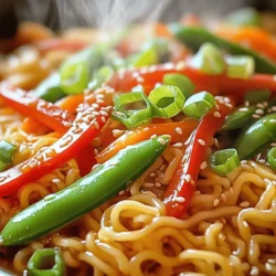 Szechuan-style noodles are the star of this dish. These noodles are thick and chewy. If you can't find them, spaghetti works well too. This swap keeps the dish tasty. Szechuan peppercorns bring a unique flavor. They add a numbing heat that sets these noodles apart. Combine them with chili paste for a spicy kick. You can adjust the chili paste to suit your taste. Fresh vegetables make this dish shine. Use red bell pepper for sweetness and color. Sugar snap peas add a nice crunch. Carrots give extra texture and flavor. These veggies not only taste good but also make your meal colorful. Here are the main ingredients you will need for the dish: - 8 oz (225g) Szechuan-style noodles or spaghetti - 2 tablespoons vegetable oil - 3 cloves garlic, minced - 1 inch piece of ginger, grated - 1 red bell pepper, thinly sliced - 1 cup sugar snap peas - 1 carrot, julienned - 1 green onion, sliced (for garnish) - 2 tablespoons Szechuan peppercorns (lightly crushed) - 3 tablespoons soy sauce - 2 tablespoons chili paste (adjust to taste) - 1 tablespoon sesame oil - 1 teaspoon sugar - Salt, to taste - Sesame seeds (for garnish) With these ingredients, you can create a flavorful dish. Check out the Full Recipe for detailed steps on making Spicy Szechuan Noodles! To cook Szechuan noodles perfectly, use a large pot of salted boiling water. Add the noodles and cook them according to the package instructions. You want them to be al dente, which means they should be firm but not hard. This usually takes about 6-8 minutes. Once done, drain the noodles and set them aside. To ensure your noodles stay al dente, rinse them briefly in cold water after draining. This stops the cooking process and helps keep them firm. It’s a simple trick that makes a big difference! The sauce makes the dish shine. For this, gather these ingredients: - 3 tablespoons soy sauce - 2 tablespoons chili paste (adjust to taste) - 1 tablespoon sesame oil - 1 teaspoon sugar In a bowl, whisk these ingredients together. This will create a rich sauce that brings heat and flavor. If you want more spice, feel free to add extra chili paste. Taste as you go to find your perfect balance of heat. To get the best flavors, heat 2 tablespoons of vegetable oil in a large skillet or wok over medium heat. Add 3 cloves of minced garlic, 1 inch of grated ginger, and 2 tablespoons of crushed Szechuan peppercorns. Stir-fry these for about 1 minute. This step releases the amazing aroma. Next, toss in your vegetables: 1 sliced red bell pepper, 1 cup of sugar snap peas, and 1 julienned carrot. Stir-fry these for 3-4 minutes. You want them tender but still crisp. Timing is key here for that perfect texture! Now it's time to bring it all together. Add the cooked noodles to your skillet along with the sauce you prepared earlier. Toss everything together over medium heat for 2-3 minutes. This allows the noodles to soak up all that delicious flavor. For the final touch, taste and season with salt as needed. If you love heat, add a bit more chili paste. Once mixed, remove from heat. Transfer to serving bowls and garnish with sliced green onions and a sprinkle of sesame seeds. This not only adds crunch but also makes your dish look beautiful. For the full recipe, refer to the section above. Enjoy your cooking journey! When making Spicy Szechuan Noodles, watch out for a few common mistakes. - Overcooking noodles and vegetables: Noodles should be al dente. This means they should still have a slight bite. Overcooked noodles turn mushy. Likewise, overcooked veggies lose their crunch and bright color. Stir-fry them just until tender. - Neglecting to season properly: Taste your dish as you cook. Season with salt and soy sauce little by little. This helps build depth in flavor. Don't wait until the end to add salt, or you might miss the balance. You can easily enhance the flavors of your Spicy Szechuan Noodles. - Suggested spices or sauces to complement the dish: Try adding a splash of rice vinegar for tanginess. A dash of sesame oil brings nuttiness. You can also mix in a bit of hoisin sauce for sweetness. - Tips for adjusting the heat level: If you love spice, add more chili paste. For a milder dish, reduce the chili paste. You can also serve extra chili flakes on the side for those who want more heat. Using the right tools makes cooking easier and more fun. - Best pans or skillets for stir-frying: A large skillet or wok works best. These pans heat evenly and allow for quick cooking. Look for ones with a non-stick surface for easy cleanup. - Essential kitchen tools for prep: A sharp knife is key for slicing veggies. A cutting board helps keep your workspace tidy. Use a whisk for mixing sauces smoothly. These tools can make your cooking experience smoother and more enjoyable. For the complete recipe, check out the *Full Recipe*. {{image_2}} For a plant-based twist on Spicy Szechuan Noodles, you can easily swap proteins. Tofu is a great choice. Press and cube firm tofu, then sauté it until golden. This gives a nice texture and flavor. You can also use tempeh or seitan for added protein. When it comes to sauces, many traditional sauces contain animal products. Use soy sauce or tamari for a vegan-friendly option. You can also try a homemade sauce with miso paste, garlic, and chili for a rich flavor. If you want to add meat, chicken, beef, or shrimp work well. For chicken, thinly slice it and cook it with the garlic and ginger. This helps the chicken absorb the flavors. For beef, use thin strips of flank or sirloin. Cook it quickly to keep it tender. Shrimp should be added last as they cook fast. Adjust cooking times to make sure the meat is fully cooked but not overdone. Szechuan cuisine varies across regions. In some areas, cooks use more peanuts or sesame for added crunch. Others might add pickled vegetables for a tangy flavor. You can also incorporate local ingredients. For instance, adding bok choy or mushrooms can change the taste and make it unique. This helps you create a dish that feels authentic to your taste and region. For a full recipe, check out the detailed instructions above. To keep your Spicy Szechuan Noodles fresh, store them in the fridge. Place the noodles in an airtight container. This helps prevent them from drying out. Make sure to cool the noodles before sealing them up. They will stay good for up to three days. If you have extra sauce, store it in a separate container. This keeps the noodles from getting too soggy. When you’re ready to enjoy your leftovers, you can reheat them easily. Use a skillet over medium heat. Add a splash of water or broth to help steam the noodles. Stir them gently to avoid sticking. If you use a microwave, heat them in short bursts. This way, you can check if they are hot enough. Avoid heating too long to keep the texture nice. Yes, you can freeze Spicy Szechuan Noodles! To do this, let them cool completely. Then, place them in a freezer-safe container. You can also use freezer bags for easy storage. When you want to eat them, take them out and thaw in the fridge overnight. To reheat, use the skillet method mentioned above. This way, you won’t lose flavor or texture. Enjoy your meal any time! For the full recipe, check out the details above. Szechuan peppercorns have a unique flavor. They are not true pepper. Instead, they come from the prickly ash tree. These small, reddish-brown seeds pack a punch. They create a numbing sensation in your mouth. This makes them different from regular black pepper. Regular pepper is spicy and sharp. Szechuan peppercorns add warmth and depth to dishes. They are key in Szechuan cooking, especially in spicy Szechuan noodles. Spicy Szechuan noodles can pack a lot of heat. The spice level depends on the chili paste you use. If you love spice, add more chili paste. If you prefer mild, use less. You can also balance the heat with sugar or sesame oil. This gives a sweet touch that helps with spice. Always taste as you go to find your perfect heat. For side dishes, think about simple options. Steamed dumplings go well with these noodles. You can also serve a light cucumber salad. A crisp salad with sesame dressing adds freshness. If you love proteins, try grilled chicken or tofu on the side. These pair nicely with the bold flavors in the noodles. To find authentic Szechuan noodles, look for local Asian markets. Many carry fresh Szechuan-style noodles. You can also check Asian grocery stores. Some restaurants serve authentic Szechuan dishes, so explore nearby options. If you want to try making them at home, you can find recipes online. The full recipe for spicy Szechuan noodles is an easy way to start. Yes, you can make this recipe gluten-free! Look for gluten-free soy sauce. There are many good brands available. For the noodles, choose rice noodles or gluten-free spaghetti. Always check ingredient labels to be sure. With these swaps, you can enjoy spicy Szechuan noodles without gluten. Szechuan noodles are flavorful and fun to make. I covered key ingredients, perfect cooking methods, and tasty variations. You can enhance flavors with spices or adjust heat levels easily. Remember to avoid common mistakes like overcooking. Storing and reheating leftovers can keep your meal fresh. Whether you prefer vegetarian or meat, there’s an option that suits you. Now, it’s time to enjoy your homemade Spicy Szechuan Noodles! Happy cooking!