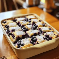 - 2 cups fresh blueberries - 1 tablespoon lemon juice - 1 tablespoon cornstarch Fresh blueberries give a sweet and tangy taste. I love using ripe ones for the best flavor. Lemon juice adds brightness, cutting through sweetness. Cornstarch helps thicken the blueberry filling. It keeps the bars from being too runny. - 1 cup all-purpose flour - 1 cup rolled oats - 1 cup brown sugar - ½ teaspoon baking powder - ½ teaspoon baking soda - ½ teaspoon salt All-purpose flour makes the crumble base sturdy. Rolled oats add a nice texture. Brown sugar gives a rich, caramel-like taste. Baking powder and soda help the bars rise. Salt balances the sweetness. - 1 teaspoon vanilla extract - 1 teaspoon cinnamon - ½ cup unsalted butter, melted Vanilla extract adds depth to the bars. Cinnamon brings warmth and spice. For butter, unsalted is best to control salt levels. You can switch to salted if that's what you have. For the full recipe, click here. First, set your oven to 350°F (175°C). This temperature helps the bars bake evenly. You can either grease your 9x9 inch baking pan, or use parchment paper. I prefer parchment paper. It makes it easy to lift the bars out later. In a bowl, mix 2 cups of fresh blueberries with 1 tablespoon of lemon juice and 1 tablespoon of cornstarch. The lemon juice adds a nice zing, while the cornstarch helps thicken the filling. Gently fold the blueberries to coat them well. Set this mixture aside for a few minutes. This lets the flavors develop. In a separate large bowl, combine 1 cup of all-purpose flour, 1 cup of rolled oats, 1 cup of brown sugar, ½ teaspoon of baking powder, ½ teaspoon of baking soda, ½ teaspoon of salt, and 1 teaspoon of cinnamon. Mix these dry ingredients well. Then, pour in ½ cup of melted unsalted butter. Stir until the mixture looks crumbly. Reserve about 1 cup of this crumble for the topping. Now, press the remaining crumble mixture firmly into the bottom of your prepared pan. This forms a solid base layer. Next, spread the blueberry mixture evenly on top of the crumble base. Finally, sprinkle the reserved crumble mixture over the blueberries, covering them completely. Place the pan in the oven and bake for 30-35 minutes. Look for a golden brown top and bubbling blueberries. This means they are done! Once baked, remove the pan from the oven. Let the bars cool in the pan for at least 15 minutes before slicing them into squares. Enjoy your delicious blueberry crumble bars! For the complete recipe, check out the Full Recipe. To get the best crumble texture, focus on how you mix. Use your hands to combine the butter with dry ingredients. This method helps create a flaky and chunky crumble. Avoid over-mixing, as it can lead to a tough texture. Butter temperature plays a key role. Cold butter works best for a crumbly topping. If it’s too warm, it mixes too easily, leading to a dense texture. Aim for softened butter, but not melted. You can easily change the flavor of your bars. Try adding nuts or seeds for extra crunch. Chopped walnuts or sunflower seeds work great. Just mix them into the crumble. Experiment with different berries too. Raspberries or blackberries can give a unique twist. You can even mix berries for a fun flavor blend. Presentation matters, even for a simple dessert. Garnish your bars with powdered sugar. A light dusting adds a nice touch. You can also serve them with whipped cream on top. To showcase your dessert, slice the bars neatly. Arrange them on a colorful plate for a beautiful display. Pair with fresh berries or mint leaves for extra flair. This adds color and freshness to the table. For the full recipe, check out the [Full Recipe]. {{image_2}} To make gluten-free blueberry crumble bars, start by swapping out regular flour. You can use almond flour or a gluten-free all-purpose blend. These options work well without losing taste. For oats, make sure they are certified gluten-free. You can also adapt other ingredients like baking powder. Ensure it’s gluten-free too. Creating vegan blueberry crumble bars is easy. Replace butter with coconut oil or a vegan butter substitute. For eggs, use flaxseed meal or applesauce. These swaps help keep the bars moist and delicious. When it comes to sweeteners, consider maple syrup or agave nectar. These options add sweetness without eggs. You can also try other fruits in your crumble bars. Raspberries, strawberries, or peaches work well. If you switch fruits, adjust the sugar levels. Some fruits are sweeter than blueberries, so you might need less sugar. This keeps the bars tasty and balanced. Feel free to get creative with whatever fruit is in season! Store your blueberry crumble bars in the fridge for best taste. You can keep them at room temperature, but they may not last as long. Always use airtight containers or wrap them tightly. This helps keep the bars fresh and moist. If you choose to keep them out, place them in a cool, dry spot. To freeze your bars for later, cut them into squares first. Wrap each square in plastic wrap, then place them in a freezer bag. This way, they last longer, and you can grab one anytime. When you’re ready to eat, take a bar out and let it thaw in the fridge. For a quick treat, you can also microwave it for about 20 seconds. This warms it up nicely. You can store these bars in the fridge for up to a week. In the freezer, they can last for about three months. Look for signs like mold or an off smell to know if your dessert has gone bad. If the texture becomes dry or hard, it’s best to toss it. Enjoy your blueberry crumble bars fresh to savor their full flavor! Yes, you can use frozen blueberries. They are convenient and save time. However, they can make the mixture watery. This may change the texture of your bars. If you use frozen berries, do not thaw them first. Also, add a little extra cornstarch to help absorb the moisture. This way, you still get a great flavor and texture. You can tell the bars are done when the top turns golden brown. The blueberries should bubble around the edges. A toothpick inserted in the center should come out clean or with a few crumbs. Set a timer for 30 to 35 minutes. Keep an eye on them as they bake. Blueberry crumble bars taste great with vanilla ice cream. You can also serve them with whipped cream. They go well with a fruit salad or yogurt too. For drinks, pair them with lemonade or iced tea. These options will balance the sweetness and enhance your dessert experience. For the complete recipe and details on Blueberry Crumble Bars, check out the [Full Recipe]. Blueberry crumble bars combine fresh blueberries and simple ingredients. I covered essential baking staples and optional flavor enhancers to enrich your bars. Follow the detailed steps for prepping, mixing, and baking, while using my tips and tricks for the perfect texture. Remember, you can switch things up with gluten-free or vegan options. Store them right to keep them fresh. Now, enjoy your delicious blueberry crumble bars or share them with friends. Your baking journey is just beginning!
