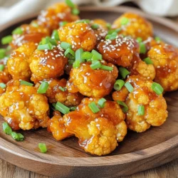 - Cauliflower - Olive oil - Honey - Sriracha sauce - Soy sauce (or tamari) - Garlic powder - Smoked paprika - Salt and pepper - Chopped green onions - Sesame seeds When making Air Fryer Honey Sriracha Cauliflower, the right ingredients matter. First, you need a medium head of cauliflower. Cut it into bite-sized florets for even cooking. Next, gather three tablespoons of olive oil. This helps the cauliflower get crispy. For sweetness, use three tablespoons of honey. Honey pairs well with Sriracha, which adds heat. You will need two tablespoons of Sriracha sauce for that spicy kick. The additional ingredients enhance the flavor. Soy sauce or tamari adds depth. Garlic powder and smoked paprika bring warmth. Don't forget to season with salt and pepper to taste. Finally, garnishing makes the dish pop. Chopped green onions add freshness. Sesame seeds provide crunch. For the full recipe, check the instructions to create this bold flavor dish! First, gather your ingredients. In a large bowl, combine the olive oil, honey, Sriracha sauce, soy sauce, garlic powder, smoked paprika, salt, and pepper. Use a whisk to mix them well. A good marinade is key. It helps the cauliflower soak up all the tasty flavors. Now, add the cauliflower florets to the bowl. Toss them gently in the marinade until they are all coated. This step is important! Let the florets sit for about 15 to 20 minutes. This time allows them to absorb the flavors fully. Before you cook, preheat your air fryer to 375°F (190°C) for about 5 minutes. Once it's ready, place the marinated cauliflower florets in the air fryer basket. Make sure not to overcrowd them; this helps them cook evenly. You may need to do this in batches. Cook the cauliflower for 12 to 15 minutes. Remember to shake the basket halfway through. This will help them get golden brown and crispy. Enjoy your Air Fryer Honey Sriracha Cauliflower! For the full recipe, check [Full Recipe]. To get that crunchy texture, you should set your air fryer to 375°F (190°C). This temperature cooks the cauliflower just right. Make sure not to overcrowd the basket. If you pile in too many florets, they will steam instead of crisp. Cook them in batches if needed. This way, every piece gets that perfect crunch. You can make this dish even better by adding your favorite spices or herbs. A pinch of cayenne can boost the heat. Or try adding Italian herbs for a twist. If you want more sweetness, add a bit more honey. To increase the heat, just add extra Sriracha. Taste the sauce before you marinate your cauliflower to find your best balance. This Honey Sriracha Cauliflower is a great appetizer, snack, or side dish. Pair it with a creamy dip like ranch or Greek yogurt. The coolness of the dip balances the heat perfectly. For a beautiful presentation, serve it on a nice platter. Garnish with chopped green onions and sesame seeds for extra color. This makes the dish look as good as it tastes. Check out the Full Recipe for more details! {{image_2}} You can switch up the sauce for your Air Fryer Honey Sriracha Cauliflower. Try using a sweet chili sauce for a milder taste. You might enjoy a garlic soy sauce for more depth. If you want a vegan option, maple syrup works great instead of honey. It adds sweetness without animal products. If you need gluten-free options, use tamari instead of soy sauce. This keeps the dish safe for those with gluten issues. For low-carb diets, you can skip the honey or use a sugar substitute. This keeps the flavor fresh without the carbs. You can make this dish without an air fryer. Oven roasting is a great option. Just preheat the oven to 425°F (220°C). Spread the marinated cauliflower on a baking sheet and roast for about 20-25 minutes. Stir halfway for even cooking. Stovetop sautéing is another method. Heat a pan with a bit of olive oil. Add the marinated cauliflower and cook for 10-15 minutes. Stir often until the florets are tender and golden. For all these methods, the key is to get that crispy texture. Use the [Full Recipe] for more details on preparation. To store your leftover Air Fryer Honey Sriracha Cauliflower, place it in an airtight container. This helps keep moisture in while preventing other smells from mixing in. You can store it in the fridge for about 3 to 4 days. If you want to keep it fresh longer, think about freezing it. You can reheat the cauliflower in the air fryer or microwave. The air fryer is best for crispiness. To do this, set it to 350°F (175°C) and reheat for about 5 to 7 minutes. Shake the basket halfway through to ensure even heating. The microwave is quicker but may make it soft. If you use the microwave, heat in short bursts. To freeze the cauliflower, let it cool first. Then, spread it out on a baking sheet to freeze. Once frozen, transfer it to a freezer bag or container. This way, you avoid clumping. You can store it for up to 3 months. When you want to eat it, thaw it overnight in the fridge. To reheat, use the air fryer for the best texture. Yes, you can use frozen cauliflower. When using frozen cauliflower, thaw it first. Drain any excess water. You may need to cook it a bit longer. Keep an eye on the texture so it gets crispy. Honey Sriracha Cauliflower makes a great side dish. You can serve it with grilled chicken or fish. It also pairs well with fried rice or quinoa. For a lighter option, try it with a fresh salad. To add more heat, increase the Sriracha sauce. You can also add red pepper flakes. Another option is to use a spicier chili sauce. Taste as you go to find your perfect level of heat. Yes, this recipe is great for meal prep. You can make a large batch and store it. Just refrigerate it in an airtight container. It lasts about 3-4 days. Reheat it in the air fryer to keep it crispy. Absolutely! Doubling the recipe is easy. Just make sure your air fryer can fit all the cauliflower. You may need to cook it in batches. Adjust the cooking time if needed, checking for doneness. This blog post covered how to make Honey Sriracha Cauliflower from start to finish. We discussed the main and additional ingredients, plus tips for marinating and cooking. You learned about variations and how to store leftovers while keeping them tasty. Remember, you can adjust flavors and experiment with cooking methods. Enjoy your crispy, flavorful dish! Follow the steps, and don’t be afraid to try your own twist! Happy cooking!