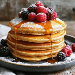 - 1 cup almond flour - 2 tablespoons coconut flour - 2 tablespoons sugar or maple syrup - 1 teaspoon baking powder - 1/4 teaspoon salt - 2 large eggs - 1/2 cup milk (dairy or non-dairy) - 1 teaspoon vanilla extract - 1 tablespoon melted coconut oil (plus extra for the pan) These ingredients create a simple yet tasty pancake. Almond flour is the star. It gives a nutty flavor and a soft texture. Coconut flour adds a bit of sweetness and helps absorb moisture. You can choose sugar or maple syrup for sweetness. Baking powder makes the pancakes fluffy, while salt enhances the taste. For the wet mix, eggs bind the batter. Milk adds creaminess. You can use dairy or non-dairy options. Vanilla extract gives a warm, sweet note that pairs well with pancakes. Finally, melted coconut oil not only adds flavor but also helps keep the pancakes from sticking to your pan. Using the right ingredients is key. Each one plays a role in making your pancakes light and delicious. 1. Whisk together dry ingredients: In a large bowl, add 1 cup of almond flour, 2 tablespoons of coconut flour, 2 tablespoons of sugar or maple syrup, 1 teaspoon of baking powder, and 1/4 teaspoon of salt. Mix these well with a whisk. This helps blend all the dry bits evenly. 2. Mix wet ingredients separately: In another bowl, beat 2 large eggs. Then add 1/2 cup of milk, 1 teaspoon of vanilla extract, and 1 tablespoon of melted coconut oil. Whisk these until smooth. This step adds moisture and flavor. 3. Combine dry and wet mixtures: Slowly pour the wet mix into the dry mix. Stir gently until just combined. Do not overmix! Let the batter sit for about 5 minutes. This helps it thicken for fluffier pancakes. 1. Preheat the skillet: Set a non-stick skillet or griddle on medium heat. Lightly grease it with coconut oil. This ensures pancakes do not stick. 2. Pour in the batter: Use a 1/4 cup measuring cup to scoop the batter. Pour it onto the heated skillet. This size gives you perfect pancakes. 3. Cooking time and flipping tips: Cook each pancake for about 2-3 minutes. Watch for bubbles forming on the surface. When you see them, it’s time to flip! Carefully turn the pancake and cook for another 2-3 minutes until golden brown. - Presentation tips: Stack the pancakes high on a plate. Top them with fresh berries, a drizzle of maple syrup, and a dusting of powdered sugar. This makes them look yummy and inviting. - Best toppings to consider: You can try sliced bananas, nuts, or yogurt for extra flavor. Get creative! These toppings will make each bite even better. Letting the batter rest is key for fluffiness. After mixing, let it sit for five minutes. This helps the almond flour soak up moisture. You will notice a thicker batter that makes better pancakes. Correct heat settings matter too. Preheat your skillet to medium heat. Too hot, and the pancakes burn. Too cool, and they won’t cook through. A good temperature helps make a golden, fluffy pancake. One common mistake is overmixing the batter. Mix until just combined. If you mix too much, the pancakes turn tough. Gentle folding helps keep them light and airy. Another mistake is not using enough oil on the skillet. Greasing with coconut oil is vital. If the skillet is not oiled well, the pancakes stick. A little extra oil makes flipping easy and keeps them intact. You can add spices for extra flavor. A pinch of cinnamon or nutmeg adds warmth. Vanilla extract is another great choice. It brings a nice sweetness to your pancakes. For sweeteners, you can use sugar or maple syrup. Maple syrup gives a rich flavor. You can also try honey or agave syrup. Each adds a unique touch to your pancakes. {{image_2}} You can make these pancakes even tastier by adding fruit. Berries are a great choice. You can mix in blueberries or strawberries right into the batter. They add a nice pop of flavor and color. Sliced bananas also work well. They bring sweetness and moisture to your pancakes. Another tip is to use applesauce instead of some liquid. Applesauce keeps the pancakes moist and adds a fruity twist. If you love crunch, try adding chopped nuts. Walnuts or pecans give a great texture. You can stir them into the batter right before cooking. Another option is to use almond butter. It adds a creamy texture and rich flavor. Just swirl a spoonful into the batter for a nutty surprise with every bite. You can modify this recipe to fit different diets. For a vegan version, use flax eggs instead of real eggs. Mix one tablespoon of ground flaxseed with three tablespoons of water. Let it sit for a few minutes to thicken. You can also swap the milk for a non-dairy option like almond milk or oat milk. For those needing sugar-free options, you can use a sugar substitute like stevia or erythritol. This keeps the sweetness without the sugar. To store leftover pancakes, place them in a container. Make sure to cool them first. Layer parchment paper between pancakes to avoid sticking. Seal the container tightly. They last in the fridge for 2-3 days. For reheating, I recommend using a skillet. Heat it on low. Add a little coconut oil to the pan. Place the pancakes in and cover with a lid. This keeps them warm and soft. You can also use a microwave. Just heat for 15-20 seconds. To freeze pancakes, let them cool completely first. Stack them with parchment paper between each pancake. Place the stack in a freezer bag. Squeeze out the air before sealing. They can last for up to 2 months in the freezer. When you want to eat them, take out the pancakes. Thaw them in the fridge overnight. For reheating, use a skillet or a microwave. If using a microwave, heat in short bursts. This keeps them from getting rubbery. Enjoy your fluffy pancakes anytime! Yes, almond flour pancakes are gluten-free. Almond flour comes from ground almonds. It does not contain wheat or any gluten. This makes it a safe choice for those with gluten intolerance or celiac disease. I find that these pancakes taste great and have a nice texture. They are a healthy option for breakfast or a snack. You can substitute almond flour with other gluten-free flours. Some good options include coconut flour, oat flour, or gluten-free all-purpose flour. However, each flour behaves a bit differently. For example, coconut flour absorbs more liquid. You may need to adjust the amount of liquid in your recipe. Oat flour gives a similar texture but has a different flavor. It's best to experiment to find the one you like best. If you need an egg substitute, you have several options. You can use flaxseed meal mixed with water. Mix 1 tablespoon of flaxseed meal with 2.5 tablespoons of water. Let it sit for a few minutes to thicken. Applesauce is another great choice. Use 1/4 cup of unsweetened applesauce for each egg. Mashed bananas work well too. Just remember, each substitute may change the flavor a bit. These almond flour pancakes are easy to make and taste great. We covered key ingredients, steps to cook, and tips for success. You learned about variations, how to store leftovers, and answered common questions. Enjoy your cooking journey. Explore different flavors and make these pancakes your own. With practice, you’ll master them in no time!