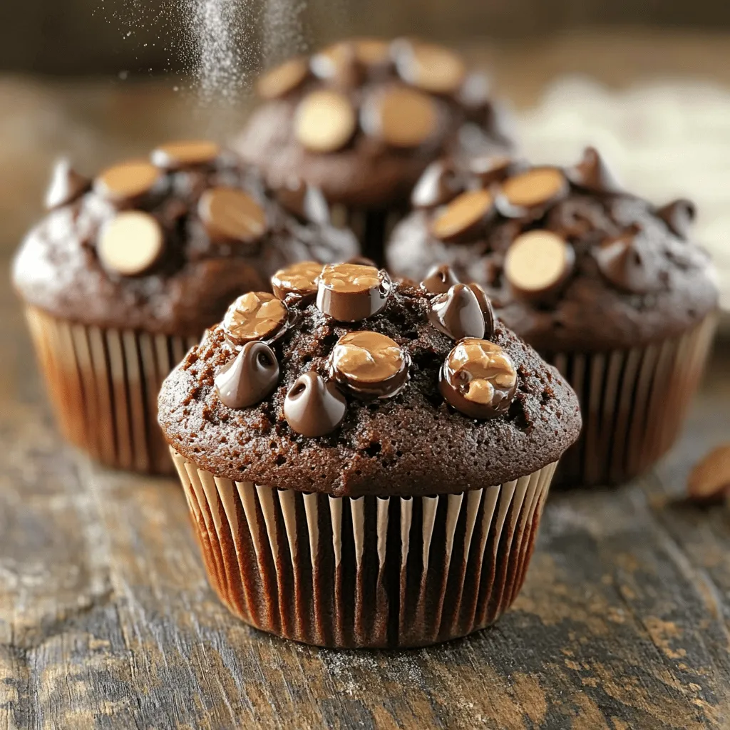 To make Bakery Style Chocolate Espresso Muffins, you need these key items: - 1 cup all-purpose flour - 1/2 cup cocoa powder - 1 teaspoon baking powder - 1/2 teaspoon baking soda - 1/4 teaspoon salt - 1/2 cup granulated sugar - 1/2 cup brown sugar, packed - 2 large eggs - 1/2 cup milk (or almond milk) - 1/4 cup vegetable oil - 2 teaspoons vanilla extract - 1 tablespoon instant espresso powder - 1 cup chocolate chips (dark or semi-sweet) Not all ingredients need to be set in stone. Here are some great swaps: - Use whole wheat flour instead of all-purpose flour for more fiber. - Swap cocoa powder for carob powder for a different flavor. - Try almond milk or oat milk in place of regular milk. - Replace vegetable oil with melted coconut oil for a richer taste. Want to spice up your muffins? Consider these fun extras: - Add 1/4 cup chopped walnuts for a nice crunch. - Toss in some dried cherries or cranberries for a fruity twist. - Use white chocolate chips instead of dark for a sweeter treat. Start by preheating your oven to 375°F (190°C). This step warms the oven for even baking. While the oven heats, prepare your muffin tin. You can line the tin with paper liners or lightly grease each hole with cooking spray. This helps the muffins pop out easily. In a medium bowl, combine the following dry ingredients: - 1 cup all-purpose flour - 1/2 cup cocoa powder - 1 teaspoon baking powder - 1/2 teaspoon baking soda - 1/4 teaspoon salt - 1/2 cup granulated sugar - 1/2 cup brown sugar, packed Whisk these together until they mix well. This combines air into the mix, which helps your muffins rise. In a large bowl, beat two large eggs until they are frothy. Then, add: - 1/2 cup milk (or almond milk) - 1/4 cup vegetable oil - 2 teaspoons vanilla extract - 1 tablespoon instant espresso powder Mix these until smooth. This step adds moisture and flavor to your muffins. Gradually add the dry mix to the wet mix. Stir gently until just combined. Avoid overmixing; a few lumps are alright. This keeps your muffins light and fluffy. Next, fold in: - 1 cup chocolate chips (dark or semi-sweet) - Optional: 1/4 cup chopped walnuts Ensure the chocolate and walnuts are evenly spread in the batter. Use a large spoon or ice cream scoop to fill each muffin cup about 3/4 full. This allows space for the muffins to rise. Bake your muffins in the preheated oven for 18-20 minutes. Check for doneness by inserting a toothpick into the center. If it comes out clean, your muffins are ready. Let them cool in the tin for 5 minutes before moving them to a wire rack. Enjoy the delightful aroma as they cool! To get that perfect muffin texture, mix your dry and wet ingredients separately. This helps keep the batter light. When combining them, stir gently. Overmixing can make your muffins dense. Aim for a few lumps in the batter. They will bake up light and fluffy. Use a good muffin tin for even baking. I suggest using paper liners for easy cleanup. A whisk helps mix dry ingredients well. A large mixing bowl is key for combining everything. Finally, have a toothpick ready to check if your muffins are done. One common mistake is overmixing the batter. This makes muffins tough. Another mistake is not preheating the oven. Always preheat to 375°F (190°C). Lastly, avoid filling the muffin cups too high. Filling them 3/4 full ensures they rise nicely. Serve your muffins warm, right out of the oven. They taste best when fresh. You can dust them with powdered sugar for a sweet touch. A drizzle of melted chocolate adds a gourmet feel. Enjoy them with a cup of coffee or tea for a delightful snack. {{image_2}} You can switch things up with flavors. Try adding peanut butter to your muffins. Use 1/2 cup of creamy peanut butter. Mix it with the wet ingredients. This gives a nutty taste with chocolate. You can also use different types of chocolate. White chocolate chips or milk chocolate work well, too. Each variation brings a new twist to your muffin. To make gluten-free muffins, use gluten-free flour. Look for a blend that works for baking. Replace the all-purpose flour with this blend in equal amounts. Check that your cocoa powder is gluten-free. Also, ensure your baking powder is certified gluten-free. This way, everyone can enjoy these tasty muffins! For a vegan version, you can replace the eggs. Use 1/4 cup of unsweetened applesauce for each egg. Swap milk for almond milk or soy milk. Choose a plant-based oil, like coconut oil. Don’t forget to check that your chocolate chips are dairy-free. These small changes keep the flavor while making them vegan-friendly. To keep your bakery style chocolate espresso muffins fresh, store them in an airtight container. This helps to lock in moisture and flavor. You can also use plastic wrap for an extra layer of protection. If you want to keep them warm, a cloth or paper towel can help. Avoid places with high heat or direct sunlight, as this can dry them out. When stored properly at room temperature, these muffins can last up to three days. If you put them in the fridge, they may last up to a week. However, the fridge can change their texture and make them a bit dry. If you want to keep them longer, freezing is the best option. Freezing muffins is simple and effective. First, let the muffins cool completely. Wrap each muffin tightly in plastic wrap or foil. Then, place them in a freezer-safe bag or container. They can stay frozen for up to three months. When you want to enjoy one, just take it out and let it thaw at room temperature. You can warm it in the oven for a few minutes for a fresh-out-of-the-oven taste. To make your muffins more chocolatey, use extra cocoa powder. You can add an extra 1/4 cup. This will deepen the flavor. Another option is to add more chocolate chips. Use a mix of dark and semi-sweet for richness. You can also try melting some chocolate and mixing it in the batter. Yes, you can use fresh espresso. Just brew a strong shot and cool it down. Use about 1 tablespoon of the brewed espresso in place of the instant espresso. This will give your muffins a richer coffee flavor. Be careful not to add too much liquid. Adjust other liquids in the recipe to maintain the right batter consistency. You can use several options for eggs. Common substitutes include 1/4 cup applesauce, 1/4 cup yogurt, or 1/4 cup mashed banana. These will help bind the muffins and add moisture. Flaxseed meal is another option. Mix 1 tablespoon of flaxseed meal with 2.5 tablespoons of water, let it sit for 5 minutes, and use it as one egg. To check if your muffins are done, insert a toothpick in the center. If it comes out clean, they are done. The tops should look slightly domed and firm to the touch. The edges may start to pull away from the muffin tin. If you see wet batter on the toothpick, bake for a few more minutes. In this blog post, we explored the secrets to making perfect muffins. We covered ingredients, step-by-step instructions, and useful tips. You learned about substitutes, adjustments for diets, and how to store muffins. Remember, the right mix of ingredients and careful baking lead to great results. Experiment with flavors and enjoy your tasty treats! Happy baking, and may your muffins always be a hit!