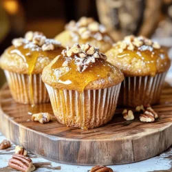 - 1 cup all-purpose flour - 1 cup whole wheat flour - 1 cup brown sugar, packed - 1 tablespoon baking powder - ½ teaspoon baking soda - ½ teaspoon salt - 1 teaspoon ground cinnamon - 1 cup milk - ½ cup unsalted butter, melted - 2 large eggs - 1 teaspoon vanilla extract - 1 cup chopped pecans - ½ cup pecan praline syrup To make delicious pecan praline muffins, gather these simple ingredients. Using both all-purpose and whole wheat flour gives a nice texture. The brown sugar adds sweetness and a lovely caramel flavor. Baking powder helps the muffins rise, while baking soda and salt balance the sweetness. Cinnamon adds warmth to the flavor. Milk makes the batter moist, and melted butter gives richness. Eggs help bind everything together, and vanilla adds depth. Chopped pecans provide a crunchy bite, and pecan praline syrup brings a sweet drizzle on top. These ingredients make the muffins simple yet tasty. You can find them all at your local store. Enjoy the process of mixing and baking! It’s all about creating joy in the kitchen. 1. Preheat your oven. Set it to 375°F (190°C) to get it hot. 2. Prepare the muffin tin. Line it with paper liners or spray it with non-stick spray. 3. Whisk dry ingredients. In a large bowl, mix the all-purpose flour, whole wheat flour, brown sugar, baking powder, baking soda, salt, and ground cinnamon. 1. Mix wet ingredients together. In another bowl, whisk the milk, melted butter, eggs, and vanilla extract until smooth. 2. Combine wet and dry ingredients. Pour the wet mixture into the dry mixture. Stir gently until just combined. Don’t overmix; it’s okay if there are some lumps. 1. Fold in pecans and praline syrup. Gently mix in the chopped pecans and half of the pecan praline syrup. Save the rest for later. 2. Distribute batter and bake. Fill each muffin liner about ¾ full with batter. Bake for 18-22 minutes. The muffins should turn golden brown. 3. Cooling the muffins. After baking, let the muffins cool in the tin for about 5 minutes. Then, move them to a wire rack to cool completely. Drizzle the remaining pecan praline syrup over the muffins once cooled for added sweetness. Avoiding overmixing: Mixing your batter too much can lead to tough muffins. Stir gently until just combined. A few lumps are okay! How to check for doneness: Insert a toothpick into the center of a muffin. If it comes out clean, they are done. If it has wet batter, bake a few more minutes. Presentation ideas: Serve muffins warm on a nice platter. Add a sprinkle of chopped pecans on top for a nice touch. Dust with powdered sugar for extra flair. Best accompaniments: Pair these muffins with coffee or tea. They also go well with a dollop of whipped cream or cream cheese. Adding spices or extras: Try adding a pinch of nutmeg or ginger for a warm spice kick. You can also mix in chocolate chips or dried fruits. Substitutions for dietary needs: For a gluten-free option, use almond flour or a gluten-free blend. You can swap milk for almond milk for a dairy-free version. {{image_2}} You can easily make these muffins fit your needs. If you want a gluten-free option, use gluten-free flour blends. Look for ones that measure cup-for-cup. This method keeps the texture nice and fluffy. For a dairy-free alternative, swap out milk for almond or oat milk. Use coconut oil instead of butter for a creamy texture. To add some fun, try mixing in chocolate chips. They melt and create a sweet surprise. You can also add fruits like blueberries or bananas. These fruits bring extra moisture and flavor. Just make sure to adjust the sugar if you use sweet fruits. Make these muffins special for the holidays. Add spices like nutmeg or ginger for a festive taste. You can even decorate with holiday sprinkles. Consider using local ingredients too. For example, try maple syrup instead of praline syrup. It gives a unique twist and supports local farmers. Store your pecan praline muffins at room temperature. Use an airtight container to keep them fresh. They stay good for about 2 to 3 days this way. If you live in a humid area, refrigeration may be necessary. The cold can help prevent mold from forming. However, it might change the texture slightly. For long-term storage, freezing is your best bet. Wrap each muffin in plastic wrap, then place them in a freezer bag. This will keep them fresh for up to three months. When you’re ready to eat, simply thaw them at room temperature. To reheat muffins, use your oven. Preheat it to 350°F (175°C). Place the muffins on a baking sheet. Heat them for about 10 minutes. This method revives their soft texture and warms them nicely. You can also use the microwave for quick reheating. Place a muffin on a microwave-safe plate. Heat it for about 15-20 seconds. If you want to keep them fresh, cover with a damp paper towel. This helps avoid drying out the muffins. Enjoy your warm pecan praline muffins with a drizzle of syrup! How do I know when the muffins are done? You can check if the muffins are done by inserting a toothpick into the center. If it comes out clean, the muffins are ready. They should also be golden brown on top. Can I make the batter ahead of time? Yes, you can make the batter ahead of time. Mix the dry and wet ingredients separately. Combine them just before baking for the best texture. What can I substitute for pecans? You can use walnuts or almonds instead of pecans. Both nuts will add a nice crunch and flavor. How long do the muffins stay fresh? These muffins stay fresh for about three days at room temperature. You can also freeze them for up to three months. Just make sure to store them in an airtight container. You learned how to make delicious pecan praline muffins in this post. We covered ingredients, step-by-step instructions, and useful tips. Remember to watch your mixing and check for doneness. You can also swap ingredients to fit your needs and experiment with flavors. Store them properly, and you’ll enjoy fresh muffins for days. Baking should be fun and creative. Go ahead, try out these recipes, and impress your family and friends with your new baking skills!