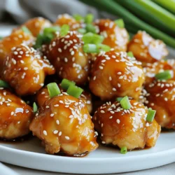 - 1 pound boneless, skinless chicken thighs, cut into bite-sized pieces - 1/4 cup low-sodium soy sauce - 2 tablespoons honey - 2 tablespoons rice vinegar - 1 tablespoon sesame oil - 2 cloves garlic, minced - 1 teaspoon fresh ginger, grated The key to great Air Fryer Teriyaki Chicken Bites is in the main ingredients. I love using boneless, skinless chicken thighs because they stay juicy and tender. The marinade adds so much flavor. Soy sauce gives it a salty taste. Honey adds sweetness, while rice vinegar brings a slight tang. Sesame oil gives a rich depth, and garlic and ginger add a lovely kick. Mixing these ingredients creates a delicious base for our chicken. - 1 tablespoon cornstarch - 1 tablespoon sesame seeds - 2 green onions, sliced (for garnish) After marinating, we coat the chicken with cornstarch. This step gives it a nice crunch when cooked. Sesame seeds add a nutty flavor and a beautiful look. Finally, sliced green onions bring freshness and color to the dish. Together, these ingredients complete our tasty meal. First, gather your ingredients for the marinade. In a medium bowl, mix together: - 1/4 cup low-sodium soy sauce - 2 tablespoons honey - 2 tablespoons rice vinegar - 1 tablespoon sesame oil - 2 cloves garlic, minced - 1 teaspoon fresh ginger, grated Stir well to blend all the flavors. This step is key to making your chicken tasty. Next, add the chicken thighs cut into bite-sized pieces. Make sure every piece is covered in the marinade. Cover the bowl and place it in the fridge. Let it sit for at least 30 minutes. You can also let it marinate for up to 2 hours for more flavor. After marinating, take the chicken out of the fridge. Let any extra marinade drip off. Now, sprinkle 1 tablespoon of cornstarch over the chicken. Toss the chicken gently to coat it well. This will help give your chicken a nice crunch. Next, preheat your air fryer to 400°F (200°C). It usually takes about 5 minutes. Once preheated, place the chicken bites in a single layer in the air fryer basket. If your basket is small, cook in batches. Air fry the chicken for 12-15 minutes. Halfway through, shake the basket to ensure even cooking. The chicken should be golden brown and fully cooked when done. Now, remove the chicken from the air fryer carefully. To make it extra special, drizzle the reserved marinade over the chicken. Make sure to cook this marinade in a pan first to ensure it is safe to eat. Finally, sprinkle sesame seeds on top and add sliced green onions for a fresh touch. This adds a nice pop of color and flavor, making your dish look beautiful! Enjoy your Air Fryer Teriyaki Chicken Bites! To make your teriyaki chicken bites even tastier, let them marinate longer. If you keep them in the marinade for up to two hours, they soak up more flavor. This makes each bite more delicious. You can also adjust the honey for sweetness. If you like it sweeter, add an extra teaspoon. For a less sweet flavor, reduce the honey by a teaspoon. Getting that perfect crispy texture is key. Here are some tips for achieving crispy bites. First, coat the chicken with cornstarch evenly. This helps create that nice crunch. Also, be careful with the air fryer capacity. If you crowd the basket, the chicken won’t cook evenly. Air fry in small batches if needed. This way, each piece gets the heat it needs to be golden brown. {{image_2}} You can change the protein in this dish. While chicken thighs are great, chicken breast works too. For a plant-based option, try tofu. Just cut it into bite-sized pieces like the chicken. You can also swap out the teriyaki sauce. Store-bought brands vary in taste. You can mix up your own sauce at home. Simply use soy sauce, honey, and a bit of rice vinegar. Adjust the ingredients to suit your taste. Pair your teriyaki chicken bites with tasty sides. Rice is a classic choice. You can use white rice, brown rice, or even cauliflower rice for a low-carb option. Steamed or roasted vegetables add color and nutrition. Broccoli or snap peas work well here. Garnishes can elevate your dish. Fresh cilantro adds a zesty touch. Squeezing lime juice on top gives a nice brightness. You can also use sesame seeds for extra crunch. These small changes can make your meal even more delightful. To keep your Air Fryer Teriyaki Chicken Bites fresh, store them properly. Place the cooled chicken in an airtight container. This helps lock in flavor and moisture. You can refrigerate it for up to three days. For longer storage, freeze the chicken bites. Use a freezer-safe bag or container. Make sure to remove as much air as possible. Label the container with the date. The chicken will stay fresh for about three months in the freezer. When reheating, your goal is to keep that crispy texture. The air fryer is your best friend here. Preheat it to 375°F (190°C). Place the chicken bites in a single layer. Heat them for about 5-7 minutes. Shake the basket halfway through for even heating. If you use a microwave, the chicken may lose its crispiness. If you must use it, place a paper towel under the chicken. This helps absorb some moisture. Enjoy your tasty chicken bites like they are fresh from the fryer! You should marinate the chicken for at least 30 minutes. This helps the meat soak up the flavors. For a stronger taste, marinate for up to 2 hours. The longer the chicken sits, the more delicious it becomes. Yes, you can! If you don’t have an air fryer, use a conventional oven. Preheat your oven to 400°F (200°C). Place the chicken bites on a baking sheet lined with parchment paper. Bake for about 20-25 minutes, flipping halfway through. This method also gives you tasty chicken bites, just with a different texture. These chicken bites pair well with steamed rice or quinoa. You can also add some stir-fried vegetables for a healthy side. A fresh salad or a light cucumber salad offers a great balance. The sweet and savory flavors of the chicken shine through with these options. This blog post covered how to make delicious Air Fryer Teriyaki Chicken Bites. We explored the key ingredients like chicken thighs and a tasty marinade. I shared easy steps for marinating and cooking, plus tips for perfecting flavor and texture. You can try variations with different proteins and sauces. Don't forget to store leftovers properly for later enjoyment. With these insights, you can create tasty meals with confidence. Enjoy cooking and experimenting with your own twists!