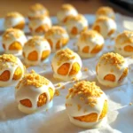 - 1 package (15.25 oz) Pumpkin Spice Oreo cookies - 8 oz cream cheese, softened - 1 cup white chocolate chips - 1 tablespoon coconut oil - 2 tablespoons crushed graham crackers for garnish - 1/2 teaspoon pumpkin pie spice These ingredients make the No-Bake Pumpkin Oreo Truffles simple yet delicious. The Pumpkin Spice Oreo cookies bring a rich flavor that fits well with the cream cheese. The white chocolate chips add sweetness and a nice coating. You can also use coconut oil to help the chocolate melt smoothly. The graham crackers give a fun texture on top of the truffles. If you love pumpkin spice, a bit of pumpkin pie spice adds more warmth to the flavor. All these choices make this treat a must-try! To start, take your Pumpkin Spice Oreo cookies. You will need to crush them into fine crumbs. You can use a food processor for this. If you don’t have one, place the cookies in a ziplock bag. Then, roll them with a rolling pin until they are crushed. Once you have your crumbs, add in the softened cream cheese. This makes the mixture creamy and smooth. Next, stir in one teaspoon of vanilla extract and half a teaspoon of pumpkin pie spice. Mix everything until it forms a dough. You can use a spatula or your hands for this step. Make sure it’s well combined for the best flavor. Now it’s time to shape the mixture into truffles. Use a small cookie scoop, about one tablespoon, to scoop the dough. Roll it into small balls with your hands. Place them on a parchment-lined baking sheet. Once you have shaped all the mixture, put the tray in the fridge. Chill the truffles for about 30 minutes. This helps them firm up and hold their shape. While your truffles chill, it’s time to prepare the coating. In a microwave-safe bowl, add one cup of white chocolate chips and one tablespoon of coconut oil. Heat this mixture in the microwave. Do it in 30-second intervals, stirring in between until it’s smooth. Take each chilled truffle and dip it into the melted white chocolate. Use a fork for this step. Let the excess chocolate drip off before placing the truffle back on the baking sheet. While the chocolate is still wet, sprinkle crushed graham crackers on top for a nice finish. After you coat all the truffles, return them to the fridge for about 15-20 minutes. This will help the chocolate set. Now, you have delicious No-Bake Pumpkin Oreo Truffles ready to enjoy! To make great truffles, start with softened cream cheese. This step is key. Softened cream cheese blends well with the cookie crumbs. If it's cold, it won't mix nicely. The mix may end up lumpy. Ensure you mix all the ingredients evenly. Use a spatula or your hands. Take your time to combine the cream cheese, vanilla, and pumpkin pie spice with the cookie crumbs. A good mix gives a smooth texture. It helps your truffles hold together nicely. Melting white chocolate can be tricky. To do this well, use a microwave-safe bowl. Heat it in 30-second bursts. Stir in between each burst. This way, you avoid burning the chocolate. If you notice any lumps, keep stirring. The heat will help smooth it out. If you want to try something different, consider using dark chocolate or milk chocolate. These can add a unique flavor twist. You could also coat the truffles in crushed nuts or sprinkles. This adds a fun crunch to each bite. {{image_2}} You can change the flavor of your truffles easily. Try using different Oreo flavors. For example, you might use regular Oreos for a classic taste. Golden Oreos add a fun twist with their vanilla flavor. Mint Oreos can bring a refreshing touch, too. You can also add nuts or sprinkles. Chopped nuts add a nice crunch. Try using finely crushed walnuts or pecans. Sprinkles can make your truffles more colorful. Use fall-themed sprinkles for a festive look. The options are endless, so get creative! If you need gluten-free options, it's simple. Look for gluten-free Oreo cookies. There are many brands that offer gluten-free choices. You can swap the cream cheese with a gluten-free cream cheese alternative. For vegan alternatives, use vegan cream cheese. You can also choose dairy-free chocolate chips. This way, you can enjoy the truffles without animal products. With these swaps, everyone can enjoy these tasty treats! To keep your No-Bake Pumpkin Oreo Truffles fresh, use an airtight container. This helps prevent them from drying out. A glass or plastic container works well. Line the bottom with parchment paper. This makes it easy to remove the truffles later. Store the container in the fridge. The cool air keeps the truffles firm and tasty. They stay good for about a week. If you want to enjoy them longer, freezing is a great option. To freeze your truffles, first, place them in a single layer on a baking sheet. This helps them freeze without sticking together. After a few hours, they will be firm. Transfer the frozen truffles to an airtight container or a ziplock bag. When you want to eat one, take it out and let it sit at room temperature. This usually takes about 15-20 minutes. Avoid using the microwave to thaw them. This can change their nice texture. Enjoy your frozen treats anytime! No-Bake Pumpkin Oreo Truffles will last for about one week in the fridge. Store them in an airtight container. This keeps them fresh and tasty. If you want to enjoy them later, you can freeze them. They can last up to three months in the freezer. Just remember to let them thaw in the fridge before serving. Yes, you can use regular Oreos. However, the flavor will change. Pumpkin Spice Oreos give a warm spice taste that fits fall. Regular Oreos will taste more chocolatey and less pumpkin. You might also want to add a bit more pumpkin pie spice for flavor if you switch. You can mix in many fun ingredients! Here are some ideas: - Chopped nuts like pecans or walnuts for crunch - Mini chocolate chips for extra sweetness - Crushed candy corn for a festive touch - Sprinkles for a colorful finish Feel free to get creative! Each addition can give your truffles a unique twist. In this blog post, we explored how to make No-Bake Pumpkin Oreo Truffles. We covered key ingredients like Pumpkin Spice Oreos, cream cheese, and white chocolate. I shared step-by-step instructions for preparing, shaping, and coating the truffles. We discussed tips for perfect texture and variations to try. Remember, storing and freezing your truffles properly keeps them fresh. Enjoy making these treats, and don't hesitate to experiment with your favorite flavors. The fun is in creating and sharing your unique twist!