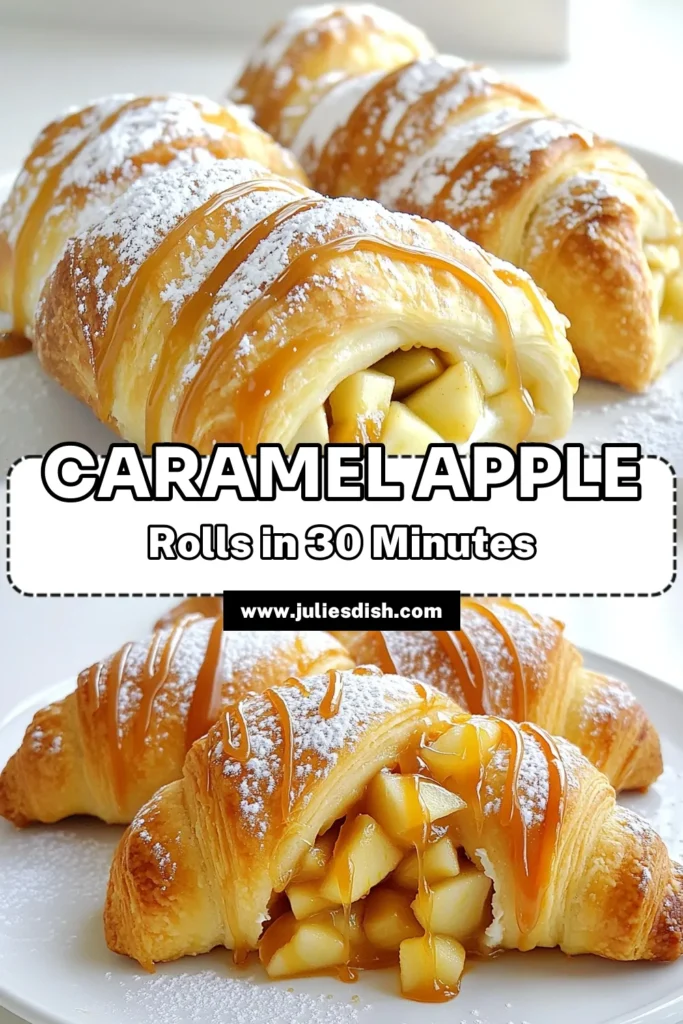 Indulge in the sweet delight of Caramel Apple Cheesecake Crescent Rolls with this easy recipe! These golden, flaky rolls filled with creamy cheesecake, apple chunks, and rich caramel are perfect for dessert or a cozy gathering. In just 30 minutes, you can treat yourself to a heavenly dessert that everyone will love. Click to explore the full recipe and bring this tasty creation to life in your kitchen! #CheesecakeCrescentRolls #CaramelAppleDessert #EasyBaking #DeliciousRecipes