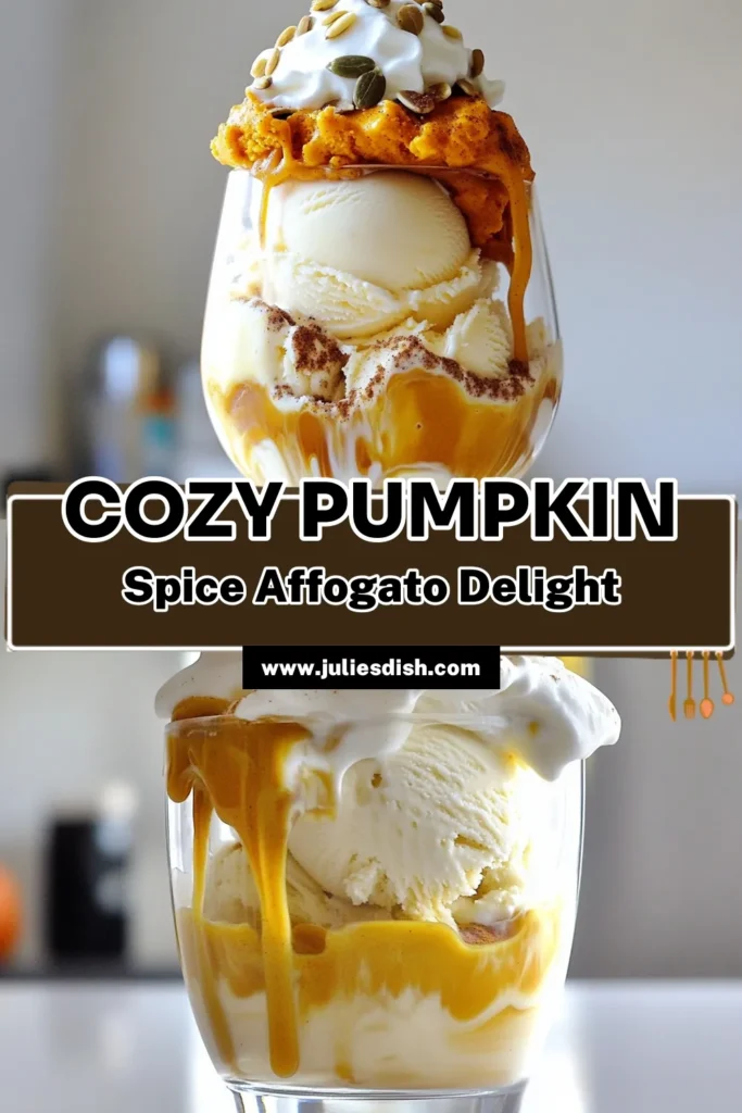 Experience the ultimate fall treat with this delicious Pumpkin Spice Affogato! This delightful dessert combines rich espresso, creamy vanilla ice cream, and warm pumpkin spice for a cozy indulgence that's perfect for chilly days. Ready in just 15 minutes, it's an easy way to impress your guests or enjoy a sweet moment for yourself. Click to get the full recipe and enjoy this seasonal favorite! #PumpkinSpiceAffogato #FallDesserts #CoffeeLovers #PumpkinRecipe