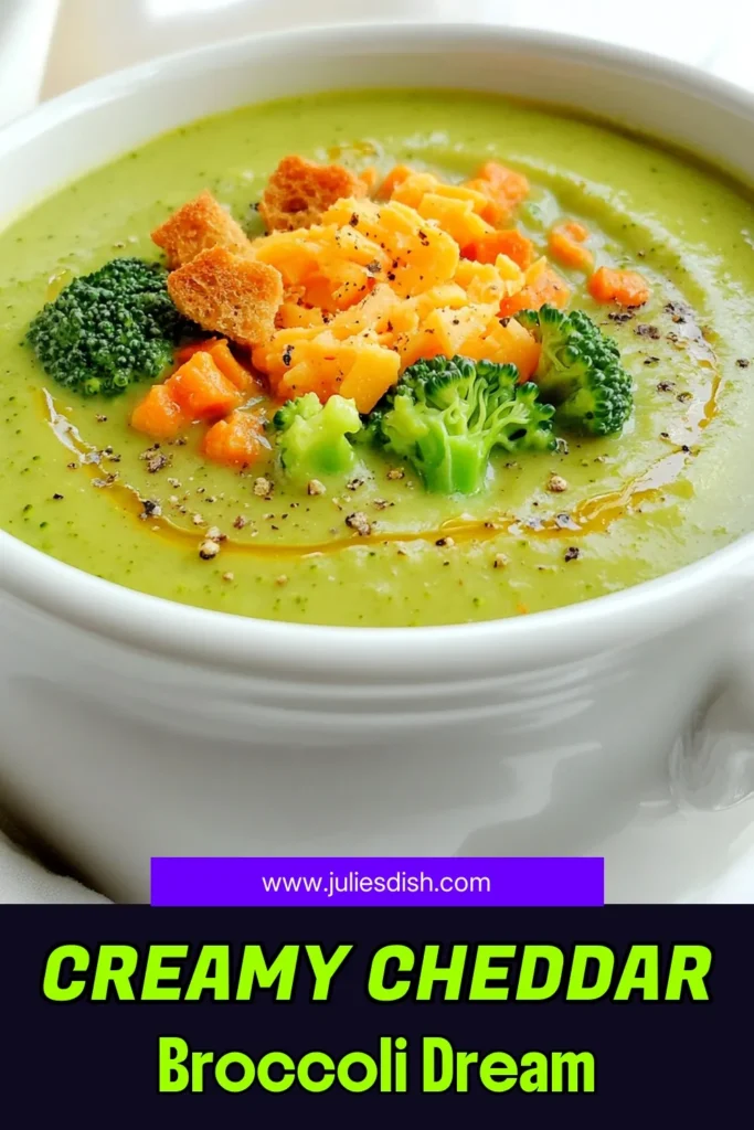 Indulge in this Creamy Cheddar Broccoli Bliss recipe that bursts with flavor and comfort! Perfect for any day, this easy slow cooker soup combines fresh broccoli, hearty carrots, and rich cheddar cheese for an irresistible dish your family will love. Get started in just 15 minutes and enjoy creamy goodness in every bite. Click through to explore the full recipe and elevate your mealtime today! #SoupRecipes #SlowCooker #ComfortFood #HealthyEating