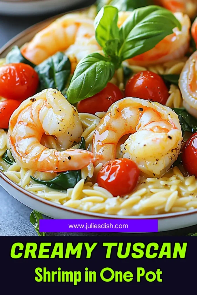 Elevate your weeknight dinners with this One-Pot Creamy Tuscan Shrimp Orzo recipe! Enjoy a delightful blend of succulent shrimp, tender orzo, fresh spinach, and creamy sauce all cooked together for effortless clean-up and maximum flavor. Perfect for busy nights, this dish is quick, simple, and packed with Italian-inspired goodness. Click through to uncover the full recipe and impress your family with this delicious meal!
