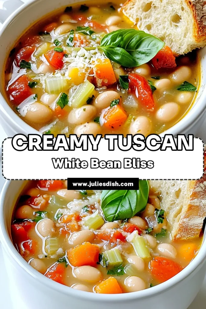 Warm up with a delicious Slow Cooker Tuscan White Bean Soup that's perfect for any time of year! This easy recipe combines hearty white beans, fresh veggies, and aromatic herbs for a cozy meal. Simply toss everything into your slow cooker and let it do the work. Ready to indulge? Click through for the full recipe and step-by-step instructions to create this comforting dish at home. #SlowCookerRecipes #HealthySoup #ComfortFood #BeansandLegumes