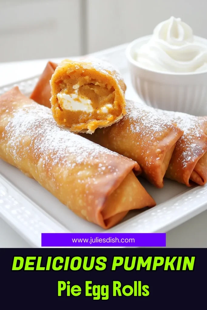 Indulge in the ultimate fall treat with these delicious Pumpkin Pie Egg Rolls! Combining creamy pumpkin puree and spices wrapped in crispy egg roll wrappers, they're perfect for any occasion. Easy to make in just 30 minutes, these sweet bites are sure to impress your family and friends. Click to explore this delightful recipe and bring a taste of autumn to your table! #PumpkinPieEggRolls #FallTreats #DessertRecipe #AirFryerRecipes