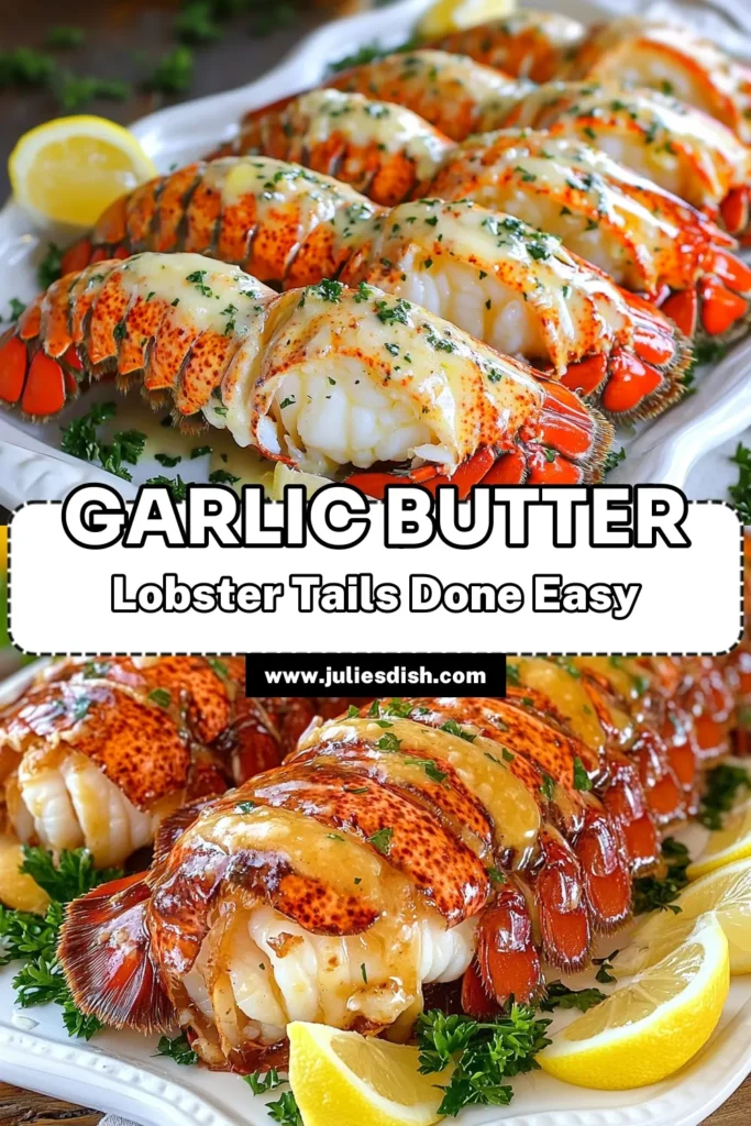 Indulge in a gourmet experience with this simple Garlic Butter Lobster Tails recipe! Perfectly baked and infused with rich garlic butter, these lobster tails are a true delight. Just follow the easy steps to create a restaurant-quality dish at home that's perfect for special occasions or a fancy dinner. Don’t miss out on impressing your guests—click through for the full recipe and tips! #GarlicButterLobsterTails #SeafoodRecipes #LobsterLovers #EasyCooking