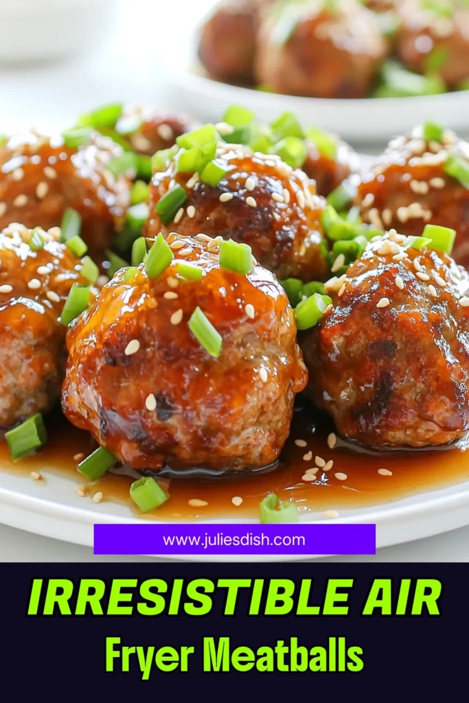 Try these delicious Air Fryer Honey Garlic Meatballs that are perfect for a quick meal or a tasty snack! Made with ground chicken or turkey and a sweet and savory sauce, these meatballs are crispy on the outside and juicy on the inside. Ready in just 30 minutes, they are easy to make and sure to impress your family and friends. Click through for the full recipe and get cooking today! #AirFryerRecipes #Meatballs #EasyDinner #HealthyEating