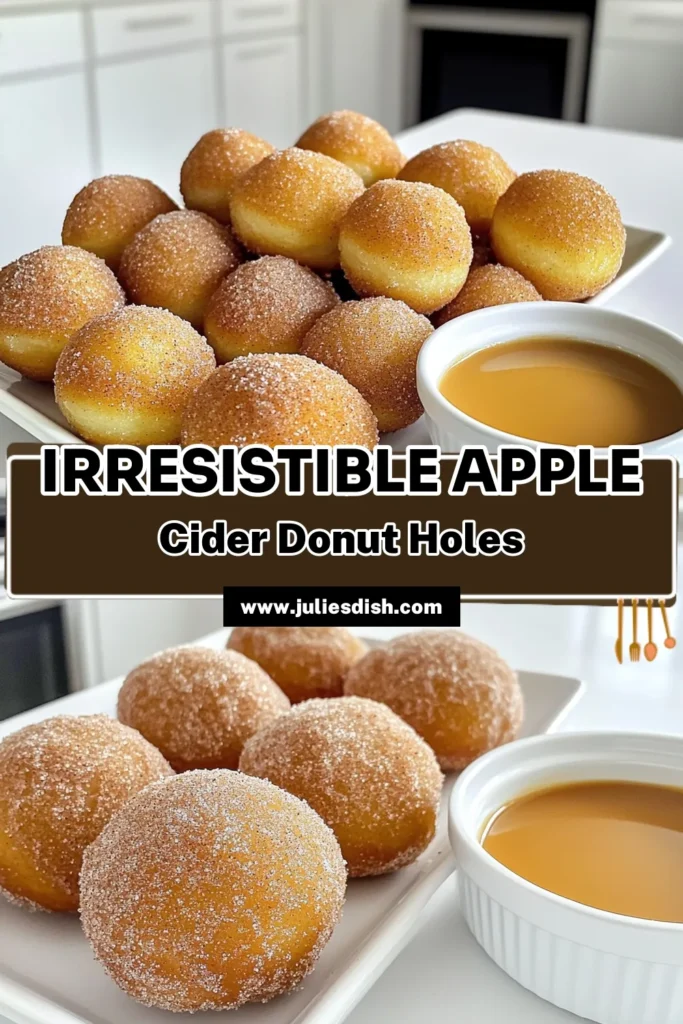 Indulge in the deliciousness of homemade Apple Cider Donut Holes with this easy recipe! Packed with the warm flavors of cinnamon and nutmeg, these fluffy treats are perfectly complemented by a rich caramel dip. Perfect for fall gatherings or cozy weekends, grab your ingredients and get ready to delight your friends and family. Click through to explore the full recipe and enjoy every bite! #AppleCiderDonutHoles #FallBaking #HomemadeTreats #DessertRecipes