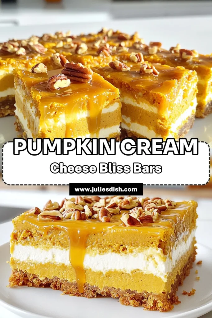 Indulge in the flavors of fall with these delightful Pumpkin Cream Cheese Bars with Caramel! Perfectly spiced and creamy, these bars are a must-try for your autumn dessert table. With simple ingredients and easy steps, you’ll have a delicious treat ready in no time. Click through for the full recipe and wow your family and friends with this seasonal favorite! #PumpkinBars #FallBaking #DessertRecipe #EasyRecipes