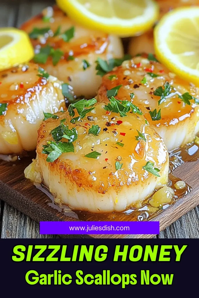 Indulge in a delicious Honey Lemon Garlic Scallops recipe that’s sure to impress! This simple yet elegant dish combines sweet honey, zesty lemon, and savory garlic to create a mouthwatering experience. Ready in just 15 minutes, these scallops are perfect for a quick weeknight dinner or a special occasion. Click through to explore the full recipe and elevate your seafood game tonight! #Scallops #SeafoodRecipes #EasyDinner #QuickMeals