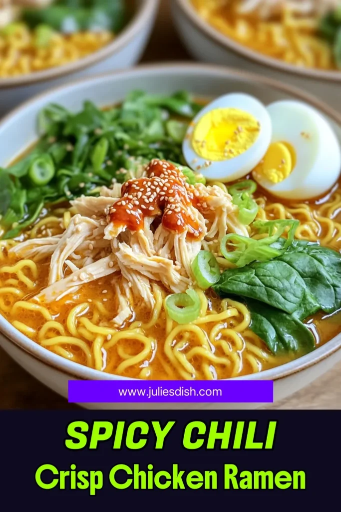 Discover the ultimate comfort food with this Chili Crisp Chicken Ramen recipe! Packed with flavor and easy to make, this dish combines tender chicken thighs, vibrant spinach, and instant ramen noodles in a deliciously spicy broth. Perfect for cozy nights or a quick meal, you'll want to try this recipe again and again. Click through to explore the full recipe and make your next meal unforgettable!