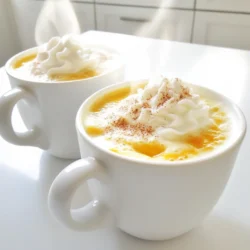 - 2 cups of whole milk - 1 cup of heavy cream - 1 cup of white chocolate chips - 1/2 cup of pumpkin puree - 1 tablespoon of pumpkin pie spice - 1 teaspoon of vanilla extract - 1/4 cup of maple syrup (optional) - Whipped cream (for topping) - Ground cinnamon (for garnish) To make this tasty pumpkin spice white hot chocolate, gather these simple ingredients. Whole milk and heavy cream form a creamy base. White chocolate chips add sweetness and rich flavor. Pumpkin puree brings that warm fall taste. Pumpkin pie spice gives it a cozy feel, while vanilla extract enhances the flavor. If you want extra sweetness, add maple syrup. Don't forget the whipped cream! It makes the drink feel special. A sprinkle of ground cinnamon on top adds a nice touch. Using fresh ingredients ensures a great taste. Try to use high-quality white chocolate chips for the best flavor. Enjoy the warming aroma and flavors coming together in your slow cooker! 1. Combine milk and cream in the slow cooker. Start by pouring 2 cups of whole milk and 1 cup of heavy cream into your slow cooker. This rich blend will give your drink a creamy base. 2. Add chocolate chips, pumpkin puree, and spices. Next, toss in 1 cup of white chocolate chips, 1/2 cup of pumpkin puree, 1 tablespoon of pumpkin pie spice, and 1 teaspoon of vanilla extract. These ingredients add sweetness and flavor. 3. Stir well to combine. Use a spoon to mix everything together. Make sure the chocolate chips and pumpkin puree blend well into the milk and cream. 4. Cover and cook on low for 2-3 hours. After you mix, cover the slow cooker. Set it on low and let it cook for 2-3 hours. Stir occasionally to help the chocolate melt and flavors mix well. 1. Stir in maple syrup (optional). If you like your hot chocolate sweeter, add 1/4 cup of maple syrup during the last 30 minutes. This adds a nice touch of sweetness. 2. Serve in mugs with toppings. Once it's done, give it a good stir. Pour the hot chocolate into mugs. Top with whipped cream and sprinkle ground cinnamon on top for a cozy finish. For the best flavor, cook your pumpkin spice white hot chocolate for 2 to 3 hours on low. This slow cooking allows the chocolate to melt nicely and blends the flavors well. Stir the mixture occasionally while it cooks. This helps prevent the chocolate from sticking and burning on the bottom. It also ensures that all the flavors mix evenly. When it's time to serve, think about seasonal flavors. Pair this drink with ginger snaps or pumpkin bread for a cozy treat. You can also add a sprinkle of nutmeg or extra cinnamon on top for more flavor. For a fun twist, use festive mugs to make it special. You can even drizzle caramel on the whipped cream to impress your guests! {{image_2}} You can change the taste of your pumpkin spice white hot chocolate easily. If you want more sweetness, try different sweeteners. Honey or agave syrup can bring new flavors. Just add them in small amounts to find your ideal taste. You can also use dark chocolate chips instead of white ones. This switch gives a richer flavor. Dark chocolate adds depth, while the pumpkin spice still shines. Mix in a few dark chocolate chips and see what you think! If you need a lactose-free drink, you have options. Use nut milk like almond or cashew milk. These milk types work well and keep the drink creamy. Make sure to choose unsweetened versions to control sweetness. For a vegan version, swap out the heavy cream and white chocolate chips. Use coconut cream and vegan chocolate chips instead. These changes keep the creaminess and flavor without animal products. Enjoy this warm hug in a mug, no matter your diet! To store leftover pumpkin spice white hot chocolate, let it cool first. Pour it into an airtight container. This keeps it fresh and prevents strong smells. Store it in the fridge for up to four days. After that, the taste can fade. If you notice any separation, just stir it well before using. When reheating, you want to keep the flavor rich. You can use the microwave or the stovetop. If you choose the microwave, pour some hot chocolate into a microwave-safe mug. Heat it in short bursts of 30 seconds. Stir it well between bursts to ensure even heating. For stovetop reheating, pour the leftover hot chocolate into a small pot. Warm it on low heat. Stir often to avoid burning. This method helps keep the creamy texture and flavor intact. Enjoy your cozy drink again just like the first time! Yes, you can use any milk you like. Almond milk, oat milk, or soy milk all work well. Just remember that each milk has a different taste. This change can add unique flavors to your drink. If you choose a nut milk, make sure to pick unsweetened for better control of sweetness. To make your pumpkin spice white hot chocolate less sweet, skip the maple syrup. You can also cut back on the white chocolate chips. If you want extra flavor, add more pumpkin pie spice. This will help balance the sweetness without losing the yummy pumpkin flavor. Yes, you can make this drink ahead of time. Just prepare it in the slow cooker and keep it on warm. If you want to store it, let it cool first. Then, pour it into a sealed container and put it in the fridge. When you're ready to drink it, reheat it gently on the stove. This blog post shows you how to make a rich and creamy pumpkin hot chocolate. We covered the key ingredients and easy steps to prepare it. I also shared tips for serving and creative variations. You can adjust flavors and make it fit your diet. Finally, I included handy storage tips to keep your drink fresh. Enjoy this cozy treat any time, and make it your own with fun tweaks!