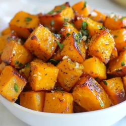 To make Honey Garlic Roasted Sweet Potatoes, gather these items: - 4 medium sweet potatoes, peeled and cubed - 3 tablespoons honey - 3 cloves garlic, minced - 2 tablespoons olive oil - 1 teaspoon paprika - ½ teaspoon salt - ¼ teaspoon black pepper - Fresh parsley, chopped (for garnish) You can swap ingredients if needed. Try these options: - Maple syrup instead of honey for a vegan choice. - Garlic powder instead of fresh garlic for a quicker option. - Coconut oil instead of olive oil for a different taste. - Smoked paprika for a smoky flavor twist. Garnishes add a nice touch. Here are some ideas: - Chopped green onions for a fresh crunch. - Crumbled feta cheese for a salty bite. - Squeeze of lemon juice for a zesty kick. - Chopped nuts like pecans for added texture. {{ingredient_image_1}} Start by preheating your oven to 425°F (220°C). This heat makes the sweet potatoes soft inside and crispy outside. Line a baking sheet with parchment paper. This step keeps the sweet potatoes from sticking and makes clean-up easy. Next, peel the sweet potatoes. Use a sharp knife to cut them into cubes. Aim for pieces about one inch wide. This size helps them cook evenly. In a large mixing bowl, add the cubed sweet potatoes. Pour in 2 tablespoons of olive oil. Then, add 3 tablespoons of honey, 3 cloves of minced garlic, 1 teaspoon of paprika, ½ teaspoon of salt, and ¼ teaspoon of black pepper. Mix everything well so each piece is coated in the tasty mixture. Spread the sweet potatoes in a single layer on the baking sheet. Make sure they have space between them. This allows the hot air to circulate. Roast them in the preheated oven for about 25 to 30 minutes. Halfway through, flip the sweet potatoes with a spatula. This action helps them brown nicely on all sides. When they are tender and golden brown, take them out of the oven. Let them cool for a few minutes. Before serving, sprinkle with freshly chopped parsley for a pop of color. Enjoy your delicious honey garlic roasted sweet potatoes! To get sweet potatoes just right, start with even cubes. Aim for 1-inch pieces. This size helps them cook evenly. Coat them well with the mix of olive oil, honey, and garlic. Make sure every piece gets some love! Set your oven to 425°F (220°C). This high heat helps to caramelize the sugars. Roast for 25-30 minutes. Flip them halfway through to ensure a nice golden color. Keep an eye on them towards the end. You want them tender but not mushy. Want to spice things up? Add a pinch of cayenne pepper for heat. A squeeze of lime juice brightens the dish. Try tossing in chopped nuts for crunch. You can even mix in some cooked quinoa for extra protein. Get creative and enjoy the flavors! Pro Tips Choose the Right Sweet Potatoes: Look for firm, smooth-skinned sweet potatoes without any blemishes for the best flavor and texture. Adjust Sweetness to Taste: If you prefer a less sweet dish, reduce the amount of honey or substitute with maple syrup for a different flavor profile. Experiment with Spices: Feel free to add additional spices like cinnamon or cayenne pepper for a unique twist on this classic recipe. Let Them Cool: Allow the roasted sweet potatoes to cool for a few minutes before serving to enhance their flavor and texture. {{image_2}} To add some heat, mix in cayenne pepper. Start with a pinch and adjust to your taste. This spicy twist pairs well with the sweet honey flavor. The heat brings a nice balance to the dish. You can also use hot sauce for a different kick. Toss your sweet potatoes with hot sauce before roasting for extra zest. You can add other veggies to boost nutrition. Bell peppers, carrots, or broccoli work great. Just chop them into similar sizes as the sweet potatoes. This way, they cook evenly. Mix them in with the sweet potatoes and season as usual. This adds color and makes the dish even more healthy. If honey isn’t your thing, try maple syrup or agave nectar. These sweeteners bring a different flavor. They still provide that sweet touch while blending well with garlic. Use the same amount as honey for a smooth swap. Experiment to find what you like best! To store leftover honey garlic roasted sweet potatoes, let them cool first. Place them in an airtight container. You can keep them in the fridge for up to five days. This way, they stay fresh and tasty. If you want to keep them longer, consider freezing. When it's time to eat your leftovers, you can reheat them easily. The best way is to use an oven. Preheat your oven to 350°F (175°C). Spread the sweet potatoes on a baking sheet. Heat for about 10-15 minutes or until warm. This method keeps them crispy. You can also use a microwave. Just place them in a bowl and heat for 1-2 minutes. Freezing cooked sweet potatoes is simple. First, let them cool completely. Next, spread them out on a baking sheet to freeze. Once frozen, transfer them to a freezer bag. Remove as much air as possible. You can keep them for up to three months. To use them later, thaw in the fridge overnight before reheating. Yes, you can use brown sugar instead of honey. Brown sugar adds sweetness, but it lacks the unique flavor of honey. If you use brown sugar, mix it with a bit of water to help it melt. This will help you get a similar glaze on your sweet potatoes. The sweet potatoes are done when they are golden brown and tender. You can test them by poking a piece with a fork. If it goes in easily, they are ready. It's important to flip them halfway through roasting for even cooking. Honey garlic roasted sweet potatoes taste great with many dishes. They pair well with grilled chicken or fish. You can also serve them with a fresh salad or a hearty grain bowl. Their sweet and savory flavor complements many meals nicely. This blog post covered the key elements of making roasted sweet potatoes. You learned about ingredients, including common swaps and tasty garnishes. I guided you through the steps of preparation, roasting, and expert tips for perfect results. We explored fun variations, storage methods, and answered common questions. Roasting sweet potatoes is easy and rewarding. With these tips, you can enjoy them in many ways. Try new flavors and share your creations! Happy cooking!