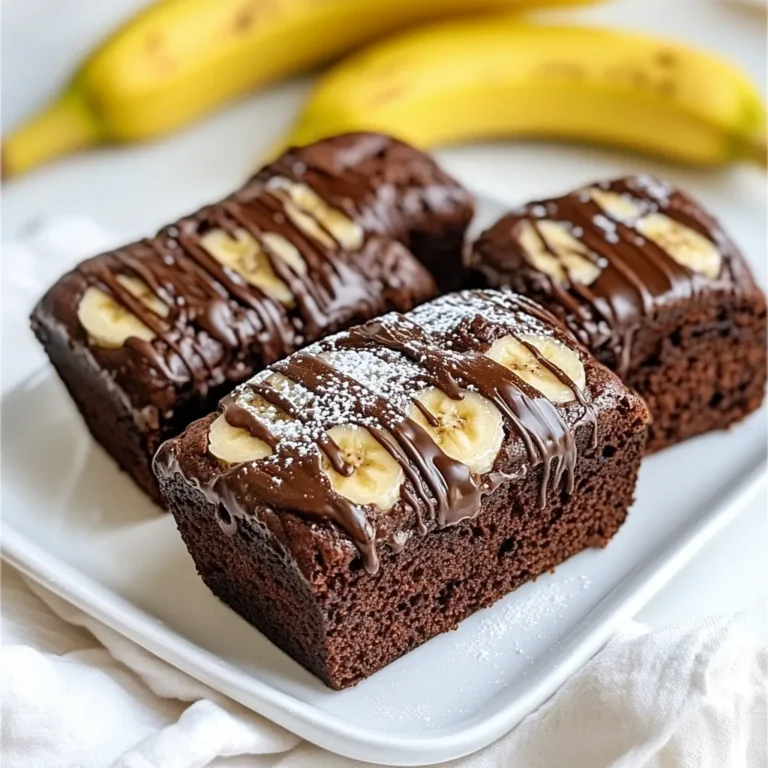 - 3 ripe bananas - 1/2 cup unsalted butter - 1/2 cup granulated sugar - 1/4 cup brown sugar - 2 large eggs - 1 teaspoon vanilla extract - 1 teaspoon baking soda - 1/4 teaspoon salt - 1 teaspoon ground cinnamon - 1 1/2 cups all-purpose flour - 1/2 cup semi-sweet chocolate chips - 1/2 cup milk chocolate chips - 1/2 cup white chocolate chips You need ripe bananas for this recipe. They add natural sweetness and moisture. Use three medium-sized bananas. Next, melt half a cup of unsalted butter. This gives the bread a rich texture. You will also need a mix of sugars. Half a cup of granulated sugar and a quarter cup of packed brown sugar create a sweet balance. Eggs help bind the mixture together. You need two large eggs to achieve this. For flavor, add one teaspoon of vanilla extract and one teaspoon of ground cinnamon. These enhance the taste of the banana bread. The dry ingredients include one teaspoon of baking soda, a quarter teaspoon of salt, and one and a half cups of all-purpose flour. Baking soda helps the bread rise. Now for the fun part: the chocolate! You’ll mix in half a cup of semi-sweet chocolate chips, half a cup of milk chocolate chips, and half a cup of white chocolate chips. This triple chocolate mix makes each bite a delight. - Nuts (walnuts or pecans) - Dried fruit (raisins or cranberries) You can add nuts for crunch. Walnuts or pecans work well here. Consider adding dried fruit too. Raisins or cranberries add a chewy texture. - 9x5-inch loaf pan - Mixing bowls - Whisk and spatula To make this banana bread, you need a 9x5-inch loaf pan. Grease it before pouring in the batter. Mixing bowls, a whisk, and a spatula are essential tools. They help you blend the ingredients smoothly. {{ingredient_image_1}} - Preheat your oven to 350°F (175°C) and grease a 9x5-inch loaf pan. - In a large bowl, mash the ripe bananas with a fork until smooth. - Melt the butter in the microwave or on the stove until it’s liquid. - In the bowl with bananas, add melted butter, granulated sugar, brown sugar, eggs, and vanilla. Mix until smooth. - In another bowl, whisk together baking soda, salt, cinnamon, and flour. - Slowly mix the dry ingredients into the banana mixture. Stir until combined; don’t overmix. - Gently fold in semi-sweet, milk, and white chocolate chips until even. - Pour the batter into the prepared loaf pan. Smooth the top with a spatula. - Bake for 60-65 minutes. Check doneness with a toothpick; it should come out clean. To get the perfect texture in your triple chocolate banana bread, use ripe bananas. The riper the bananas, the sweeter and moister your bread will be. Mash them well to avoid lumps. When mixing, be careful not to overmix the batter. A few lumps are okay. This helps keep the bread light and fluffy. Baking times are key. Bake your bread for 60 to 65 minutes. Check for doneness by inserting a toothpick into the center. If it comes out clean or with a few moist crumbs, it’s ready. If it’s too wet, give it a few more minutes. For a lovely presentation, slice the banana bread and place the pieces on a nice platter. A dusting of powdered sugar adds a sweet touch. You can also drizzle melted chocolate on top. This makes it look extra special. Pair this bread with a cup of coffee or tea. The rich chocolate flavor goes well with both. You can even serve it with a scoop of ice cream for a dessert treat. If your bread turns out dry, it might be overbaked. Use a toothpick to check earlier. If it’s too dense, try mashing the bananas more. This helps keep the batter light. If you live at a high altitude, you may need to adjust baking times. Increase the baking time by a few minutes. You may also need to add a bit more flour. This helps the bread rise better in thinner air. Pro Tips Use Overripe Bananas: The riper the bananas, the sweeter and more flavorful your banana bread will be. Aim for bananas with plenty of brown spots for the best results. Don’t Overmix: When combining the dry and wet ingredients, mix until just combined. Overmixing can lead to dense bread, so a few lumps are perfectly fine. Chill Your Batter: For a better texture, consider chilling your batter for about 30 minutes before baking. This helps to enhance the flavors and create a more tender crumb. Store Properly: To keep your banana bread fresh, wrap it tightly in plastic wrap or aluminum foil and store it at room temperature for up to 3 days. For longer storage, freeze it for up to 3 months. {{image_2}} You can change the taste of your banana bread. Use dark chocolate chips for a rich bite. Extra white chocolate chips can add sweetness. You can also try flavored extracts. Almond or coconut extracts give a fun twist. Just a teaspoon will do. These small changes can create a whole new dish. If you want a gluten-free option, you can use almond flour. Gluten-free baking blends work well too. Just swap them for all-purpose flour in equal amounts. For vegan options, flax eggs are a great choice. Mix one tablespoon of flaxseed meal with three tablespoons of water. Let it sit for five minutes until it thickens. Coconut oil can replace butter easily. These swaps keep your bread tasty and different. Add spices to make your banana bread unique. Nutmeg or cardamom can add warmth. Just a pinch can change the flavor. You can also swirl in peanut butter for richness. Nutella gives a hazelnut twist that kids love. These fun ideas make your banana bread stand out. To keep your triple chocolate banana bread fresh at room temperature, wrap it tightly in plastic wrap. Place it in an airtight container. This method keeps the bread soft and moist for up to three days. If your kitchen is warm, store it in a cool, dark place. Avoid direct sunlight to prevent drying. If you want to save banana bread for later, freezing is a great option. First, let the bread cool completely. Then, wrap it tightly in plastic wrap. Next, place it in a freezer-safe bag or container. This will protect it from freezer burn. Your banana bread can last up to three months in the freezer. When you are ready to enjoy it, remove it from the freezer and let it thaw in the fridge overnight. For a quick fix, you can microwave slices for about 20-30 seconds. This warms the bread and brings back its soft texture. Triple chocolate banana bread lasts in different conditions. At room temperature, it stays fresh for about three days. In the fridge, it can last up to a week. When stored in the freezer, it remains good for up to three months. Watch for signs of spoilage, such as mold or an off smell. If you see any dark spots or feel a change in texture, it's best to toss it. Keeping an eye on your bread ensures you enjoy it at its best! Yes, you can use frozen bananas. Just thaw them first. Drain any excess liquid before mashing. This helps keep the batter from getting too wet. Check for doneness by inserting a toothpick in the center. If it comes out clean or with a few moist crumbs, it’s ready. The edges should pull away from the pan slightly. You can use white granulated sugar instead. Or mix white sugar with a bit of molasses. About one tablespoon of molasses per cup of sugar works well. To enhance moisture, add an extra banana or a bit of yogurt. You could also use applesauce. These ingredients keep the bread soft and tasty. Absolutely! Adding grated zucchini or pumpkin gives great flavor and moisture. Just make sure to squeeze out excess water from zucchini before mixing. This blog post covered all you need to make great banana bread. We discussed the ingredients, step-by-step instructions, and handy tips. I shared fun variations and storage info to keep your bread fresh. You can use frozen bananas or add fruits to suit your taste. This wonderful recipe is easy, fun, and perfect for sharing. Now, grab your ingredients and get baking! Enjoy your homemade banana bread experience!