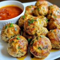 To make garlic herb chicken meatballs, gather these simple ingredients: - 1 lb (450g) ground chicken - 3 cloves garlic, minced - 1/4 cup fresh parsley, chopped - 1/4 cup fresh basil, chopped - 1/4 cup grated Parmesan cheese - 1/4 cup breadcrumbs - 1 large egg - 1 teaspoon onion powder - 1 teaspoon salt - 1/2 teaspoon black pepper - 1/2 teaspoon red pepper flakes (optional for spice) - 2 tablespoons olive oil (for frying) - Marinara sauce (for serving) Each serving of garlic herb chicken meatballs is packed with nutrients. Here’s a quick look at the key nutritional facts per serving: - Calories: Approximately 300 - Protein: 20g - Fat: 15g - Carbohydrates: 20g - Fiber: 1g - Sodium: 600mg These meatballs provide a good balance of protein and healthy fats, making them a great option for any meal. Using fresh ingredients makes a big difference in flavor. Here are some tips to keep in mind: - Choose fresh herbs: Fresh parsley and basil add bright flavors. Look for vibrant, green leaves. - Use fresh garlic: Fresh garlic clove has a strong taste. Avoid pre-minced garlic for the best flavor. - Select quality chicken: Fresh ground chicken results in juicy meatballs. Check for a good color and smell. - Grate your cheese: Freshly grated Parmesan melts better than pre-packaged cheese. It adds more flavor and creaminess. These small steps will help you create delicious garlic herb chicken meatballs that shine with flavor. {{ingredient_image_1}} Start with a large bowl. Add 1 pound of ground chicken. Then, add 3 cloves of minced garlic. Next, toss in 1/4 cup of chopped parsley and 1/4 cup of chopped basil. These herbs give your meatballs fresh flavor. Now, add 1/4 cup of grated Parmesan cheese and 1/4 cup of breadcrumbs for texture. Crack in 1 large egg to bind it all together. Sprinkle in 1 teaspoon of onion powder, 1 teaspoon of salt, 1/2 teaspoon of black pepper, and optional red pepper flakes for spice. Mix everything gently until just combined. Be careful not to overmix; this keeps your meatballs tender. Heat a large skillet over medium heat. Add 2 tablespoons of olive oil and let it warm up. While the oil heats, shape your mixture into meatballs. Aim for about 1 to 1.5 inches in size. Once the oil is hot, place the meatballs in the skillet. Make sure to keep them in a single layer to cook evenly. Cook for about 4 to 5 minutes on each side. You want them golden brown and fully cooked. Check for an internal temperature of 165°F (75°C) to ensure they are safe to eat. If you want extra flavor, you can simmer the cooked meatballs in marinara sauce. Just pour the sauce over the meatballs in the skillet. Let them simmer for 5 to 10 minutes. This adds moisture and richness to your dish. You can serve these meatballs with pasta or as a tasty appetizer with toothpicks. Enjoy your flavorful garlic herb chicken meatballs! To make your meatballs packed with flavor, use fresh herbs like parsley and basil. Fresh herbs add a bright taste that dried herbs can't match. Mince the garlic well; this releases more flavor. Make sure to mix the ingredients gently. Overmixing makes the meatballs tough. If you want a little heat, add red pepper flakes. A common mistake is overcrowding the pan when cooking. This causes steam instead of browning. Always cook in a single layer and leave space between each meatball. Another mistake is skipping the egg. The egg helps bind the meatballs together. If you forget, your meatballs may fall apart. Cook your meatballs for about 4-5 minutes on each side. This gives them a nice golden color. Use a meat thermometer to check for doneness. The inside should reach 165°F (75°C). If you want even more flavor, simmer them in marinara sauce for 5-10 minutes after cooking. This step helps keep them juicy and adds extra taste. Pro Tips Use Chilled Ingredients: Make sure your ground chicken and egg are chilled. This helps the meatballs hold their shape better while cooking. Don't Overmix: Mix the ingredients just until combined. Overmixing can lead to tough meatballs, so handle the mixture gently. Test for Seasoning: Before cooking all the meatballs, pan-fry a small patty to check the seasoning. Adjust if needed! Let Them Rest: After cooking, let the meatballs rest for a few minutes before serving. This helps them retain their juices and flavor. {{image_2}} You can change the herbs in your meatballs. Try using thyme or oregano for a new taste. Fresh herbs provide more flavor than dried ones. You could also add a pinch of smoked paprika for a nice twist. Experimenting with these herbs can make your dish unique. If you prefer a different meat, you can use ground turkey or pork. Both options work well and still taste great. Just keep the same seasonings for the best flavor. If you want leaner meatballs, turkey is the best choice. Ground pork offers a richer taste, which some might enjoy. To make a vegetarian version, use lentils or chickpeas. Mash them up and mix with the same herbs and spices. You can also use plant-based ground meat for a vegan option. Just ensure it has the right texture and flavor. Adding some grated carrots or zucchini can boost the nutrition too. After you enjoy your garlic herb chicken meatballs, store any leftovers in an airtight container. Make sure to let them cool to room temperature first. This keeps the meatballs fresh and tasty. They will last in the fridge for up to three days. When you want to eat them again, just take them out of the fridge. If you want to keep your meatballs longer, freezing is a great option. Place the cooled meatballs in a single layer on a baking sheet. Freeze them for about one hour. Once they are firm, transfer them to a freezer-safe bag. Be sure to remove as much air as you can. They can stay in the freezer for up to three months. When you’re ready to use them, just thaw overnight in the fridge. Reheating meatballs is simple. You can use the microwave, oven, or stovetop. For the microwave, heat them in short intervals until warm. If using the oven, preheat it to 350°F (175°C) and bake for about 15 minutes. On the stovetop, simmer them in marinara sauce for added flavor. This way, your meatballs stay moist and delicious. You can tell the meatballs are done by checking their color and texture. They should be golden brown on the outside. Use a meat thermometer to check the inside. The meatballs need to reach 165°F (75°C) to be safe to eat. If you don’t have a thermometer, cut one in half. It should not be pink and should look cooked through. Yes, you can make the meatballs ahead of time. Form them and place them on a tray. Cover the tray with plastic wrap and refrigerate for up to 24 hours. You can also freeze them before cooking. Place them in a single layer on a baking sheet. Once frozen, transfer them to a bag. Thaw them in the fridge before cooking. Garlic herb chicken meatballs pair well with many sides. Here are some ideas: - Cooked pasta with marinara sauce - A fresh green salad - Garlic bread - Steamed vegetables - Rice or quinoa These sides add balance and make your meal more filling. Enjoy mixing and matching! We explored the key ingredients and tips for making the best chicken meatballs. You learned how to mix, cook, and simmer them for great taste. I shared ways to avoid common mistakes and ensure perfect flavor. Plus, I provided fun variations and smart storage tips. With these steps and tricks, you can create delicious meatballs that impress everyone. Happy cooking!