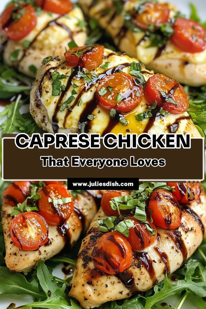 Discover the deliciousness of Caprese stuffed chicken, an easy Caprese chicken recipe that will elevate your dinner game! This stuffed chicken breast recipe features juicy chicken filled with fresh mozzarella, cherry tomatoes, and basil, all drizzled with balsamic glaze. Perfect for a delightful Italian chicken dinner, this mozzarella chicken recipe is sure to impress. Try it tonight and savor the flavors! Save for later! #CapreseStuffedChicken #ItalianDinner #EasyRecipes #StuffedChickenBreast