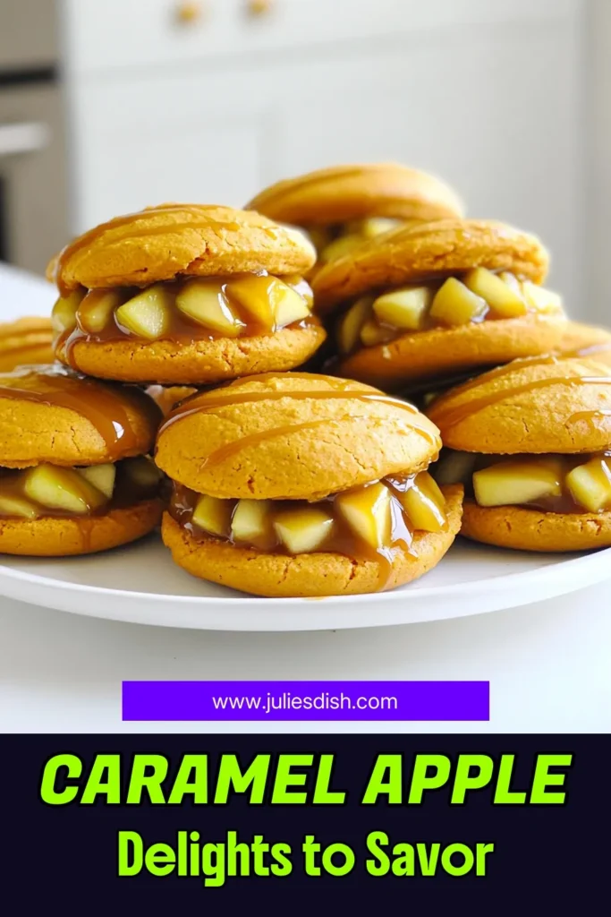 Indulge in the delightful taste of Caramel Apple Whoopie Pies that bring a perfect blend of flavors right to your kitchen! Learn how to make this scrumptious treat with simple ingredients and easy steps, perfect for any occasion. Surprise your family and friends with these sweet delights! Click to explore the full recipe and get ready to impress with your baking skills. #CaramelAppleWhoopiePies #BakingRecipes #DessertIdeas #FallTreats