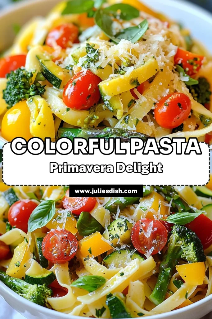 Looking for a delicious and easy pasta dish? Try this Pasta Primavera recipe that showcases vibrant vegetables and colorful pasta meals. Packed with healthy fettuccine and fresh ingredients, it's perfect for any occasion. This healthy recipe will bring life to your dinner table while being quick to prepare. Save this recipe for a delightful dinner option that everyone will love! #PastaPrimavera #HealthyRecipes #EasyPastaDishes #ColorfulMeals