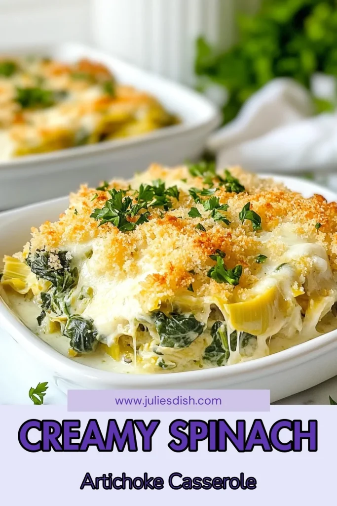Discover the ultimate comfort food with this Spinach Artichoke Chicken Casserole! This delicious recipe is a perfect blend of creamy spinach artichoke dip chicken and tender chicken, making it one of the healthiest chicken casserole recipes you'll love. Ideal for busy weeknights, this easy casserole dish is packed with flavor and nutrition. Try it today and elevate your chicken and spinach bake experience! Save this recipe for later! #HealthyRecipes #Casserole #DinnerIdeas #SpinachArtichokeChicken