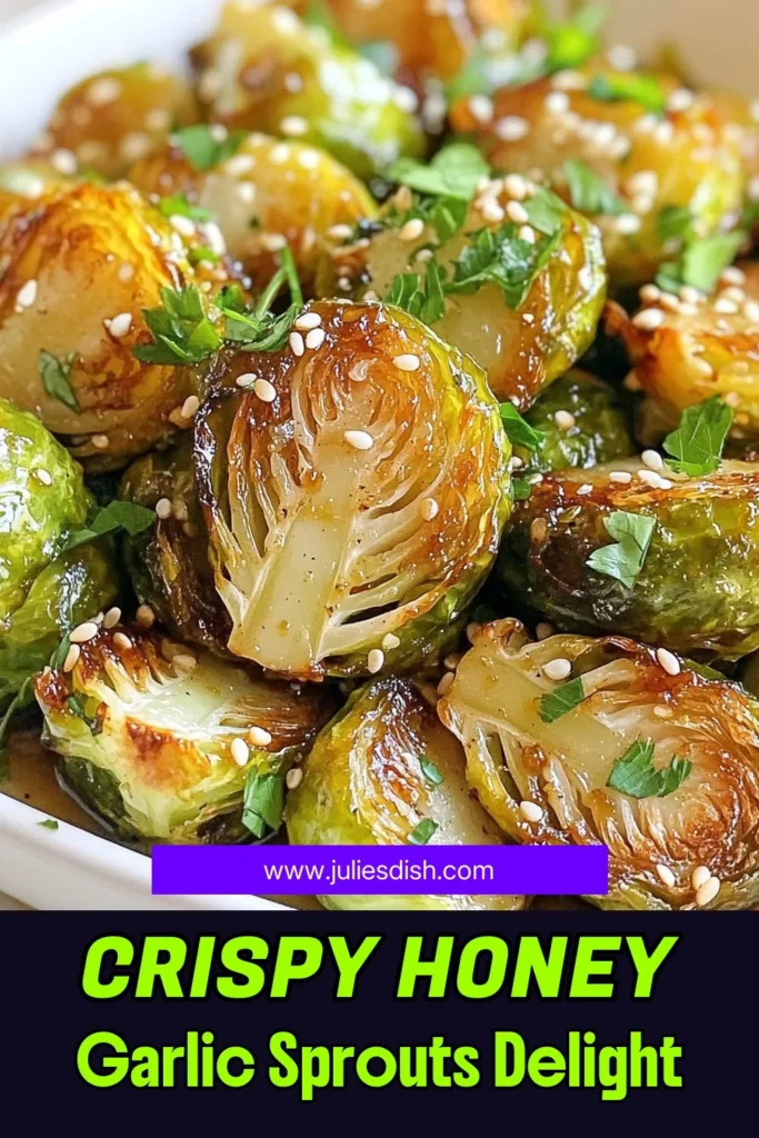 Discover the ultimate comfort food with this Crispy Honey Garlic Brussels Sprouts recipe! Perfectly oven-roasted, these vibrant Brussels sprouts make an easy side dish that will impress any diner. Drizzled with a delightful honey garlic sauce, this vegetarian Brussels sprouts recipe is both simple and delicious. Don’t miss out on transforming your meals. Try it today and make sure to save this recipe for later! #BrusselsSprouts #VegetarianRecipes #EasySideDish #OvenRoastedVegetables