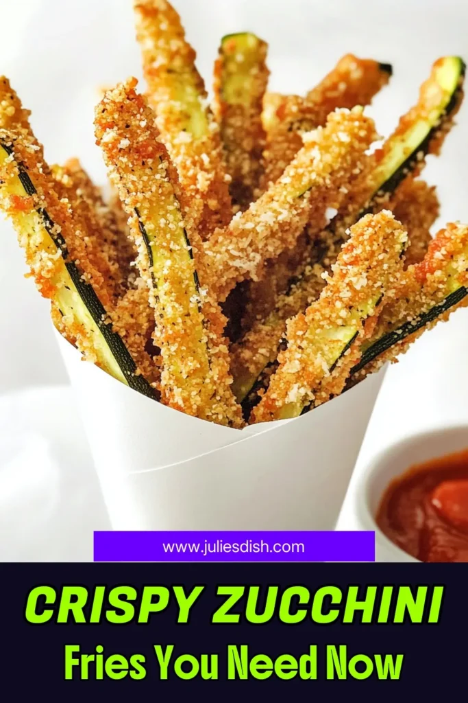 Enjoy a crunchy and delicious snack with these Crispy Parmesan Zucchini Fries! Perfect for parties or a healthy treat, these easy-to-make fries are coated in flavorful breadcrumbs and baked to golden perfection. With just a few simple ingredients, you'll have a dish that everyone will love. Click through for the full recipe and impress your friends and family today! #ZucchiniFries #HealthySnacks #VegetarianRecipes #CrispyAppetizers