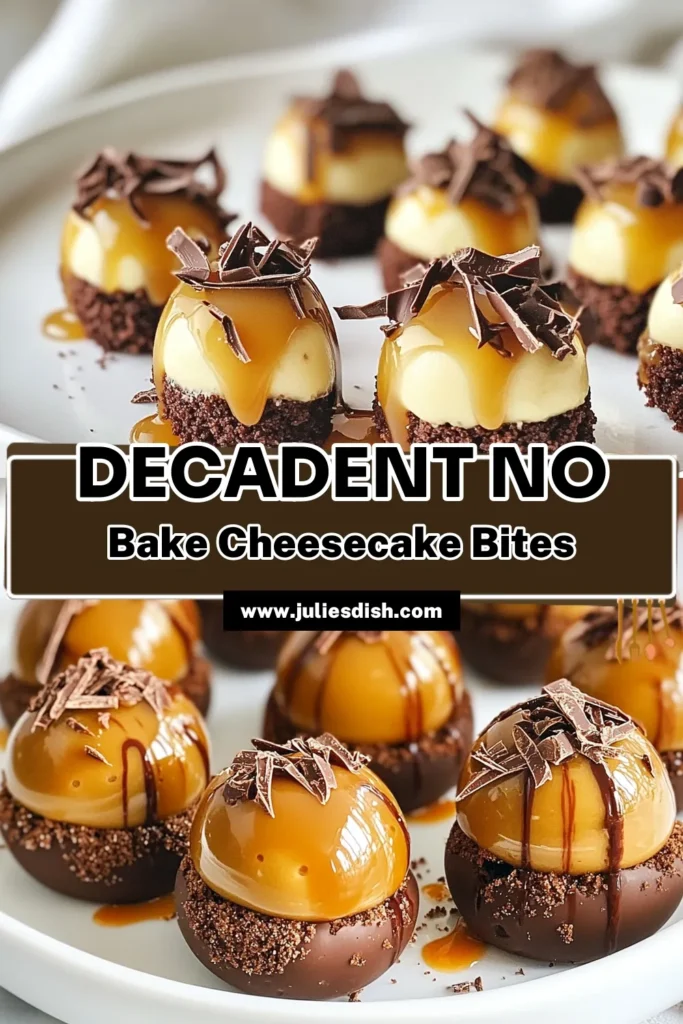 Indulge in these irresistible no bake chocolate cheesecake bites, a perfect blend of creamy caramel and rich chocolate. This easy cheesecake dessert recipe makes delightful caramel cheesecake balls that are sure to impress. With just a few simple ingredients, you can create these delicious chocolate caramel treats in no time. Try this no bake dessert recipe today and get ready for a sweet escape! Don’t forget to save this recipe! #NoBakeDesserts #ChocolateTreats #CheesecakeBites #DessertRecipes