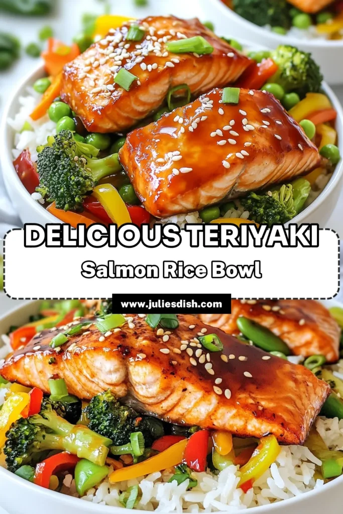 Indulge in this delicious teriyaki salmon recipe that combines tender salmon fillets with vibrant vegetables, all served over fluffy jasmine rice. This healthy salmon dish is perfect for an easy salmon dinner any night of the week. Try these rice bowl recipes to elevate your meal prep. Get your ingredients ready and enjoy a delightful, nutritious feast! Save this recipe for later! #TeriyakiSalmon #RiceBowls #HealthyRecipes #EasyDinner