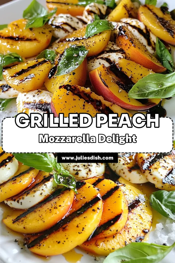 Elevate your summer meals with this Grilled Peach Caprese Salad, a delightful twist on traditional flavors! Perfect for warm days, this easy Caprese salad combines juicy grilled peaches, fresh mozzarella, vibrant basil, and a touch of balsamic glaze. Explore these refreshing summer salad recipes and enjoy the unique taste of grilled fruit salad. Try it today and impress your guests! #GrilledPeachCaprese #SummerSaladRecipes #EasyCapreseSalad #GrilledFruitSalad