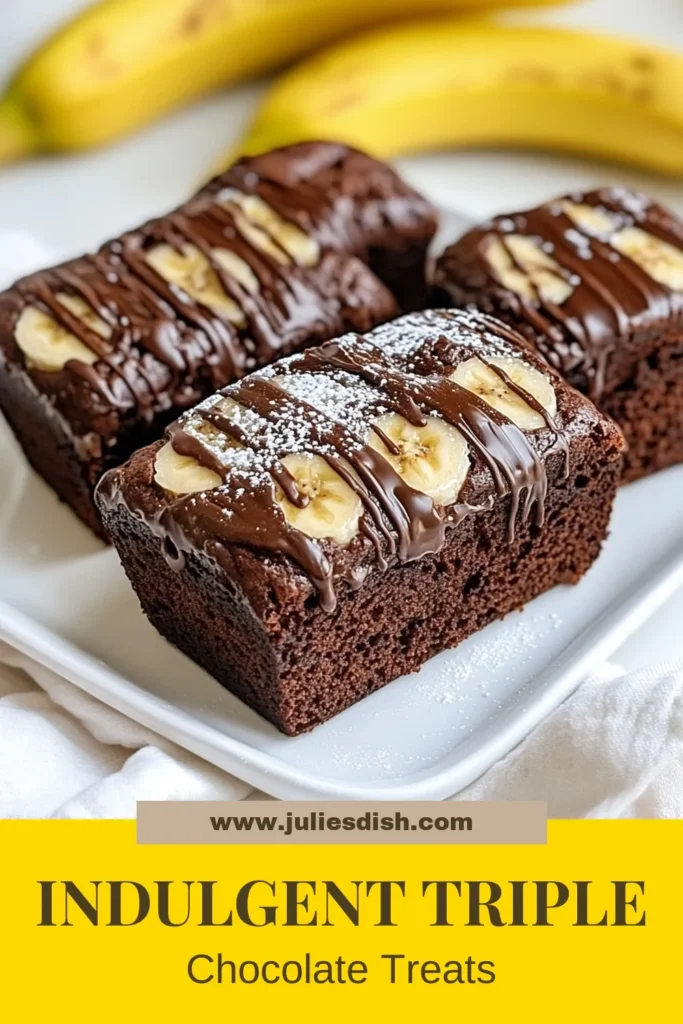 Indulge in this delicious triple chocolate banana bread that elevates your classic banana bread recipe to new heights! This easy banana bread is packed with creamy, melted chocolate chips for a moist, flavorful treat. Perfect for breakfast or dessert, this moist banana bread recipe will become a family favorite. Try this decadent chocolate chip banana bread today and satisfy your sweet cravings! Save for later! #BananaBread #ChocolateLovers #Baking #Desserts